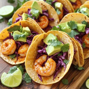 - Fresh shrimp: 1 lb, peeled and deveined - Garlic: 3 cloves, finely minced - Spices: chili powder, smoked paprika, cayenne pepper - Tortillas: 8 small corn tortillas - Toppings: red cabbage, cilantro, avocado - Condiments: lime wedges, hot sauce - Type of oil used: extra-virgin olive oil When I make spicy garlic shrimp tacos, I focus on fresh ingredients. Fresh shrimp is key. It brings a sweet flavor and a nice texture. I use 1 pound of shrimp, peeled and deveined, to keep it simple and quick. Garlic adds a punch. I finely mince 3 cloves for a strong taste. The spices are what make this dish exciting. I mix chili powder, smoked paprika, and cayenne pepper to create a warm kick. Adjust the cayenne based on how spicy you like your food. Corn tortillas are my favorite. I use 8 small ones. They are soft and great for holding all the flavors. For optional toppings, I like to add red cabbage, fresh cilantro, and creamy avocado. These add crunch, color, and creaminess. Lastly, I serve lime wedges and hot sauce on the side. They add a zesty touch. For cooking, I always choose extra-virgin olive oil. It has a rich flavor and works well with my spices. You can find the full recipe for spicy garlic shrimp tacos to get all the details you need! To start, I mix the spices and oil for the marinade. In a bowl, I combine 3 cloves of minced garlic, 2 teaspoons of chili powder, 1 teaspoon of smoked paprika, and 1/2 teaspoon of cayenne pepper. I drizzle in 2 tablespoons of extra-virgin olive oil. Next, I add a pinch of sea salt and black pepper. This mix creates a fragrant marinade. After that, I add 1 pound of fresh shrimp to the bowl. I toss the shrimp gently to coat them evenly. I let them marinate for about 15 minutes. This step lets the shrimp soak up all the great flavors. While the shrimp marinates, I prepare the toppings. First, I grab a sharp knife to shred 1 cup of red cabbage. The crunch of cabbage adds great texture to the tacos. Then, I chop 1/2 cup of fresh cilantro. I also slice 1 ripe avocado into wedges. I set these toppings aside for later. I heat a large skillet over medium-high heat. Once the pan is hot, I add the marinated shrimp in a single layer. I make sure not to overcrowd them. I cook the shrimp for about 2-3 minutes on each side. They turn a lovely pink color and become opaque. It’s important not to overcook them, or they can get rubbery. Now for the fun part—assembling the tacos! I warm 8 small corn tortillas in a separate skillet for a few seconds on each side. This makes them soft and easy to fold. In the center of each tortilla, I layer a generous serving of shrimp. Then I top them with the shredded cabbage, avocado slices, and a sprinkle of fresh cilantro. To serve, I place lime wedges on the side for squeezing. If you like heat, add some hot sauce on top. Enjoy your Spicy Garlic Shrimp Tacos! For the full recipe, check out the detailed instructions above. - Avoid overcooking shrimp: Cook shrimp for just 2-3 minutes on each side. They should turn pink and opaque. Overcooked shrimp can be tough and rubbery. Keep an eye on them to ensure they stay tender. - Best practices for warming tortillas: Warm tortillas in a pan for a few seconds on each side. This makes them soft and tasty. You can also warm them over a gentle flame for added flavor. - Adding spices or herbs: Feel free to mix in herbs like oregano or cilantro. You can also try adding a dash of lime juice for brightness. Adjust the spices to match your taste. - Suggestions for extra toppings: Consider adding diced tomatoes, pickled onions, or a sprinkle of cheese. These toppings add color and texture. They make your tacos even more delicious! - Creative ways to serve tacos: Try serving tacos on a colorful platter. Stack them neatly or arrange them in a line. You can also serve them in taco holders for a fun look. - Using garnishes for visual appeal: Add lime wedges and cilantro sprigs for garnish. This not only looks great but also adds fresh flavors. A sprinkle of chili flakes can also enhance the look and taste of your tacos. For the detailed cooking process, check out the Full Recipe. {{image_4}} You can switch the shrimp for other proteins. Chicken, fish, or tofu all work great. Each option brings its own taste and texture. Try marinating them the same way as the shrimp. Tortillas can also change the game. Use flour, whole wheat, or even lettuce wraps for a low-carb choice. Each type adds a different flavor and feel to your tacos. You can play with spice levels. If you want spicy, keep the cayenne. For mild, reduce or skip it. You can also add fruity elements. Diced mango or pineapple adds sweetness. These fruits balance the heat and make your tacos pop with flavor. Experimenting with different spices can also create new flavor profiles. Don't hesitate to get creative! Pair your tacos with tasty sides. Rice, beans, or fresh salads make great companions. They add variety to your meal. Toppings can be fun, too. Try adding pickled onions, diced tomatoes, or even jalapeños for extra flavor. Each topping adds its own twist, making every bite unique. For the full recipe, check out the Spicy Garlic Shrimp Tacos section. To keep your spicy garlic shrimp tacos fresh, store them in an airtight container. This helps prevent them from drying out. I recommend placing the shrimp and toppings in separate containers. This way, your tortillas stay soft and fresh. You can keep the leftovers in the fridge for up to three days. When reheating shrimp, the best method is to use a skillet. Heat it on medium-low and add a bit of olive oil. Cook the shrimp for just a few minutes until they are hot. Avoid using the microwave, as it can make the shrimp rubbery. For the tortillas, warm them in a skillet for a few seconds on each side. This keeps them soft and tasty. Yes, you can freeze shrimp tacos! However, I suggest freezing the shrimp separately from the tortillas. Place the shrimp in a freezer-safe bag or container. They can last up to three months in the freezer. When ready to eat, thaw the shrimp in the fridge overnight. Reheat in a skillet as mentioned earlier. Warm the tortillas on a hot skillet just before serving for the best taste. To make spicy garlic shrimp tacos, follow these steps: 1. Make the Marinade: In a bowl, mix garlic, chili powder, smoked paprika, cayenne, olive oil, salt, and pepper. 2. Marinate the Shrimp: Add shrimp to the marinade. Toss gently to coat evenly. Let it sit for 15 minutes. 3. Prepare Toppings: Shred red cabbage, chop cilantro, and slice the avocado. 4. Cook the Shrimp: Heat a skillet over medium-high heat. Cook the shrimp for 2-3 minutes on each side until pink. 5. Warm the Tortillas: In another pan, warm the corn tortillas until soft. 6. Assemble Tacos: Place shrimp in tortillas, add cabbage, avocado, and cilantro. 7. Serve: Enjoy with lime wedges and optional hot sauce. This simple recipe is full of flavor and takes just 30 minutes to prepare. For the full recipe, check out the detailed steps above. Great sides for shrimp tacos include: - Mexican Rice: Fluffy rice with spices. - Black Beans: Simple and tasty. - Corn Salad: Fresh and crunchy mix. - Guacamole: Creamy and rich dip. - Pico de Gallo: Fresh salsa adds zest. These sides complement the shrimp tacos well. They enhance the overall meal and add variety. Yes, you can use frozen shrimp. Here are tips for using them: - Thaw First: Place the shrimp in the fridge overnight or run them under cold water for a quick thaw. - Pat Dry: Make sure to dry the shrimp before marinating. This helps the marinade stick better. - Cook Time: Frozen shrimp may need an extra minute or two to cook through. Using frozen shrimp is convenient and still yields tasty tacos! This blog post covers how to create delicious shrimp tacos. You learned about key ingredients like fresh shrimp and spices. I shared step-by-step instructions for marinating, cooking, and assembling the tacos. You also discovered helpful tips for cooking and storing. Feel free to adapt the recipe with your favorite toppings or ingredients. Remember, making shrimp tacos is simple and fun. Enjoy the process, and get creative in your kitchen!