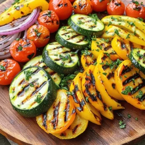 To make lemon herb grilled vegetables, you will need the following fresh ingredients: - 1 medium zucchini, cut into thick rounds - 1 yellow bell pepper, sliced into wide strips - 1 red bell pepper, sliced into wide strips - 1 medium red onion, cut into wedges - 1 cup cherry tomatoes, whole - 3 tablespoons extra virgin olive oil - Zest and juice of 1 large lemon - 2 teaspoons dried oregano - 2 teaspoons dried thyme - 2 cloves garlic, minced finely - Salt and freshly ground black pepper, to taste - Fresh parsley, finely chopped (for garnish) These ingredients bring out the natural flavors of the vegetables. The lemon juice brightens everything up, while the herbs add depth. The cherry tomatoes burst with flavor, making each bite a delight. With this simple list, you can create a dish that impresses everyone. If you want the full recipe, check out the complete guide to lemon herb grilled vegetables. - First, combine the extra virgin olive oil, lemon zest, and lemon juice in a bowl. - Add dried oregano, dried thyme, minced garlic, salt, and pepper. Mix well until smooth. - Next, toss the zucchini, bell peppers, red onion, and cherry tomatoes in the marinade. - Cover the bowl with plastic wrap and place it in the fridge for at least 30 minutes. - While the vegetables marinate, preheat your grill or grill pan over medium-high heat. - Once hot, arrange the marinated vegetables on the grill. Make sure they are not crowded. - Grill the vegetables for 6-8 minutes. Turn them occasionally with tongs until they are tender and marked. - After grilling, transfer the vegetables to a serving platter. - Garnish with fresh parsley to add color and flavor. - For an extra touch, serve with a lemon wedge on the side. This gives a nice option for guests to add more lemon juice if they like. Check out the Full Recipe for more details on making this simple yet flavorful dish! To get the best results when grilling vegetables, follow these tips: - Ensuring even cooking: Cut your vegetables into similar sizes. This way, they cook at the same rate. For example, slice zucchini into thick rounds and bell peppers into wide strips. - How to tell when vegetables are ready: Look for nice grill marks and a tender texture. You can poke the veggies with a fork to check for doneness. They should be soft but not mushy. To make your grilled vegetables burst with flavor, consider these ideas: - Adding fresh herbs vs. dried herbs: Fresh herbs offer brighter flavors. Use fresh parsley or basil when serving. Dried herbs work well in the marinade but can be less intense. - Suggested oils or seasoning alternatives: Extra virgin olive oil is great, but you can try avocado oil for a different taste. You can also add a splash of balsamic vinegar for a tangy twist. {{image_4}} You can change up the vegetables based on the season. Some great choices include: - Asparagus - Eggplant - Mushrooms - Carrots If you have allergies or personal likes, feel free to swap veggies. For instance, if you can't eat bell peppers, you can use snap peas or squash instead. Want to spice things up? Add a pinch of red pepper flakes for heat. You can also try different citrus flavors. Instead of lemon, use lime or orange for a fresh twist. These changes will keep your grilled vegetables exciting and new! For the complete guide to making these flavorful dishes, check out the Full Recipe. Enjoy every bite! To keep your lemon herb grilled vegetables fresh, store them in an airtight container. This method prevents moisture loss and keeps them tasty. They will stay fresh for up to three days in the fridge. Make sure to cool them down to room temperature before storing. This avoids condensation, which can make them soggy. When it's time to enjoy leftovers, avoid the microwave if you can. The microwave can make your veggies mushy. Instead, use the oven or stovetop. Heat them in a pan over medium heat for a few minutes. This keeps their texture and flavor intact. You can also add a splash of olive oil for extra taste. For a creative spin, toss your reheated veggies into a salad or wrap them in a tortilla. They also work well as a side dish with grilled meats or pasta. Enjoying them this way brings new life to your meal! How long should I marinate the vegetables? Marinate the vegetables for at least 30 minutes. This time helps them soak up the flavors. If you can, let them sit for an hour to enhance the taste even more. Can I use frozen vegetables for this recipe? You can use frozen vegetables, but fresh ones are best. Frozen veggies may lose some texture when grilled. If using frozen, thaw them first and pat them dry. What can I serve with lemon herb grilled vegetables? These grilled veggies pair well with many dishes. Serve them with grilled chicken, fish, or pasta. They can also be a great addition to salads or sandwiches. Can I roast vegetables instead of grilling? Yes, roasting is a great option! Toss the marinated vegetables on a baking sheet and roast them at 425°F. This method gives a nice caramelization and depth of flavor. What grill temperature is ideal for grilling vegetables? Aim for medium-high heat, around 400°F to 450°F. This temperature ensures the vegetables cook through while achieving those lovely grill marks. Adjust the heat as needed to prevent burning. This blog post covered how to make delicious lemon herb grilled vegetables. You learned about the ingredients, grilling steps, and storage tips. I shared how to select fresh veggies and enhance their flavor. Using these tips can help you create a tasty dish. Enjoy experimenting with different vegetables and spices! Now you can impress friends and family with your grilling skills. Keep these basics in mind, and you’ll master grilled veggies in no time. Dive into your next cooking adventure!