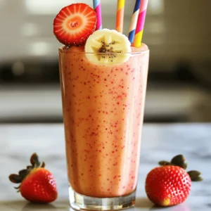 To make a delicious strawberry banana smoothie, you need fresh ingredients. Here’s what to gather: - 1 cup fresh strawberries, hulled - 1 ripe banana, sliced into rounds - 1 cup Greek yogurt (can be plain or flavored) - 1 cup almond milk (or any milk of your choice) - 1 tablespoon honey (optional, can be adjusted to taste) - 1 tablespoon chia seeds - 1 teaspoon pure vanilla extract - A handful of ice cubes These ingredients pack a punch of flavor and nutrients. The strawberries give a sweet and tangy taste. The banana adds creaminess and natural sweetness. Greek yogurt provides protein and a smooth texture. Almond milk keeps it light. You can customize your smoothie with optional add-ins. Here are a few ideas: - Spinach or kale for added greens - Protein powder for an extra boost - Nut butter for richness and healthy fats - Flax seeds for more fiber - Coconut flakes for tropical flavor Feel free to mix and match these to fit your taste. Each add-in changes the flavor and nutrition a bit. To make your smoothie, you don't need much. Here’s what I recommend: - A high-speed blender for a smooth mix - A measuring cup for accurate amounts - A knife for slicing the banana - A cutting board for easy prep This simple equipment makes the process quick and fun. You’ll enjoy making your strawberry banana smoothie with these tools! For the full recipe, check out the Berry Bliss Banana Smoothie section. First, rinse your strawberries under cold water. This removes any dirt. Next, hull the strawberries by taking off the green tops. This step makes them sweet and tasty. Slice your banana into small rounds. The smaller pieces make blending easier. They also help release more sweetness. Grab a high-speed blender. Add the hulled strawberries and banana slices. Next, include Greek yogurt and almond milk. If you want extra sweetness, add honey. Don't forget your chia seeds and vanilla extract. Measure everything well for the best taste. Now, toss in a handful of ice cubes. This will chill your smoothie and make it refreshing. Blend on high until smooth and creamy. If it’s too thick, add a little more almond milk. Taste your smoothie and adjust the honey if you like it sweeter. Pour it into your favorite glasses. For a great look, add a fresh strawberry slice on the rim. You can also sprinkle some chia seeds on top. Enjoy your drink with colorful straws for a fun touch! To get the best smoothie texture, start with ripe fruit. Ripe strawberries and bananas blend smoothly and taste sweeter. Use a high-speed blender to mix all ingredients well. If your smoothie is too thick, add more almond milk slowly. Keep blending until it’s creamy and smooth. This ensures no chunks remain, giving you that perfect sip. Many people make simple mistakes when making smoothies. One common error is not measuring ingredients. Accurate measurements give a balanced flavor. Another mistake is adding too much ice. Ice is great for chill, but too much can make it watery. Always blend your smoothie long enough to mix all ingredients well. If you skip this step, you might end up with a grainy texture. You can boost the flavor and nutrition of your smoothie easily. Add a spoonful of nut butter for richness and protein. A sprinkle of cinnamon can add warmth and depth. If you want more nutrients, try adding spinach or kale. These greens blend well and don’t change the taste much. For sweetness, adjust the honey to your liking. Following these tips can make your drink even more enjoyable while keeping it healthy. For the complete recipe, check the Full Recipe section. {{image_4}} You can switch up the fruits in your smoothie for fun. If you want, try mango or blueberries instead. These fruits add new flavors and colors. You can also mix in some spinach or kale. This adds nutrients without changing the taste much. Just remember to keep the same amount of fruit for balance. If you want a dairy-free smoothie, it's easy! Use coconut yogurt instead of Greek yogurt. Almond milk works great too, but you can choose oat or soy milk as well. These options keep your smoothie creamy while being kind to your tummy. Check the labels for any added sugars if you're watching your intake. Want to boost your smoothie’s health? Add a scoop of protein powder for energy. You can also toss in flax seeds or hemp seeds for omega-3s. For fiber, try adding oats. They blend well and keep you full longer. You can find these extras at local stores or online. Just remember, keep your total additions balanced to maintain that delicious taste from the [Full Recipe]. If you have leftover smoothie, pour it into a container. Seal it tightly. Refrigerate the smoothie. It stays fresh for up to 24 hours. Just remember, smoothies can separate. Give it a good shake before you drink it again. Freezing smoothies is easy and smart! Pour your smoothie into ice cube trays. Once frozen, pop the cubes into a freezer bag. They last for about three months. You can blend them later with a bit of milk for a quick treat. Use glass jars or BPA-free plastic containers for storage. They help keep the smoothie fresh. Choose containers with tight lids to prevent spills. Make sure they are easy to clean for hassle-free use. Yes, you can use frozen strawberries and bananas. They make the smoothie colder and creamier. Frozen fruit also lasts longer and is easy to keep on hand. Just remember to adjust the amount of almond milk if it gets too thick. To make a thicker smoothie, use less liquid. You can also add more yogurt or fruit. Frozen bananas work well for thickness. If you want a creamier texture, try adding avocado or a scoop of nut butter. This smoothie packs many health benefits. Strawberries are rich in vitamin C and antioxidants. Bananas provide potassium and fiber, which is good for digestion. Greek yogurt adds protein, making it filling. Chia seeds are great for omega-3s and help keep you full longer. Enjoy this smoothie as a tasty way to fuel your day! For the complete recipe, check out the Full Recipe section above. In this blog post, we explored how to make a great smoothie. We discussed fresh ingredients, optional add-ins, and the tools you need. I gave step-by-step instructions on preparing fruits, blending, and adding final touches. You learned tips to get the best texture and how to avoid common mistakes. I shared variations and storage tips for smoothies too. Smoothies are fun, easy, and healthy. With the right steps, you can create flavors you love!