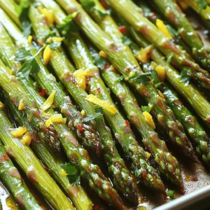 - 1 pound fresh asparagus, trimmed Asparagus is key to this dish. Choose bright green, firm stalks. Look for ones that snap easily when bent. This freshness ensures a crisp texture and vibrant flavor. - 4 cloves garlic, minced - Zest of 1 lemon - Juice of 1 large lemon Garlic adds depth. Use fresh, not pre-minced. Mince it well to release its oils. Lemon brings brightness. The zest adds a punch of flavor, while the juice balances the garlic's intensity. - 2 tablespoons extra virgin olive oil - 1 teaspoon red pepper flakes (optional for heat) - Salt and freshly ground black pepper to taste - Fresh parsley, finely chopped (for garnish) Olive oil helps the asparagus roast evenly. Red pepper flakes give it a kick, but it's optional. Season with salt and pepper to enhance all the flavors. Parsley adds a fresh touch. It makes the dish look great and adds a hint of herbal flavor. Follow the Full Recipe for a complete guide on how to prepare this tasty side! First, gather your ingredients. You need fresh asparagus, garlic, olive oil, lemon, and seasonings. Trim the tough ends off the asparagus. You want only the tender parts for this dish. Rinse the asparagus under cold water to remove any dirt. Pat them dry with a clean towel before cooking. This helps the oil and flavors stick well. In a large bowl, add the trimmed asparagus. Next, add the minced garlic and the olive oil. The oil helps the asparagus roast nicely. Now, sprinkle in the lemon zest for a bright flavor. If you like heat, toss in red pepper flakes. Then, squeeze the lemon juice over the mixture. Add salt and black pepper to taste. Mix everything well with your hands or a spatula. Ensure each piece is coated in that zesty goodness. Preheat your oven to 400°F (200°C). Spread the asparagus on a large baking sheet in one even layer. This helps them roast evenly. Bake for 15-20 minutes. Halfway through, give them a good toss. This makes sure they crisp up on all sides. When they are bright green and tender, they are ready. Remove them from the oven and transfer them to a serving platter. Garnish with fresh parsley for a lovely touch. You can find the full recipe for more details. To get the best texture, preheat your oven to 400°F (200°C). This high heat helps the asparagus cook fast while keeping it tender. Roasting at this temperature gives the asparagus a nice crisp. You can also use a convection setting if you have one. This helps the heat circulate better, making the asparagus even crispier. While garlic and lemon shine in this dish, you can add more flavors too. Consider a pinch of red pepper flakes for heat. You can also add a sprinkle of grated Parmesan cheese for a cheesy twist. If you love herbs, try adding thyme or basil. Fresh herbs add a bright touch that works well with the garlic and lemon. Garlic lemon asparagus makes a great side dish. It pairs well with grilled chicken or fish. Serve it alongside a fresh salad for a light meal. You can also toss it into pasta for added flavor and crunch. For a fun twist, serve it on a bed of quinoa or rice. The bright colors make any plate look fancy, perfect for guests or family. Check out the Full Recipe for more details! {{image_4}} You can easily add protein to make this dish a full meal. Grilled chicken or shrimp pairs well with garlic lemon asparagus. Simply cook the protein in the same oven as the asparagus. This method saves time and boosts flavor. Try marinating the chicken or shrimp in lemon juice for extra zest. You can also add sliced steak for a heartier option. For a vegetarian or vegan twist, add chickpeas or tofu. These ingredients add protein and make the meal filling. Toss them in olive oil, garlic, and lemon juice before roasting. This way, they soak in the flavors. You can also serve the asparagus on a bed of quinoa or rice for a healthy grain base. Feel free to mix in other vegetables for variety. Bell peppers, cherry tomatoes, or zucchini add color and flavor. Chop them into similar sizes as the asparagus for even cooking. Toss all the veggies together with the garlic and lemon mix. This boosts nutrition and makes the dish more colorful. The Full Recipe provides a great base for these tasty additions. After you enjoy your garlic lemon asparagus, let it cool down. Place leftovers in an airtight container. Store it in the fridge for up to three days. This keeps the asparagus fresh and tasty. To reheat, you can use the oven or a skillet. For the oven, preheat it to 350°F (175°C). Spread the asparagus on a baking sheet and heat for about 10 minutes. If you prefer a skillet, add a little olive oil and heat over medium. Cook for 3-5 minutes until warm. If you want to save some for later, freezing works well. First, blanch the asparagus in boiling water for two minutes. Then, plunge it into ice water to stop cooking. Drain and dry the asparagus. Place it in a freezer-safe bag, removing as much air as you can. It will keep for up to six months. You can use this method to enjoy your garlic lemon asparagus anytime! For the full recipe, check the recipe section above. Yes, you can use frozen asparagus. Just remember that frozen asparagus may have a softer texture once cooked. To cook it, add a few extra minutes to the roasting time. This helps to ensure it cooks through and gets hot. Many seasonings complement garlic lemon asparagus. Here are some great choices: - Fresh thyme - Oregano - Rosemary - Parmesan cheese These add unique flavors. You can mix and match to find your favorite. You can tell asparagus is cooked by its color and texture. It should be bright green and slightly tender. To test it, use a fork to pierce a stalk. If it goes through easily but still has a bit of crunch, it's perfect. For the best results, follow the cooking time in the full recipe. You now have a clear guide to making garlic lemon asparagus. We covered the best fresh ingredients, step-by-step prep, and roasting tips. You learned how to enhance flavors and serve this dish. We even explored fun variations and proper storage. Incorporating these tips ensures a tasty meal every time. Try making this dish your own! Enjoy experimenting and sharing it with others. Happy cooking!