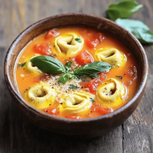 - 1 tablespoon olive oil - 1 medium onion, finely diced - 2 garlic cloves, minced - 1 can (28 oz) crushed tomatoes - 4 cups vegetable broth - 1 teaspoon dried oregano - 1 teaspoon dried basil - Salt and freshly ground pepper to taste - 9 oz fresh cheese tortellini - 1 cup heavy cream (or coconut milk for a dairy-free option) - Fresh basil leaves for garnish - Grated Parmesan cheese for serving To create this creamy tomato tortellini soup, you need a mix of fresh and pantry staples. The olive oil and aromatics like onion and garlic build a great base. The crushed tomatoes and vegetable broth form the heart of the soup. The fresh tortellini adds texture, while cream gives it a rich, velvety finish. Don't forget the toppings like fresh basil and Parmesan cheese, which enhance flavor and presentation. Using fresh ingredients makes a big difference in flavor. Fresh tomatoes can brighten the soup, but canned tomatoes work well too. Look for high-quality crushed tomatoes. They should have a rich taste and a vibrant color. The tortellini should be fresh, not frozen, for the best texture. Quality makes your soup taste gourmet, even if you’re just cooking at home. Each serving of this creamy tomato tortellini soup has about 400 calories. You get a good balance of nutrients too. The tomatoes provide vitamins C and A. The tortellini adds protein and carbohydrates for energy. Heavy cream gives you fats, which help you feel full. If you choose coconut milk, you still get creaminess, but with fewer calories. Start by heating the olive oil in a large pot over medium heat. When the oil is hot, add the diced onion. Sauté the onion for about 5 minutes. You want it to be soft and clear. Next, add the minced garlic and stir for 1 minute. The garlic should smell great. Now, pour in the crushed tomatoes and vegetable broth. Stir in the dried oregano and basil. Add salt and pepper to taste. Bring this mix to a gentle simmer. Letting the flavors blend is the key to a rich soup. Once the soup simmers, it’s time to add the fresh cheese tortellini. Follow the cooking time on the package, usually 3 to 5 minutes. Keep an eye on them; they are done when they float to the surface. This means they are tender and ready for the next step. Lower the heat and add the heavy cream. Stir well to combine everything. Let the soup warm for another 2 to 3 minutes. Don’t let it boil, or the cream might separate. Taste the soup and adjust the seasonings as needed. Now, serve the soup hot in bowls. Garnish each bowl with fresh basil leaves and a sprinkle of grated Parmesan cheese. For a special touch, drizzle a bit of olive oil on top. For the full recipe, check the detailed instructions provided. Enjoy this cozy delight! To make your soup extra creamy, try using coconut milk. It adds a rich flavor and is dairy-free. If you prefer traditional cream, heavy cream works perfectly. For a velvety texture, stir in the cream slowly. This helps it blend smoothly into the soup. You can also use a blender for a super-smooth finish if you like. Herbs and spices can take your soup to the next level. I recommend adding fresh basil or a pinch of red pepper flakes. These give your soup a nice kick. For extra protein, consider adding cooked chicken or beans. Fresh spinach or kale can also add a healthy touch. Toss them in during the last few minutes of cooking. Serving your soup well makes it more inviting. Use rustic bowls to give your meal a cozy feel. A light drizzle of olive oil on top adds a nice shine. Finish with a fresh basil leaf for a pop of color. Pair the soup with crusty bread or a light salad for a complete meal. This makes your table look great and adds more flavors. {{image_4}} You can easily adapt this creamy tomato tortellini soup to fit different diets. For a dairy-free or vegan option, substitute the heavy cream with coconut milk. This brings a creamy texture while keeping it plant-based. You can also use vegan tortellini made from cashew or almond cheese. For those needing gluten-free options, look for gluten-free tortellini. Many brands offer tasty alternatives using rice or corn flour. Want to change up the taste? Add some pesto to give the soup a fresh, herby kick. You can also spice it up! Just sprinkle in some chili flakes for a bit of heat. If you love robust flavors, try adding a splash of balsamic vinegar. This will deepen the flavor and add a hint of sweetness. Adjust the ingredients based on what’s in season. In the summer, add fresh tomatoes instead of canned ones. You can also include zucchini or spinach for added nutrition. If you have leftovers, get creative! Blend the soup into a sauce for pasta or use it as a base for a casserole. This soup is flexible and can fit your pantry or fridge needs. For the full recipe, check out the detailed instructions above! To keep your creamy tomato tortellini soup fresh, store it in the fridge. Let it cool first. Then, use airtight containers for storage. This helps keep flavors intact and prevents spills. It's best to eat leftovers within three to four days for the best taste. You can reheat the soup in two ways: the microwave or stovetop. For the microwave, use a microwave-safe bowl. Heat it in short bursts, stirring between each burst. This helps it warm evenly. For stovetop, pour the soup into a pot. Heat it over low to medium heat, stirring often. Both methods work, but the stovetop keeps the creamy texture better. If you want to save some soup for later, freezing is a great option. First, cool the soup completely. Then, pour it into freezer-safe containers. Leave some space at the top, as liquids expand when frozen. You can store the soup in the freezer for up to three months. When you're ready to eat, thaw it in the fridge overnight and reheat as usual. To thicken this soup, you have a few great options: - Cornstarch or flour: Mix one tablespoon with cold water and stir in. - Cream cheese: Add a few ounces for a rich texture. - Mashed potatoes: Blend in some leftover mashed potatoes for a comforting touch. - Pureed vegetables: Blend a portion of the soup and mix it back in. These methods will help create a heartier soup that is still creamy and delicious. Yes! Frozen tortellini works perfectly in this recipe. Just add it directly to the soup. - Cooking time: Increase the cooking time by two to three minutes. - Taste check: Make sure to taste as you go. Frozen pasta may need a bit more time to cook. This makes the soup easy to prepare, even on busy days. This soup pairs well with several side dishes: - Crusty bread: Perfect for dipping. - Side salad: A fresh green salad adds crunch. - Grilled cheese: Classic comfort food that complements the soup. These options enhance your meal and make it even more satisfying. For the Full Recipe, check the earlier sections. You have learned about making creamy tomato tortellini soup, from the essential ingredients to cooking steps. I covered tips for enhancing flavor and texture, plus seasonal variations for your meals. Remember, using fresh, high-quality ingredients will make a big difference. Explore different toppings and sides to elevate your soup. Enjoy experimenting with this recipe and find what you love best. Cozy up with a warm bowl, and share it with friends or family. Happy cooking!