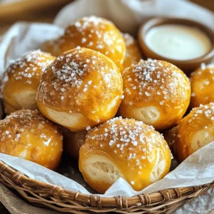 To make Cinnamon Sugar Pretzel Bites, you need: - 1 packet (2 1/4 teaspoons) active dry yeast - 2 tablespoons granulated sugar - 3 cups all-purpose flour - 1 teaspoon salt These ingredients are the base of your pretzel bites. The yeast helps them rise, while sugar adds sweetness. Flour gives strength to the dough, and salt enhances the flavor. For the baking soda bath, gather: - 1/4 cup baking soda - 1 cup warm water The baking soda bath is key. It gives the pretzels their unique texture and rich color. Finally, for the coating, you will need: - 2 teaspoons ground cinnamon - 1/2 cup unsalted butter This coating makes the bites sweet and fragrant. The butter adds richness, while the cinnamon sugar creates a delicious topping. For the full recipe, follow the specific steps outlined to ensure perfect pretzel bites every time. Start by mixing warm water with yeast and sugar. Use a bowl for this step. Stir gently. Let the mix sit for about 5 minutes. It should become frothy and bubbly. This shows the yeast is active and ready. In another large bowl, combine flour and salt. Slowly pour in the yeast mix. Stir until a dough forms. Place the dough on a floured surface. Knead it for about 5 minutes. Aim for a smooth and elastic texture. If it feels too sticky, add a bit more flour. Put your kneaded dough in a greased bowl. Cover it with a towel. Let it rise in a warm place. This should take about 1 hour. The dough will double in size when ready. While the dough rises, preheat your oven to 425°F (220°C). Line a baking sheet with parchment paper. This makes for easy cleanup later. Once the dough has risen, punch it down gently. Divide it into 8 equal parts. Roll each part into a rope about 1/2 inch thick. Cut these ropes into 1-inch pieces for bite-sized treats. In a large pot, bring 10 cups of water to a boil. Add baking soda carefully. Drop the pretzel bites into the boiling water for about 30 seconds. Use a slotted spoon to remove them and place them on the baking sheet. Brush the tops of the pretzel bites with melted butter. This adds flavor and helps the sugar stick. In a small bowl, mix sugar and cinnamon. Sprinkle this mixture generously over the pretzel bites. Lastly, add a pinch of coarse sea salt to each one. This will balance the sweet and salty flavors. For detailed instructions, check the Full Recipe. To get the best dough, don’t over-knead it. Kneading too much makes the dough tough. Aim for a smooth and elastic texture. You want it to feel soft and just a little sticky. This dough will rise better and taste great. Keep a close eye on the baking time. I suggest checking them at 12 minutes. You want a nice golden brown color. If they look pale, give them a few more minutes. The right crunch adds to the overall taste. Serve these pretzel bites warm in a cute basket. Line the basket with parchment paper for style. You can pair them with warm vanilla glaze for dipping. Chocolate sauce also works well. This makes for a fun and tasty snack for everyone. {{image_4}} You can change up the flavor of your pretzel bites easily. Try adding chocolate chips. They will bring a sweet twist to your snack. You can also mix in spices like nutmeg or pumpkin spice. These spices give a warm flavor that pairs well with cinnamon. If you want something unique, add a dash of cayenne. This will add a little heat to your sweet bites. If you need a gluten-free snack, you can still enjoy these pretzel bites. Simply swap all-purpose flour with gluten-free flour. Look for a blend that works for baking. This will give you the right texture and flavor. Just follow the same steps in the Full Recipe to make your gluten-free version. You can turn these sweet bites into savory treats too. Try using garlic powder or onion powder for a zesty flavor. You might add grated cheese, like cheddar or Parmesan, to the dough. This will give your bites a cheesy, savory kick. For an extra touch, sprinkle some dried herbs, like rosemary or thyme, on top before baking. This will make your pretzel bites burst with flavor! To keep your cinnamon sugar pretzel bites fresh, store them in an airtight container. Place them in the fridge for up to three days. This method helps to keep them soft and tasty. If you leave them out, they may dry out quickly. For longer storage, freezing is the best option. Place the cooled pretzel bites in a single layer on a baking sheet. Freeze them for about an hour until firm. After that, move them to a freezer bag or container. They can last for up to three months in the freezer. Just remember to label your bags! Reheating is easy and keeps your pretzel bites yummy. You can use an oven or microwave. For the oven, preheat it to 350°F (175°C). Place the bites on a baking sheet and heat for about 5-7 minutes. This helps them regain their crispiness. If using a microwave, heat for 15-20 seconds, but they may not be as crunchy. Enjoy them warm for the best taste! To make these tasty bites, follow this simple guide: 1. Activate the yeast with warm water and sugar. 2. Mix flour and salt in a bowl. 3. Add the yeast mix to the flour and stir. 4. Knead the dough until smooth. 5. Let it rise until it doubles in size. 6. Preheat your oven and prepare a baking sheet. 7. Shape the dough into small bites. 8. Boil the bites in a baking soda bath. 9. Brush with melted butter and coat in cinnamon sugar. 10. Bake until golden brown. This method gives you soft, chewy pretzel bites with a sweet crunch. Boiling is key for pretzel bites. It creates a chewy texture. The baking soda bath helps form a crust. Without it, the pretzels may not rise well. They could end up too soft and doughy. Stick to the recipe for the best results! Serve these bites warm for the best taste. A rustic basket lined with parchment paper is perfect. You can add a small bowl of vanilla glaze or chocolate sauce for dipping. This adds a fun twist. You can also sprinkle extra cinnamon sugar on top for more flavor. You can find these pretzel bites at local bakeries or snack shops. Some grocery stores may carry them in the frozen section. You can also order them from various online food retailers. However, making them at home gives you the best taste! Yes, you can find the "Full Recipe" for detailed instructions on making these Cinnamon Sugar Pretzel Bites. It includes all the steps and tips you need to create this delightful snack. Making cinnamon sugar pretzel bites is easy and fun. We covered essential ingredients, step-by-step instructions, and helpful tips. Whether you want a classic treat or a savory twist, you can adjust flavors as you wish. Remember to store them properly to keep them fresh. With this guide, you're ready to impress friends and family. Enjoy your baking adventure and savor every delicious bite!