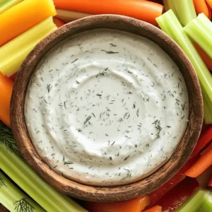 - 1 cup plain Greek yogurt - 1/4 cup creamy mayonnaise - 1 tablespoon freshly squeezed lemon juice - 1 teaspoon garlic powder - 1 teaspoon onion powder - 1 teaspoon dried dill weed - 1 teaspoon dried parsley - 1/2 teaspoon sea salt - 1/4 teaspoon freshly ground black pepper - 1/4 teaspoon smoked paprika - Assorted fresh vegetables (carrots, celery, bell peppers, cucumber) To make a delicious Creamy Greek Yogurt Ranch Dip, you need a few simple ingredients. Start with the main trio: Greek yogurt, creamy mayonnaise, and lemon juice. The yogurt gives the dip its rich and tangy base. The mayonnaise adds a smooth, creamy texture, while the lemon juice brightens the flavors. Next, you’ll want to gather your seasonings. Garlic powder and onion powder add a savory punch. Dried dill weed and parsley bring in that classic ranch flavor. Salt, black pepper, and smoked paprika round out the taste, adding depth and a hint of spice. Finally, think about what to dip. Fresh veggies like carrots, celery, bell peppers, and cucumber work perfectly. They add crunch and freshness, creating a balanced snack. For the full recipe, check out the details above. First, grab a medium-sized mixing bowl. In this bowl, add 1 cup of plain Greek yogurt and 1/4 cup of creamy mayonnaise. These two ingredients create a rich base for our dip. Use a whisk or spatula to blend them well until smooth. It should look creamy and inviting. Next, squeeze in 1 tablespoon of freshly squeezed lemon juice. This adds a nice tang to the dip. Now, sprinkle in the seasonings: 1 teaspoon each of garlic powder, onion powder, dried dill weed, and dried parsley. Add 1/2 teaspoon of sea salt, 1/4 teaspoon of freshly ground black pepper, and 1/4 teaspoon of smoked paprika. These flavors will come together beautifully. Now it's time to whisk everything together. Vigorously mix the ingredients until the dip is fully combined. It should be smooth and creamy, with a lovely thickness. Take a taste and adjust the seasonings as needed. If you want more flavor, feel free to add a pinch of salt or a few more herbs. Your taste buds will guide you. Once you're happy with the flavor, it's time to chill the dip. Cover the bowl with plastic wrap or transfer the dip to an airtight container. Place it in the refrigerator for at least 30 minutes. This step allows the flavors to meld and deepen. When you're ready to enjoy, take the dip out of the fridge. Serve it chilled with an assortment of fresh vegetables for dipping, like carrots, celery, bell peppers, and cucumber. This adds a vibrant touch and makes for a fun snack! For the complete recipe, check out the [Full Recipe]. To make your Creamy Greek Yogurt Ranch Dip even tastier, try using fresh herbs. Fresh chives, dill, or parsley can add great flavor. You can also adjust the lemon juice for more tanginess. A little extra juice can brighten the dip. If you want a thicker dip, add more Greek yogurt. It will make the dip creamier. You can also cut back on the mayonnaise for a lighter version. This keeps the flavor while reducing calories. This dip is perfect for parties and gatherings. It pairs well with crackers or pita chips. Serve it with an array of fresh veggies, like carrots or cucumbers. They make great dippers, adding crunch to your snack. For the full recipe, check the earlier sections. {{image_4}} You can easily change the herbs in this dip. Fresh herbs like chives or basil work great. They add a nice twist to the flavor. Dried herbs can also give you different tastes. Think about using oregano or thyme for a unique touch. If you love some heat, add a spicy twist. Incorporate hot sauce or cayenne pepper. This will give your dip a zesty kick. You can also add chopped jalapeños for extra spice. Just be careful with the amount; you want to enjoy the heat, not overpower it! For a vegan version, swap the yogurt and mayonnaise. Use a plant-based yogurt and vegan mayo. Make sure all seasonings are plant-based too. This way, you can enjoy the same creamy dip without any animal products. It's delicious and fits many diets! For the full recipe, check out the link above. To keep your creamy Greek yogurt ranch dip fresh, store it in an airtight container. This helps prevent any odors from other foods in your fridge. You can enjoy the dip for up to one week. Just make sure to seal it tightly. Freezing this dip is not recommended. The texture may change after thawing, making it watery. Only freeze if it is necessary. If you must, use a freezer-safe container. If you freeze the dip, place it in the refrigerator to thaw. This method gives you the best results. Once thawed, stir it well before serving again. This helps bring back the creamy texture. Yes, non-fat can be used for a lighter version. This choice keeps the dip creamy while cutting down on fat. The flavor remains rich and satisfying. The dip lasts up to one week in the refrigerator. Store it in an airtight container to keep it fresh. I find it gets even better after a day. Fresh veggies, crackers, pita chips, or pretzels are great options. Carrots, celery, and bell peppers work well. You can get creative with your dippers! Yes, all ingredients are gluten-free; verify brands to be sure. This makes it a perfect snack for anyone with gluten sensitivities. Yes, it’s recommended to make it a few hours ahead to enhance flavors. The longer it sits, the more the flavors blend. I often prepare it the night before. This blog post shared a tasty Greek yogurt dip recipe. We covered the key ingredients, easy steps, and tips to make it even better. You learned how to customize the dip, try vegan options, and store it correctly. Think of this dip for your next party or snack. It’s healthy, easy to make, and perfect with fresh veggies or chips. Enjoy your tasty dip and feel good about sharing it with friends!