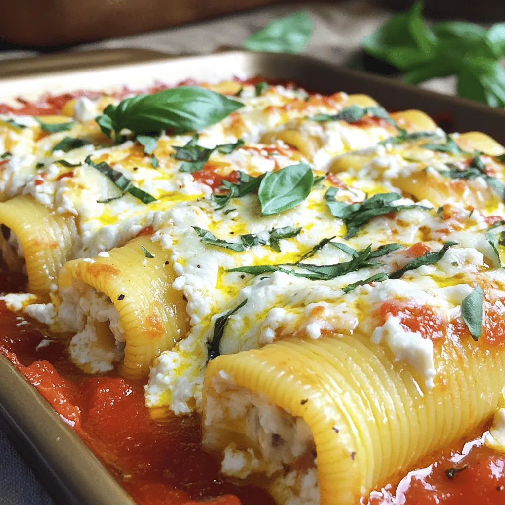 - 12 manicotti shells - 1 cup ricotta cheese - 1 cup mozzarella cheese, shredded - ½ cup parmesan cheese, grated - 2 cups marinara sauce (homemade or store-bought) - 1 egg, beaten - 1 tablespoon fresh basil, chopped (or 1 teaspoon dried) - 1 teaspoon garlic powder - Salt and pepper to taste - Olive oil for drizzling - Fresh basil or parsley for garnish To make a great Three Cheese Manicotti, you need quality ingredients. The manicotti shells hold the cheese filling well, making them perfect for this dish. Ricotta cheese gives a creamy base that complements the other cheeses. Shredded mozzarella adds a melty texture, while grated parmesan gives a nice sharp flavor. For the sauce, you can use homemade marinara or a store-bought option. Choose what suits your time and taste. The beaten egg helps bind the cheese filling. Fresh or dried basil adds an aromatic touch. Garlic powder enhances the overall flavor. Season with salt and pepper to suit your taste. A drizzle of olive oil adds richness, and fresh herbs make a lovely garnish. If you want to dive deeper into the cooking process, check out the Full Recipe for Three Cheese Manicotti Delight! - Preheat your oven to 375°F (190°C). - Cook the manicotti shells according to package instructions until al dente. - Drain them and let them cool for a bit. This helps when filling. - In a big bowl, mix ricotta, ¾ cup of mozzarella, and half of the parmesan. - Add the beaten egg, chopped basil, garlic powder, salt, and pepper. - Stir until the mix is smooth and creamy. This is the heart of our dish. - Use a piping bag or a spoon to fill each manicotti shell. - Be careful not to overstuff; this keeps the filling from spilling out. - Spread a thin layer of marinara sauce on the bottom of a baking dish. - Place the filled shells in a single layer on top of the sauce. - Pour the remaining marinara sauce over the filled shells evenly. - Sprinkle the rest of the mozzarella and parmesan cheese on top. - Drizzle a little olive oil over everything for extra flavor. - Cover the dish with foil and bake for 25 minutes. - After 25 minutes, remove the foil and bake for another 15 minutes. - Check that the cheese is bubbling and golden. After this, your three cheese manicotti will be ready to enjoy! For more details, check the Full Recipe. To enjoy a great manicotti, pay attention to the shells. Cook the manicotti shells just until they are al dente. If you overcook them, they can break easily. After cooking, let them cool slightly. This makes filling easier. Use a small spoon or a piping bag to fill each shell. Be sure not to overstuff them. If you overfill, the cheese will ooze out while baking. Manicotti pairs well with simple sides. A fresh salad with a light vinaigrette is a great choice. Garlic bread adds a nice crunch and flavor. For drinks, consider a glass of red wine. Chianti or Merlot suit the dish well and enhance the flavors. To boost flavor, add herbs to your filling. Fresh basil or parsley brings freshness. Try a pinch of red pepper flakes for a kick. If you want a different sauce, consider pesto instead of marinara. A creamy alfredo sauce can also be delightful. {{image_4}} You can change up the flavors by using different cheeses. Try feta for a tangy twist. Blend in some goat cheese for creaminess. You can also add veggies like spinach or mushrooms. This adds nutrition and flavor. Simply chop them and mix them in the cheese filling. Switching sauces can elevate your manicotti. A creamy white sauce gives a rich taste. You might prefer pesto for a bright, herby flavor. If you like heat, try a spicy marinara. Just add red pepper flakes to your marinara sauce for a kick. For vegetarian options, ensure all products are meat-free. You can use plant-based cheese for a dairy-free dish. If gluten is a concern, look for gluten-free manicotti shells. They work just as well and taste great. Just follow the cooking instructions on the package. Explore these variations to make your Three Cheese Manicotti truly your own! For more details, check out the full recipe. When you have leftover Three Cheese Manicotti, store it right. Use an airtight container. This keeps the flavors fresh and prevents drying out. Place the manicotti in the fridge within two hours of cooking. It lasts up to three days in the fridge. Just remember to keep the marinara sauce with it for extra moisture. Freezing manicotti is easy. First, let the dish cool completely. Then, wrap it tightly in plastic wrap. Follow that with aluminum foil to prevent freezer burn. Label it with the date and type of dish. You can freeze it for about three months. When you’re ready to enjoy your frozen manicotti, take it out of the freezer. Let it thaw overnight in the fridge. For the best results, reheat it in the oven. Preheat to 375°F (190°C) and bake for about 30 minutes. Check that it’s hot all the way through before serving. Enjoy the creamy goodness! To prevent the manicotti from breaking, handle them gently. Cook the shells in salted water until they are al dente. Avoid overcooking, as this makes them soft. After cooking, drain the shells and rinse them with cold water. This stops the cooking process and cools them down. Let them cool slightly before filling. Use a light touch when filling them to keep their shape. Yes, you can make manicotti ahead of time. Prepare the dish as usual, but do not bake it. Cover it with plastic wrap and store it in the fridge for up to 24 hours. When ready to bake, remove the wrap and cover it with foil. Bake at 375°F (190°C) until heated through. This makes for a great meal prep option. If you need cheese substitutes, there are options available. You can use cottage cheese instead of ricotta for a lighter choice. For mozzarella, consider using vegan cheese if you want a dairy-free option. Nutritional yeast can add a cheesy flavor without dairy. Parmesan can be replaced with a nut-based cheese for a similar taste. Always check for any allergens. Yes, you can make this recipe gluten-free. Look for gluten-free manicotti shells at your local store. They are often made from rice or quinoa flour. Make sure to check the label to confirm they are gluten-free. If you cannot find shells, try using zucchini or eggplant slices as a substitute. They provide a great flavor and keep the dish healthy. Three Cheese Manicotti blends cheesy goodness with rich marinara sauce. We covered each step, from the key ingredients to baking tips. You can make variations and even adjust for dietary needs. Remember, the right cheese and filling methods make a big difference. Enjoying this dish is all about flavor. With the tips shared, you can create the perfect meal. Try experimenting with your own twist on it. This dish will surely impress!