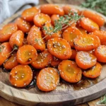 - Young Carrots: These sweet, tender carrots are the star of the dish. Choose fresh, young carrots for the best flavor and texture. Their natural sweetness shines when roasted. - Honey: Honey adds a rich sweetness that balances the tangy balsamic vinegar. It helps caramelize the carrots, giving them a lovely glaze. - Balsamic Vinegar: This vinegar gives a deep, tangy flavor that pairs well with the sweetness of honey. It enhances the dish's complexity. - Olive Oil: Olive oil helps the carrots roast evenly and adds a smooth richness. It also helps the glaze stick to the carrots. - Fresh Thyme Leaves: Thyme adds a fresh, herbaceous note to the dish. Fresh thyme brings out the best flavors in roasted carrots. - Salt and Pepper: These basic seasonings enhance the natural flavors of the carrots. Use them to taste for a well-balanced dish. - Optional Toppings: You can add sesame seeds for a crunchy texture. They also provide a nutty flavor that complements the carrots. - Baking Sheet: A baking sheet is essential for roasting. It allows hot air to circulate around the carrots. - Mixing Bowl: Use a mixing bowl to combine your glaze and toss the carrots. - Whisk or Spatula: A whisk helps blend the glaze well. A spatula aids in coating the carrots evenly. For the full recipe, check out the detailed steps I provided. Enjoy making this simple and flavorful dish! - Preheating the Oven Start by preheating your oven to 400°F (200°C). This step is key for roasting. A hot oven helps the carrots become tender and caramelized. - Preparing the Honey-Balsamic Glaze In a large mixing bowl, combine: - 2 tablespoons honey - 2 tablespoons balsamic vinegar - 2 tablespoons olive oil - 1 teaspoon fresh thyme leaves (or ½ teaspoon dried thyme) - Salt and pepper to taste Whisk these ingredients together until smooth. This glaze adds a sweet and tangy flavor that pairs perfectly with carrots. - Tossing Techniques for Uniform Coating Carefully add the peeled and halved carrots to the bowl. Use a spatula or your hands to toss them in the glaze. Make sure every piece is covered. This ensures that each carrot is packed with flavor. - Ensuring Even Flavor Distribution Spread the coated carrots on a baking sheet lined with parchment paper. Place them in a single layer. This spacing helps them roast evenly and prevents them from steaming. - Setting the Right Temperature and Time Place the baking sheet in your preheated oven. Roast the carrots for about 25-30 minutes. They should become tender and lightly browned. - Tips for Stirring Halfway Through Halfway through cooking, gently stir the carrots. This promotes even caramelization. Stirring also helps prevent any pieces from burning. They should look golden and glossy when done. For more details, check the Full Recipe. How to Choose the Best Carrots When picking carrots, look for young ones. They should be firm, bright, and smooth. Avoid any that feel soft or have blemishes. Fresh carrots add the best taste and color to your dish. Ensuring Even Caramelization To get that sweet, caramelized flavor, spread the carrots on the baking sheet in a single layer. This helps them brown well. Stir them halfway through cooking to ensure all sides get that nice glaze. Plating Suggestions Serve the warm roasted carrots on a large, colorful platter. The vibrant orange will pop against any background. Arrange them in a fan shape or in neat rows for a polished look. Garnishing for Visual Appeal Garnish with fresh thyme or a light sprinkle of sesame seeds. This adds color and texture. A bright green sprig makes the dish more inviting to eat. Overcrowding the Baking Sheet If you crowd the carrots, they will steam instead of roast. This means they won’t get that nice crispy edge. Give them space to breathe for the best results. Underestimating Cooking Time Keep an eye on the cooking time. Roasting can take longer than you think. Check for tenderness and browning at the 25-minute mark. Adjust as needed to achieve the perfect texture. {{image_4}} You can easily change the taste of honey balsamic roasted carrots. Adding garlic or onion gives a nice twist. Just chop a few cloves of garlic or a small onion and toss them in with the carrots. The garlic will add depth, while the onion brings sweetness. If you want to try different sweeteners, consider maple syrup or agave nectar. Each will change the dish’s flavor. Maple syrup adds a nice earthy taste, while agave gives a light sweetness. For a vegan option, simply replace honey with maple syrup. This keeps the dish sweet and still delicious. All other ingredients remain the same. If you're looking for gluten-free options, this recipe is already gluten-free! Just make sure your balsamic vinegar is pure and free from gluten. You can mix in seasonal vegetables for a fun twist. In the fall, add sweet potatoes or butternut squash. In the spring, try asparagus or radishes. Each veggie brings its own flavor and color to the dish. To adapt for holiday themes, consider using festive spices. A sprinkle of cinnamon or nutmeg can bring warmth to your roasted carrots. You can also use seasonal garnishes like pomegranate seeds for a pop of color and taste. For the full recipe, check out the Honey Balsamic Roasted Carrots section. After you finish your Honey Balsamic Roasted Carrots, let them cool down. Place the carrots in a container with a tight lid. Refrigerate them within two hours of cooking. This keeps your dish fresh. I suggest using glass or plastic containers that seal well. They help prevent moisture loss and keep the flavor intact. You can reheat your carrots in two ways: the microwave or the oven. If you choose the microwave, place the carrots in a safe dish. Heat them in short bursts, stirring in between. This keeps them warm but can make them soft. For a crispier result, use the oven. Preheat it to 350°F (175°C). Spread the carrots on a baking sheet. Heat for about 10 minutes or until warm. This method helps maintain the texture and flavor, giving you that fresh-from-the-oven taste. Honey Balsamic Roasted Carrots last about 3 to 5 days in the fridge. Keep an eye on them. If they start to smell funny, it’s best to toss them out. You can also freeze the carrots for longer storage. Place them in a freezer-safe bag or container. They can last up to 3 months in the freezer. Just remember to label them, so you know when to use them. The carrots are done when they are tender and slightly brown. You can check them with a fork. If it goes in easily, they are ready. Look for a nice caramel color on the outside. This shows they are roasted well and full of flavor. Yes, you can! If you want a different taste, try using apple cider vinegar or red wine vinegar. Both will add a nice zing to your dish. Each type of vinegar brings its own unique flavor, so feel free to experiment. Just keep in mind that balsamic vinegar gives a sweet touch that pairs well with honey. These carrots go great with many dishes. You can serve them with grilled chicken or fish for a light meal. They also pair well with roasted meats like pork or beef. If you want a vegetarian option, serve them with quinoa or a fresh salad. Their sweet and tangy flavor complements a variety of foods. Yes, you can prep the carrots ahead of time. Peel and cut them a day before. Store them in water in the fridge to keep them fresh. When you are ready to cook, just drain and coat them in the honey-balsamic glaze. This saves you time and makes dinner easier. We covered how to make honey balsamic roasted carrots, from ingredients to storage. You learned about selecting fresh carrots, creating a tasty glaze, and roasting techniques for perfect results. Remember to experiment with flavors and toppings that fit your taste. Planning ahead makes this dish easier. Enjoy the sweet and tangy flavors with your meals, and have fun cooking!