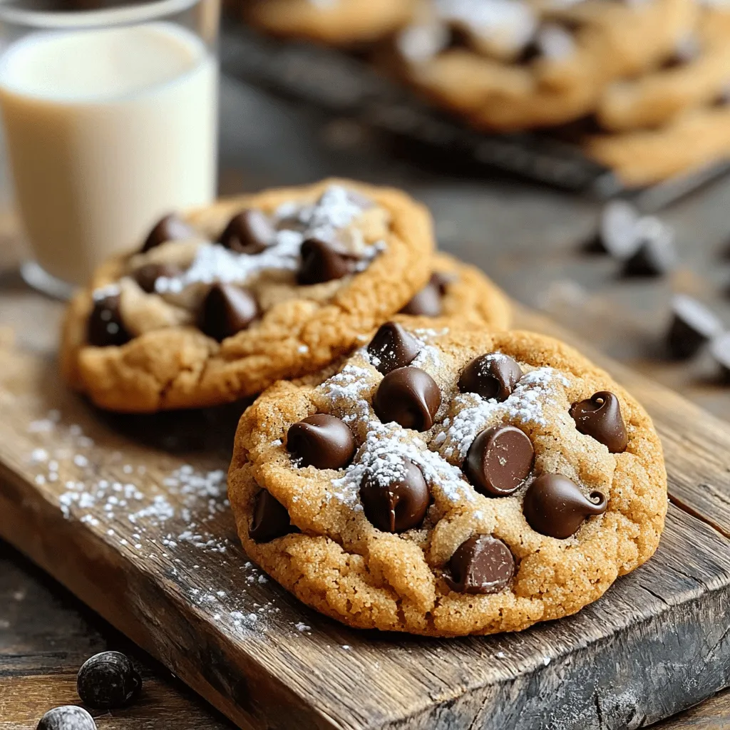 Creating the perfect vegan chocolate chip cookies starts with the right ingredients. Here’s what you need: - 1 cup almond flour - 1 cup all-purpose flour - 1/2 teaspoon baking soda - 1/2 teaspoon baking powder - 1/4 teaspoon salt - 1/2 cup coconut sugar - 1/2 cup maple syrup - 1/3 cup coconut oil, melted - 1 teaspoon pure vanilla extract - 1/2 cup vegan chocolate chips - 1/4 cup chopped walnuts (optional) Each ingredient plays a key role. Almond flour gives a nice texture and nutty flavor. All-purpose flour helps the cookies hold together. Baking soda and baking powder ensure they rise well. Coconut sugar adds sweetness and a hint of caramel flavor. Maple syrup contributes moisture and a rich taste. Melted coconut oil binds everything, while vanilla extract adds depth. Vegan chocolate chips are, of course, a must for that sweet chocolatey goodness. If you like, add walnuts for extra crunch and flavor. For the full recipe, follow the steps to bring these ingredients together into a delicious treat. 1. Preheat your oven to 350°F (175°C). This sets the right heat for baking. 2. Prepare your baking sheet by lining it with parchment paper. This helps prevent the cookies from sticking. 3. In a large bowl, mix the dry ingredients. Combine 1 cup almond flour, 1 cup all-purpose flour, 1/2 teaspoon baking soda, 1/2 teaspoon baking powder, and 1/4 teaspoon salt. Whisk them until smooth. 4. In a separate bowl, mix the wet ingredients. Add 1/2 cup melted coconut oil, 1/2 cup coconut sugar, 1/2 cup maple syrup, and 1 teaspoon pure vanilla extract. Stir until it is smooth. 5. Create the dough by pouring the wet mix into the dry mix. Stir gently. Ensure there are no dry flour patches. The dough will be a bit sticky. 6. Fold in 1/2 cup vegan chocolate chips and 1/4 cup chopped walnuts if you choose to use them. Make sure they are mixed in well. 7. Use a tablespoon to scoop the dough and roll it into balls. Place them on the baking sheet with 2 inches of space in between. 8. Gently press each dough ball down to flatten it slightly. This shapes them into cookies. 9. Bake in the oven for 10-12 minutes. Look for light golden edges. The centers might seem soft, but they will firm up when cooled. 10. After baking, let the cookies cool on the sheet for about 5 minutes. Then, transfer them to a wire rack to cool completely. You can find the full recipe above for more details. - Ensure proper ingredient measurements: Use dry measuring cups for flour. Spoon it into the cup and level it off with a knife. This way, you avoid adding too much flour, which can make cookies dry. - How to achieve the perfect dough consistency: The dough should feel slightly sticky. If it’s too dry, add a small splash of non-dairy milk. If it’s too wet, add a bit more flour. Mix until just combined; don’t overwork it. - Cooling tips for better texture: Let your cookies cool on the baking sheet for five minutes. This helps them firm up without getting hard. Then, move them to a wire rack. This keeps air flowing around the cookies. Enjoy your warm, chewy treats! {{image_4}} If you want to change the recipe, use different ingredients for your needs. Here are some ideas: - Gluten-free options for flour: You can swap all-purpose flour for gluten-free flour blends. Look for ones that work well in baking. Almond flour is a great choice too. It adds a nice flavor and texture. - Low-sugar alternatives: If you want to cut sugar, use stevia or monk fruit sweetener. These options can keep your cookies sweet without the extra sugar. Adjust the amount based on the brand you choose. - Nut-free options and substitutions: For nut-free cookies, simply replace almond flour with oat flour or a gluten-free blend. You can also skip the walnuts. If you want a crunchy bite, try sunflower seeds or pumpkin seeds instead. These variations can help you enjoy vegan chocolate chip cookies while meeting any dietary needs. Each option brings its own unique taste and texture. To keep your vegan chocolate chip cookies fresh, store them in an airtight container. This helps prevent them from drying out. You can keep them at room temperature for up to five days. If you want to keep them longer, freezing is a great option. Freezing options for longer shelf life: - Allow the cookies to cool completely. - Place them in a single layer on a baking sheet. Freeze for about an hour. - Once frozen, transfer the cookies to a freezer-safe bag. This prevents them from sticking together. You can store them in the freezer for up to three months. When you are ready to enjoy them, simply thaw at room temperature. Reheating tips for soft cookies: - To reheat, place cookies in a microwave for about 10 seconds. - For a crispier texture, warm them in the oven at 350°F (175°C) for about 5 minutes. - Always check to avoid overheating, as they can become dry. These methods ensure your cookies stay delicious and enjoyable for a long time. For the full recipe, check the earlier section! Can I substitute almond flour for regular flour? Yes, you can. Almond flour works well in this recipe. It adds a nice nutty flavor. Just note, you may need to adjust the dry ingredients slightly. Almond flour is denser than regular flour. Start by replacing half the all-purpose flour with almond flour. How can I make these cookies more chocolatey? To boost the chocolate flavor, use more vegan chocolate chips. You can also mix in cocoa powder. Start with 1/4 cup of cocoa powder in addition to the flour. This gives a rich chocolate taste without changing the cookie's texture too much. What can I use instead of coconut oil? If you don’t have coconut oil, try using vegetable oil or melted vegan butter. Both options work well in this recipe. The main goal is to keep the dough moist. You can also use applesauce for a lighter option, but it might change the texture slightly. For the full recipe, check out the detailed instructions above. You’ve learned how to make tasty vegan chocolate chip cookies. We covered key ingredients, easy steps, and expert tips. Plus, we explored variations for different diets and storage methods. Remember, precise measurements and the right technique make a big difference. Enjoy experimenting with flavors, and don’t hesitate to get creative. These cookies are a treat you can feel good about sharing!