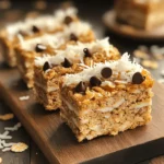 To make your no bake oatmeal cookie bars, gather these simple ingredients: - 2 cups rolled oats - 1 cup natural peanut butter - 1/2 cup honey or maple syrup - 1/2 cup almond flour - 1/4 cup mini chocolate chips - 1/4 cup shredded unsweetened coconut - 1 teaspoon vanilla extract - 1/2 teaspoon sea salt - Optional: a sprinkle of cinnamon These ingredients make a tasty treat that is quick and easy to prepare. You can mix and match based on what you have at home. The oats provide a hearty base while peanut butter adds protein. Honey or maple syrup gives it natural sweetness. Almond flour makes it rich and nutty, while chocolate chips add fun. Shredded coconut adds texture and a hint of tropical flavor. The sea salt balances the sweetness perfectly. You can also add a sprinkle of cinnamon for a warm spice note. This recipe makes tasty bars perfect for snacks or dessert. You can find the Full Recipe for more detailed steps and tips! First, grab a large mixing bowl. Add 2 cups of rolled oats, 1 cup of almond flour, and 1/4 cup of shredded coconut. Mix these dry ingredients well. You want all the oats, flour, and coconut to blend evenly. This step helps the bars taste great. Next, take a microwave-safe bowl. Add 1 cup of natural peanut butter and 1/2 cup of honey (or maple syrup). Warm this mixture in the microwave for about 30 seconds. This helps it mix easier. After warming, add 1 teaspoon of vanilla extract and 1/2 teaspoon of sea salt. Stir until it is smooth. Now, pour the warmed peanut butter mixture over the dry ingredients. Use a spatula to mix everything together. Make sure it is well blended. You want a thick, sticky mixture. Then, gently fold in 1/4 cup of mini chocolate chips. This adds a sweet touch. Line an 8x8 inch baking dish with parchment paper. Leave some paper hanging over the edges for easy removal. Transfer the mixture into the dish. Spread it out evenly. Press down firmly to compact the mixture. This helps the bars hold their shape. Place the dish in the refrigerator for at least 2 hours. This lets the bars set properly. Once they are firm, lift them out using the parchment paper. Carefully cut them into bars of your desired size. Enjoy these delicious treats as a snack or dessert! For the full recipe, check the previous section. To make the best no bake oatmeal cookie bars, focus on consistency. The mixture should be thick but not dry. If it feels too crumbly, add a bit more honey or peanut butter. To avoid sticky mixtures, make sure to coat your hands with a little oil before pressing the mixture into the pan. This simple trick keeps the bars from sticking to your fingers. For a great presentation, serve the bars on a wooden board. A sprinkle of shredded coconut on top adds a nice touch. If you want to pair them with a drink, consider a glass of almond milk or a warm cup of tea. Both drinks complement the flavors well and make for a cozy treat. Want to boost the flavor? Adding a sprinkle of cinnamon can elevate the taste. It adds warmth and richness to the bars. You can also experiment with different nut butters. Almond butter or sunflower seed butter can give a new twist to this classic recipe. Each nut butter brings its own flavor, so try them out! {{image_4}} Ingredient Swaps If you want to switch things up, you can easily make swaps. For a gluten-free version, use gluten-free oats. They work just as well! If you need a nut-free option, try sunflower seed butter instead of peanut butter. It gives a nice flavor without the nuts. Add-ins for Customization Feel free to add your favorite items. Dried fruits like raisins or cranberries can add sweetness. Nuts and seeds, such as walnuts or chia seeds, can give extra crunch and nutrition. Just make sure to keep the total amount similar to the original recipe. Themed Versions Get creative with themes! For holidays, add spices like pumpkin pie spice or peppermint extract. For kids, try colorful sprinkles or using cookie cutters to shape the bars. These fun touches make the bars more appealing and exciting to eat. For the full recipe, check out the No Bake Oatmeal Cookie Bars section above. To keep your no bake oatmeal cookie bars fresh, use airtight containers. These containers keep air and moisture out. You can wrap the bars in plastic wrap, but this may not keep them as fresh. I recommend storing them in an airtight container for the best taste. When stored correctly, the bars can last up to one week in the fridge. If you want to save some bars for later, freezing is a great option. First, cut the bars into squares. Then, wrap each square in plastic wrap. Place them in a freezer-safe bag or container. When you want to eat them, take out the number you need. Let them thaw in the fridge or at room temperature for about 30 minutes. Check your bars for signs of spoilage. If they smell off or feel sticky, throw them away. Look for any mold or discoloration, too. If they taste stale, it’s best to discard them. Always trust your senses when deciding if food is safe to eat. Yes, you can switch out peanut butter for almond butter or sunflower seed butter. Both options work well. They will give your bars a unique taste. Just ensure they are smooth and creamy. This helps keep the texture nice. These bars last about one week in the fridge. Keep them in an airtight container. If you want them to last longer, you can freeze them. They will stay good for three months in the freezer. Quick oats are not the best choice for this recipe. They may lead to a mushy texture. Rolled oats maintain the right chewiness. If you only have quick oats, you can use them, but adjust the liquid slightly. Yes, the bars can be gluten-free! Just make sure to use certified gluten-free oats and almond flour. This way, you avoid any gluten contamination. Enjoy these tasty bars without worry! To cut the bars easily, use a sharp knife. First, chill the bars well. This helps them firm up. Then, lift them out using the parchment paper. Use a gentle sawing motion to cut them into even pieces. Enjoy your homemade treats! These no-bake oatmeal cookie bars are easy to make and full of flavor. We covered the key ingredients, step-by-step instructions, and helpful tips to get them just right. You can also customize them to fit your taste or diet needs. Remember, these bars store well and can last if kept right. Enjoy making them and feel free to get creative! You’ll love how simple and delicious they are.