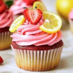To make Strawberry Lemonade Cupcakes, gather these items: - 1 ½ cups all-purpose flour - 1 cup granulated sugar - ½ cup unsalted butter, softened to room temperature - 2 large eggs - ½ cup buttermilk, at room temperature - Zest of 1 lemon (about 1 tablespoon) - 2 tablespoons fresh lemon juice - 1 teaspoon baking powder - ½ teaspoon baking soda - ¼ teaspoon salt - 1 cup fresh strawberries, pureed (about 10-12 strawberries) For the Lemonade Frosting: - 1 cup unsalted butter, softened to room temperature - 4 cups powdered sugar - 2 tablespoons fresh lemon juice - 1 teaspoon lemon zest (from 1 lemon) - Pinch of salt - Fresh strawberries and thin lemon slices for garnish You can swap some ingredients if needed. Here are a few ideas: - Use coconut oil instead of butter for a dairy-free option. - Substitute almond milk for buttermilk if you want a non-dairy choice. - You can replace fresh strawberries with frozen ones, just ensure they are thawed and pureed. - For a lighter frosting, use cream cheese instead of butter in the frosting recipe. Fresh ingredients make your cupcakes taste best. Here are my tips: - Choose firm, ripe strawberries. They should smell sweet and look bright. - Use fresh lemons for zest and juice. They have more flavor than bottled juice. - Check the expiration dates on dairy products like butter and buttermilk. - Buy flour in smaller amounts to keep it fresh longer. Store it in a cool, dry place. Start by gathering all your tools. You need: - A standard cupcake tin - Paper liners - Mixing bowls (one large, one medium) - An electric mixer - A spatula - A kitchen scoop - A piping bag with a star tip (for frosting) Having everything ready helps you work smoothly. First, preheat your oven to 350°F (175°C). Line your cupcake tin with paper liners. In the medium bowl, mix the flour, baking powder, baking soda, and salt. Whisk them well to blend. In the large bowl, use your mixer to beat the softened butter and sugar. Mix until it's light and fluffy, about 3-4 minutes. Add the eggs, one at a time. Mix well after each egg. Then, mix in the lemon zest and lemon juice. Now, gradually add the flour mixture and buttermilk. Start with one-third of the flour, mix, then add half the buttermilk. Keep alternating until you finish with the flour. Finally, fold in the pureed strawberries. Using your kitchen scoop, fill each cupcake liner about ⅔ full. This gives them room to rise. Place the tin in the oven. Bake for 18-20 minutes. Check with a toothpick; it should come out clean. Let the cupcakes cool in the tin for 5 minutes, then move them to a wire rack to cool completely. In a clean mixing bowl, beat the softened butter until creamy. Gradually add the powdered sugar, one cup at a time. Mix well after each addition. Blend in the fresh lemon juice, lemon zest, and a pinch of salt. This makes a zesty frosting that pairs well with the cupcakes. Once the cupcakes are cool, it’s time to frost them. Use your piping bag to frost each cupcake with a swirl or spread it on top with a spatula. For a pop of color, top each cupcake with a fresh strawberry and a thin slice of lemon. This makes them look as good as they taste! To make your strawberry lemonade cupcakes fluffy, you need to cream your butter and sugar well. Beat them until it is light and airy. This step adds air to the batter, helping the cupcakes rise. When you add eggs, mix them in one at a time. This ensures they blend well into the batter. When mixing the dry and wet ingredients, do not overmix. Mix just until you see no flour. Finally, fold in the strawberry puree gently. This keeps the batter light and fluffy. Avoid overmixing your batter. It can make your cupcakes dense and tough. Also, do not skip the room temperature ingredients. Using cold eggs or butter will affect how well they blend. Make sure your oven is preheated before baking. If the oven is not hot enough, your cupcakes may not rise properly. Lastly, keep an eye on baking time. Check them a minute or two early to avoid dry cupcakes. These cupcakes shine at parties or gatherings. Serve them on a colorful platter. Garnish each cupcake with a fresh strawberry and a lemon slice. This adds a bright, fun look. Pair them with iced tea or lemonade for a refreshing treat. You can also add a scoop of vanilla ice cream on the side. This makes for a delightful summer dessert. {{image_4}} You can enjoy these cupcakes without gluten! Use a gluten-free flour blend instead of all-purpose flour. Make sure it has a good structure, like a blend with almond flour or coconut flour. Also, check that your baking powder is gluten-free. This swap keeps the taste bright and fresh. Mix it up with other fruits! You can try adding pureed raspberries or blueberries. They pair well with lemon and give a fun twist. Just replace half of the strawberry puree with your chosen fruit. This change adds new colors and flavors to your cupcakes while keeping them deliciously sweet. While the lemonade frosting is zesty and bright, you have options! Try a cream cheese frosting for a rich, tangy taste. You can also use a simple whipped cream topped with lemon zest for a lighter touch. Each frosting gives a new flavor, making your cupcakes even more special. To keep your strawberry lemonade cupcakes fresh, use an airtight container. Place the cupcakes in the container once they cool down. You can also use plastic wrap. This keeps them soft and moist. Store them at room temperature for up to three days. If you want to keep them longer, consider refrigeration. Freezing your cupcakes is a great option if you need to store them for a longer time. First, make sure they are completely cool. Wrap each cupcake tightly in plastic wrap. Then, place them in a freezer bag or airtight container. Label the bag with the date. These cupcakes can last for up to three months in the freezer. When ready to enjoy, thaw them in the refrigerator overnight. Strawberry lemonade cupcakes taste best when fresh. However, they can last a while. At room temperature, they stay fresh for about three days. If you keep them in the fridge, they can last up to a week. Remember, the longer they sit, the less fresh they will taste. If you freeze them, they last up to three months. To make strawberry lemonade cupcakes, gather these ingredients: - 1 ½ cups all-purpose flour - 1 cup granulated sugar - ½ cup unsalted butter, softened - 2 large eggs - ½ cup buttermilk - Zest of 1 lemon - 2 tablespoons fresh lemon juice - 1 teaspoon baking powder - ½ teaspoon baking soda - ¼ teaspoon salt - 1 cup fresh strawberries, pureed Mix the dry ingredients first. Then cream the butter and sugar. Add eggs, lemon zest, and juice. Alternate adding the dry mix and buttermilk. Finally, fold in the pureed strawberries. Bake at 350°F for 18-20 minutes. Yes, you can use frozen strawberries. Thaw and drain them first. Puree them before adding to the batter. This keeps the cupcakes moist and flavorful. Fresh strawberries offer a brighter taste, but frozen work well too. To frost cupcakes well, use a piping bag. A star tip gives a nice swirl. If you don’t have a piping bag, a spatula works too. Spread frosting smoothly over the top. Top with fresh strawberries or a lemon slice for flair. Strawberry lemonade cupcakes stay fresh for about three days at room temperature. Store them in a covered container to keep moisture in. For longer freshness, refrigerate them. They last up to a week in the fridge. Yes, you can make these cupcakes ahead. Bake and cool them, then store in an airtight container. You can frost them a day before serving. This saves time and helps the flavors meld nicely together. We covered everything you need for perfect strawberry lemonade cupcakes. You learned about the key ingredients, tools, and step-by-step instructions. Tips and tricks helped you avoid common mistakes and create fluffy cupcakes. Variations let you customize the recipe, while storage tips ensure freshness. I hope you feel ready to bake and impress with these treats. Enjoy the process and share the joy of baking with others. Happy baking!