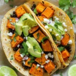 - 2 large sweet potatoes, peeled and cut into ½-inch cubes - 1 can (15 oz) black beans, thoroughly rinsed and drained - 8 small corn tortillas Sweet potatoes add sweetness and texture. Black beans give protein and fiber. Corn tortillas wrap everything nicely. This trio forms a tasty base for your tacos. - 1 tablespoon extra virgin olive oil - 1 teaspoon ground cumin - 1 teaspoon smoked paprika - ½ teaspoon garlic powder - Salt and freshly cracked black pepper, to taste Olive oil helps crisp the sweet potatoes. Cumin and smoked paprika deepen the flavor. Garlic powder adds a savory kick. Salt and pepper enhance all the tastes. - 1 ripe avocado, sliced into thin wedges - ¼ cup fresh cilantro, roughly chopped - 1 lime, cut into wedges - Additional toppings: diced red onion, crumbled feta cheese, hot sauce Avocado adds creaminess. Fresh cilantro gives a burst of freshness. Lime juice brightens the flavors. Extra toppings let you customize each taco. Start by preheating your oven to 400°F (200°C). This step is key to getting the sweet potatoes nice and crispy. Next, take your two large sweet potatoes, peel them, and cut them into ½-inch cubes. Place them on a large baking sheet. Drizzle the sweet potatoes with one tablespoon of extra virgin olive oil. Sprinkle on one teaspoon of ground cumin, one teaspoon of smoked paprika, and half a teaspoon of garlic powder. Add salt and freshly cracked black pepper to taste. Toss the sweet potatoes well to coat them evenly with the oil and seasonings. Roast the sweet potatoes in the preheated oven for 25 to 30 minutes. Stir them halfway through to ensure they cook evenly. They should be golden brown and soft when done. While the sweet potatoes roast, grab a can of black beans. Rinse them thoroughly under cold water and drain them well. Place the black beans in a small saucepan over medium heat. Stir gently and cook until warmed through, which should take about five minutes. You can add a pinch of salt and pepper to enhance their flavor. Once warmed, set them aside until you are ready to assemble your tacos. Next, take your corn tortillas and heat a dry skillet over medium-high heat. Toast each tortilla for about 30 seconds on each side. This adds flavor and makes them soft and warm. Make sure not to burn them. You want them to be pliable for easy assembly. Now it’s time to build your tacos! Take a warm tortilla and add a layer of roasted sweet potatoes. Follow this with a generous spoonful of your warmed black beans. Top each taco with slices of creamy avocado and a sprinkle of fresh cilantro. Optionally, add diced red onion or crumbled feta cheese for extra flavor. Finally, squeeze fresh lime juice over the tacos just before serving. This brightens up all the flavors and makes each bite delicious! To get crispy sweet potatoes, coat them well with oil and seasoning. I like to use one tablespoon of olive oil and a mix of spices. This helps them roast evenly. Make sure the sweet potatoes are in a single layer on the baking sheet. Stir them halfway through roasting. This lets all sides get that perfect crunch. You’ll know they’re done when they turn golden brown and feel tender. These tacos shine with fresh salsa or creamy guacamole. Both add flavor and color. Sprinkle some diced red onion or crumbled feta cheese on top. This makes the tacos look more appealing. Don't forget to arrange them on a colorful platter with lime wedges. It’s all about the presentation! These tacos are vegan and gluten-free, making them a great choice for many diets. Sweet potatoes are packed with vitamins. They offer fiber and antioxidants. Black beans add protein and even more fiber. Together, they create a meal that is both tasty and healthy. Enjoy these tacos without worry! {{image_4}} If you want to switch things up, try different beans. Pinto beans or chickpeas work well. They add a nice texture and flavor. For veggies, consider bell peppers or zucchini. These add crunch and color to your tacos. Spice lovers can experiment with chili powder or cayenne. These spices will add some heat. You can also add a pinch of oregano for a fresh twist. As for tortillas, corn tortillas are classic. But flour tortillas or whole wheat ones can be tasty too. They give a different texture and flavor. Want to take it up a notch? Try a taco salad. Just layer the sweet potatoes and beans on a bed of greens. Top it with avocado and cilantro for a fresh crunch. Another idea is to use wrap-style tortillas. Fill them up and roll them tight. This makes for a fun, easy-to-eat option! To keep your crispy sweet potato black bean tacos fresh, follow these tips: - Refrigeration tips: Store leftovers in the fridge within two hours. This keeps them safe to eat. - Container recommendations: Use airtight containers to prevent moisture loss. This helps maintain texture. To enjoy your tacos again, reheat them properly: - Best ways to reheat sweet potatoes and beans: Use the oven or a skillet. This keeps the sweet potatoes crispy and beans warm. - Maintaining taco texture: Reheat tortillas briefly in a skillet. This helps them stay soft and tasty. If you want to save your tacos for later, consider these tips: - Freezing tacos separately: Freeze sweet potatoes and beans apart from tortillas. This keeps everything fresh. - Recommended storage duration: Store them in the freezer for up to three months. Be sure to label them for easy access. You can prepare the sweet potatoes and beans in advance. Roast the sweet potatoes and warm the black beans a day before. Store them in separate airtight containers in the fridge. When you are ready to eat, simply warm them in the oven or microwave. This way, you save time and enjoy a quick meal. Just remember to toast the tortillas fresh for the best taste. Yes, you can use different beans! Pinto beans, kidney beans, or chickpeas work great too. Each type adds a unique flavor and texture. Just make sure to rinse and drain them well. For a twist, you could even try lentils. They offer a nice bite and blend well with sweet potatoes. These tacos pair well with fresh salsa or guacamole. A side of rice or quinoa adds heartiness too. For drinks, try serving them with a refreshing limeade or a light beer. You can also offer a simple salad on the side to round out the meal. Absolutely! These tacos are great for meal prep. You can prepare all the components ahead of time. Store them separately and assemble before eating. This makes it easy to grab a tasty meal during the week. Plus, they stay fresh in the fridge for several days. These sweet potato black bean tacos are tasty and easy to make. We covered the key ingredients and steps, from roasting sweet potatoes to toasting tortillas. Remember, use fresh toppings for even more flavor. You can also switch ingredients to fit your taste or diet. Storing and reheating properly keeps them delicious. Enjoy experimenting with this simple dish, and make it your own!