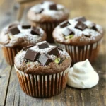 - 1 medium zucchini, grated (approximately 1 cup) - 1 cup all-purpose flour - 1/2 cup whole wheat flour - 1 teaspoon baking powder - 1/2 teaspoon baking soda - 1/2 teaspoon salt - 1 teaspoon ground cinnamon The key to these muffins is the grated zucchini. It adds moisture without making them soggy. The mix of all-purpose and whole wheat flour gives the muffins great texture. Baking powder and baking soda help them rise. The salt and cinnamon enhance the flavors, making each bite tasty. - 1/2 cup brown sugar, packed - 1/4 cup granulated sugar - 1/3 cup vegetable oil Sweeteners play an important role in these muffins. Brown sugar adds a rich flavor, while granulated sugar brings sweetness. The vegetable oil keeps the muffins moist and tender, which is crucial for a great muffin. - 1 cup dark chocolate chunks - Optional: 1/2 cup chopped walnuts or pecans Dark chocolate chunks make these muffins irresistible. They melt slightly during baking, creating gooey pockets of chocolate. If you want a crunch, add walnuts or pecans. These nuts not only add texture but also boost the nutritional value. - Preheat your oven to 350°F (175°C). - Prepare a muffin tin by lining it with paper liners or greasing it lightly. - In a large bowl, sift the all-purpose flour, whole wheat flour, baking powder, baking soda, salt, and ground cinnamon. - Mix these dry ingredients well, then set the bowl aside. - In another bowl, combine the brown sugar, granulated sugar, vegetable oil, eggs, and vanilla extract. - Whisk this mixture until smooth and well-blended. - Next, fold in the grated zucchini, ensuring it blends evenly throughout. - Gradually add the dry ingredients into the wet mixture. - Stir gently with a spatula or wooden spoon until just combined. - Be careful not to over-mix; this keeps the muffins light and fluffy. - Carefully fold in the dark chocolate chunks and any nuts you choose to add. - Use a spoon or scoop to portion the batter into the prepared muffin tin. - Fill each cup about two-thirds full to allow for rising. - Place the muffin tin in the oven and bake for 18-20 minutes. - To check if they are done, insert a toothpick into the center of a muffin. - It should come out clean or have a few moist crumbs attached. - After baking, let the muffins cool in the tin for 5 minutes. - Then, transfer them to a wire rack to cool completely. To make the best chocolate chunk zucchini muffins, avoid over-mixing the batter. When you mix too much, the muffins can become tough. Mix just until the dry ingredients are combined with the wet ones. This keeps the muffins light and fluffy. Fill your muffin cups about two-thirds full. This amount allows the muffins to rise nicely without overflowing. If you fill them too much, you might end up with a messy oven and uneven muffins. To boost the flavor, try adding spices like nutmeg or ginger. These spices can give your muffins a warm, cozy taste. A little goes a long way, so start with a small amount and adjust to your liking. You can also experiment with different types of chocolate. Dark chocolate adds depth, while milk chocolate brings sweetness. Mixing both can create a fun flavor surprise in each bite. Serving your muffins warm makes them extra inviting. You can also serve them with a dollop of yogurt. This adds creaminess and pairs well with the chocolate. For a beautiful presentation, dust your muffins with powdered sugar. This simple touch makes them look fancy and adds a hint of sweetness. Enjoy these muffins fresh from the oven or share them with friends! {{image_4}} You can easily adjust this recipe to fit your diet. - Gluten-free option: Substitute all-purpose flour with gluten-free flour blends. This will keep the muffins light and fluffy. - Vegan adaptation: Replace eggs with flax eggs or unsweetened applesauce. Mix one tablespoon of flaxseed meal with two and a half tablespoons of water for each egg. Want to mix it up? Here are some fun ideas. - Adding fruits: Blueberries or bananas can add a nice twist. They bring natural sweetness and moisture. - Experimenting with nuts: Try different nuts or seeds. Walnuts and pecans add crunch, while seeds can boost nutrition. You can transform these muffins into other tasty treats. - Zucchini bread: Pour the batter into a loaf pan instead. Bake it longer, about 50-60 minutes. - Mini muffin tins or cupcakes: Use mini muffin tins for bite-sized treats. Adjust baking time to about 12-15 minutes. These variations will keep your chocolate chunk zucchini muffins exciting and fresh! Keep your chocolate chunk zucchini muffins at room temperature for up to three days. Place them on a plate or in a basket, covered with a clean kitchen towel. This method keeps them fresh while allowing air to circulate. Avoid direct sunlight, as it can dry them out. For longer storage, freeze your muffins. Wrap each muffin in plastic wrap, then place them in a freezer bag. They can last up to three months in the freezer. To enjoy, take out a muffin and let it thaw at room temperature. You can also reheat the muffin in the microwave for about 15-20 seconds. Use airtight containers for the best storage. This helps keep your muffins moist and fresh. Avoid opening the container too often. This can let in air and cause your muffins to stale. If you notice any moisture, use paper towels inside the container to absorb it. To keep your muffins moist, start with fresh zucchini. Grate it finely and squeeze out excess water. This helps prevent a soggy texture. When mixing, avoid over-stirring the batter. Over-mixing can lead to dry muffins. Also, adding a bit of vegetable oil helps retain moisture. For an extra touch, consider adding Greek yogurt to your batter. This will make your muffins soft and rich. Yes, you can use other vegetables. Grated carrots work well, adding sweetness and moisture. You can also try mashed bananas for a fruity twist. Sweet potatoes are another great option. They add flavor and nutrition. Each of these substitutes will change the muffin's taste, so choose based on your preference. Zucchini muffins offer several health benefits. Zucchini is low in calories but high in vitamins A and C. It also adds fiber, which aids digestion. Using whole wheat flour increases fiber too. Dark chocolate chunks add antioxidants and can improve heart health. The sugars in the recipe provide quick energy, while the healthy fats from the oil keep you full longer. Overall, these muffins are a tasty way to enjoy nutritious ingredients. Now you have all you need to make delicious chocolate chunk zucchini muffins. You learned about the key ingredients, step-by-step instructions, and handy tips. Remember, avoid over-mixing to keep them light. Experiment with add-ins and flavors to find your favorite twist. Store them properly to enjoy these tasty treats longer. Making muffins can be fun and rewarding. Enjoy baking and share your yummy results!