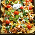 - 2 boneless, skinless chicken breasts - 1 tablespoon Cajun seasoning - 1 tablespoon olive oil - 1 bag (10 oz) tortilla chips - 1 cup shredded mozzarella cheese - 1 cup shredded cheddar cheese - 1 cup black beans, drained and rinsed - 1 cup corn (canned or frozen, thawed) - 1 jalapeño, thinly sliced - 1/2 cup cherry tomatoes, halved - 1 avocado, diced - Sour cream, for drizzling - Fresh cilantro, chopped, for garnish When choosing chicken, fresh is best. It stays juicy and tender. Use good-quality tortillas for great crunch. The Cajun seasoning gives a kick. Feel free to adjust the amount based on your taste. Fresh veggies add color and flavor. Make sure to rinse black beans to reduce sodium. For cheese, use a mix of mozzarella and cheddar for creaminess and flavor. If you can't find Cajun seasoning, use a mix of paprika, garlic powder, and black pepper. For a vegetarian option, replace chicken with grilled veggies or tofu. You can use different cheeses like pepper jack for more heat. Swap out black beans for pinto beans if you prefer. Add diced bell peppers or olives for extra flavor. Want more crunch? Top with crispy tortilla strips! First, we need to get things ready. Start by preheating your oven to 400°F (200°C). This heat will melt the cheese and make the nachos crisp. Next, take the chicken breasts and drizzle them with olive oil in a bowl. Make sure to coat them well. Then, sprinkle the Cajun seasoning all over the chicken. This spice mix gives the chicken its tasty kick! Now it’s time to cook the chicken. Place the seasoned chicken on a baking sheet. Bake it in the oven for 20-25 minutes. Check that the chicken is fully cooked. The juices should run clear, and there should be no pink inside. Once done, let it rest for a few minutes. After resting, shred the chicken into bite-sized pieces using two forks. Let’s build our nachos! On a clean baking sheet, spread out the tortilla chips in a single layer. Then, evenly distribute the shredded chicken on top. Next, add the black beans, corn, jalapeño slices, and halved cherry tomatoes. Don’t forget the cheese! Sprinkle the mozzarella and cheddar generously over the top. After layering, pop the nachos back in the oven for 10-15 minutes. Watch for the cheese to melt and bubble. Once it’s golden and delicious, take it out carefully. Drizzle sour cream on top, add diced avocado, and finish with chopped cilantro. Enjoy your tasty creation! To get the best flavor from your Cajun chicken sheet pan nachos, start with good seasoning. Use fresh Cajun seasoning for a bold taste. Mix it well with olive oil before coating the chicken. This helps the spices stick and boosts the flavor. When you bake the chicken, make sure it reaches 165°F (75°C) for safety. Shredding the chicken after baking makes it easier to spread over the nachos. Layer your nachos wisely. Start with tortilla chips as a base, then add the seasoned chicken, black beans, and corn. Make sure to distribute the toppings evenly. This way, every bite is packed with flavor. Top it off with plenty of cheese for a gooey finish. One common mistake is overcrowding the nachos. If you pile on too many toppings, the chips can get soggy. Keep a good balance between chips and toppings. Also, be mindful of the baking time. If you bake the nachos too long, they can burn. Watch for the cheese to melt and bubble but not brown too much. Another mistake is using low-quality cheese. Stick with good mozzarella and cheddar for the best melt and flavor. Lastly, don’t skip the fresh toppings. Adding diced avocado, cherry tomatoes, and cilantro right before serving makes the dish pop with color and taste. For a beautiful presentation, serve the nachos straight from the baking sheet. This gives a casual, fun vibe. Drizzle sour cream on top for a white contrast against the colors. Scatter diced avocado and cilantro to add freshness. Consider adding lime wedges on the side. This gives a zesty touch and looks appealing. You can also serve extra sour cream in a small bowl for dipping. These small touches make the dish feel special and inviting. {{image_4}} You can swap the chicken for your favorite veggies. Try using roasted bell peppers, zucchini, and mushrooms. Toss them in Cajun seasoning for that spicy kick. Use black beans and corn to add protein and flavor. Top with mozzarella and cheddar cheese as usual. These nachos will still pack a punch! If you love heat, add more jalapeños or use spicy cheese. You can also mix in diced green chilies for an extra kick. Try using pepper jack cheese instead of mozzarella. The spiciness will make each bite exciting. Serve with hot sauce for those who crave more heat. For a low-carb dish, skip the tortilla chips. Instead, use cauliflower florets or celery sticks as a base. Shred the chicken and layer it over the veggies. Add cheese, black beans, and corn for flavor. This version keeps the taste but reduces carbs. Enjoy all the flavors without the extra carbs! To keep your Cajun chicken sheet pan nachos fresh, first allow them to cool. Then, place any leftovers in an airtight container. Store them in the fridge for up to three days. Avoid stacking the nachos too high to prevent sogginess. When you want to enjoy the leftovers, preheat your oven to 350°F (175°C). Spread the nachos on a baking sheet in a single layer. Heat them for about 10 minutes, or until everything is warm and the cheese melts again. If you prefer a microwave, heat them in short bursts, checking often to avoid overcooking. Freezing nachos is tricky since the texture can change. If you want to freeze them, store the chicken, beans, and cheese separately from the chips. Wrap each item tightly in plastic wrap, then place them in a freezer bag. You can freeze them for up to three months. To eat, thaw them in the fridge overnight and reassemble before reheating. For nachos, I recommend using a mix of cheeses. Mozzarella melts well and gives a creamy texture. Cheddar adds a sharp flavor that makes the dish pop. You can also add Monterey Jack for extra creaminess. Mixing these cheeses creates a great balance of taste and texture. Yes, you can use pre-cooked chicken. This saves time and makes the recipe easier. Just shred the chicken and mix it with Cajun seasoning. You can heat it slightly before adding it to the nachos. This way, you still get that spicy flavor without cooking anew. To make nachos ahead, prep the chicken and toppings first. Cook the chicken and shred it, then store it in the fridge. You can also slice the jalapeños, chop the tomatoes, and dice the avocado. When you are ready to serve, layer the chips and toppings, then bake. This keeps everything fresh and tasty. This blog post covered the key ingredients for your recipe, along with important notes. It explained step-by-step how to prepare, cook, and assemble your dish. I shared tips to boost flavor and avoid mistakes. You learned about variations to suit different diets and how to store leftovers. Remember, great cooking is about joy and creativity. Use these steps to make your dish shine! Enjoy each bite and happy cooking!