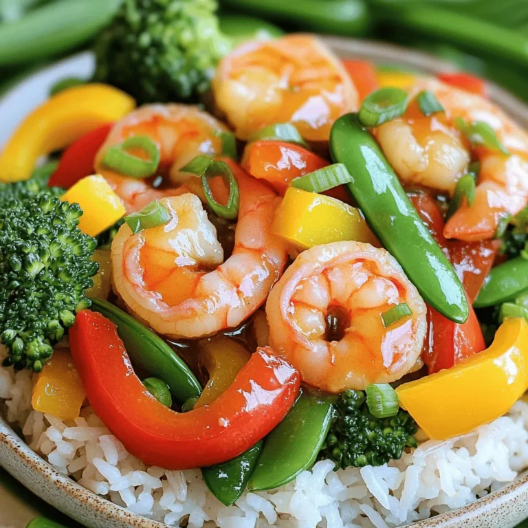 For this tasty dish, you will need a few key items: - 1 pound large shrimp, peeled and deveined - 1 bell pepper (red or yellow), sliced into thin strips - 1 cup snap peas, trimmed - 1 cup broccoli florets - 2 green onions, sliced diagonally - 2 tablespoons vegetable oil These main ingredients form the base of your stir fry, giving it a mix of flavors and textures. The shrimp provide protein, while the vegetables add crunch and color. The sauce is what makes this dish pop. Gather these items: - 2 tablespoons honey - 3 tablespoons soy sauce - 1 tablespoon sesame oil - 2 cloves garlic, minced - 1 teaspoon fresh ginger, grated Mixing these ingredients creates a sweet and savory sauce that coats the shrimp and veggies perfectly. To make your dish shine, consider these garnishes and serving options: - Sliced green onions for a fresh taste - A wedge of lime for a zesty kick - Cooked rice or quinoa as a base Serving your honey garlic shrimp stir fry over rice or quinoa balances the sweetness of the sauce and makes for a filling meal. To make the sauce, grab a small mixing bowl. Add 2 tablespoons of honey, 3 tablespoons of soy sauce, and 1 tablespoon of sesame oil. Then, add 2 cloves of minced garlic and 1 teaspoon of grated ginger. Whisk everything together until it blends well. Set this bowl aside; your sauce is ready! Next, heat 1 tablespoon of vegetable oil in a large skillet or wok over medium-high heat. Wait until the oil shimmers. Place 1 pound of large shrimp in a single layer in the hot oil. Cook the shrimp for 2-3 minutes on each side. They should turn pink and opaque. Once cooked, remove the shrimp from the skillet and place them on a plate. In the same skillet, add another tablespoon of vegetable oil. Now, toss in 1 sliced bell pepper, 1 cup of snap peas, and 1 cup of broccoli florets. Stir-fry the veggies for about 3-5 minutes. You want them to be tender-crisp and bright. After that, return the cooked shrimp to the skillet. Pour in the honey garlic sauce and toss everything together. Stir-fry for an extra 1-2 minutes to mix all the flavors well. Remove the skillet from heat and top with sliced green onions for garnish. Serve this dish over cooked rice or quinoa for a filling meal. Enjoy! To get the best shrimp, start with fresh or thawed shrimp. Peeled and deveined shrimp cook quickly. Heat your pan on medium-high. When the oil shimmers, add shrimp in a single layer. Cook for 2-3 minutes on each side. They should turn pink and opaque. Avoid overcooking; it makes shrimp tough. For this stir fry, I love bright vegetables. Bell peppers add crunch and color. Snap peas give a nice snap, while broccoli florets add depth. Choose fresh, crisp veggies. Cut them into even sizes for a consistent cook. This helps each piece stay tender but not mushy. Serve your stir fry over fluffy rice or nutty quinoa. A squeeze of lime adds a fresh zing. For a rustic touch, use shallow bowls. Top with green onions for a pop of color. You can also add sesame seeds for extra crunch. Enjoy the mix of sweet and savory! {{image_4}} You can swap shrimp for other proteins. Chicken, beef, or tofu work well. Use one pound of your choice. Just adjust the cooking time. Cook chicken until it's no longer pink. For beef, ensure it reaches the right doneness. Tofu should be golden and crispy for the best texture. For a vegetarian dish, replace shrimp with firm tofu or tempeh. Cut them into cubes and sauté them until golden. You can also add more veggies. Try mushrooms, zucchini, or carrots. These additions will keep the dish colorful and tasty. Want to change the flavor? Use different sauces! Swap soy sauce for teriyaki or coconut aminos. For a spicy kick, add sriracha or chili flakes. Adding a splash of lime juice can brighten the dish. Experiment with fresh herbs like basil or cilantro for a fresh twist. To keep your honey garlic shrimp stir fry fresh, place it in an airtight container. Make sure it cools down before sealing. Store it in the fridge. This way, it stays tasty for up to three days. When you’re ready to enjoy leftovers, use a skillet or microwave. For the skillet, heat it on medium. Add a splash of water or extra sauce to keep it moist. Stir until warm. If using a microwave, cover the dish and heat in short bursts, stirring in between. This helps to heat evenly. To freeze, let the stir fry cool completely. Place it in a freezer-safe bag or container. Remove as much air as you can. Label the bag with the date. It can last up to three months. When ready to eat, thaw in the fridge overnight. Reheat in a skillet for best results. Honey garlic shrimp lasts about 3 to 4 days in the fridge. Make sure to store it in an airtight container. This keeps it fresh and safe to eat later. When you want to enjoy it again, just reheat it on the stove. It will taste great! Yes, you can use frozen shrimp! Just thaw it before cooking. Place the shrimp in the fridge overnight or run it under cold water for quicker thawing. This saves time, and your meal stays tasty. Make sure to pat it dry before cooking for the best results. You can serve honey garlic shrimp stir fry with cooked rice or quinoa. Both options soak up the sauce well. Green salad or steamed vegetables also make great sides. They add freshness and balance to your meal. You can even try it with noodles for a fun twist! This blog post covered how to make a tasty honey garlic shrimp stir fry. We explored key ingredients, step-by-step cooking, and useful tips. You learned about variations to fit your taste and how to store leftovers. This dish is not only simple, but it also lets you experiment. Feel free to try new proteins or veggies. Enjoy the flavors and make it your own! Now, get cooking and impress your family with this quick meal.