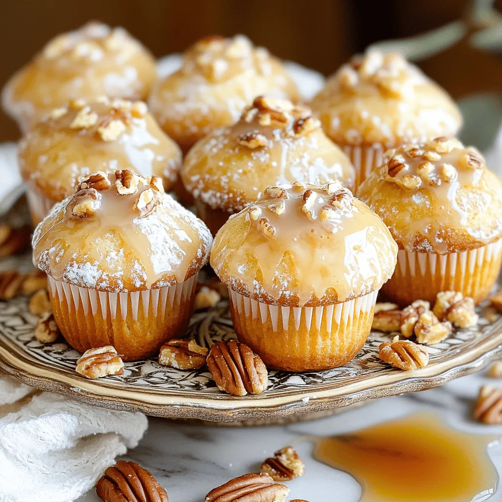 To make maple glazed donut muffins, gather these ingredients: - 1 ½ cups all-purpose flour - 1 teaspoon baking powder - ½ teaspoon baking soda - ¼ teaspoon salt - ½ teaspoon ground nutmeg - ½ teaspoon ground cinnamon - ½ cup granulated sugar - 1 large egg - ½ cup whole milk - ¼ cup unsalted butter, melted - 1 teaspoon vanilla extract - ½ cup pure maple syrup (for glaze) - ½ cup powdered sugar (for glaze) You can modify the recipe to fit your needs: - Gluten-free flour: Use a 1:1 gluten-free blend. - Dairy-free: Substitute almond milk and coconut oil for butter. - Egg-free: Replace the egg with a flax egg or applesauce. Using fresh ingredients makes your muffins taste better. Fresh spices, like cinnamon and nutmeg, pack a punch of flavor. Fresh eggs and milk add moisture. Always check dates on your ingredients. When you use fresh items, your muffins will shine. They will have a soft texture and rich taste. A little effort in choosing fresh ingredients goes a long way to elevate your baking. Start by preheating your oven to 350°F (175°C). This ensures the muffins bake evenly. Next, prepare your muffin tin. You can use paper liners or grease each cup with nonstick spray. This helps the muffins release easily after baking. In a large bowl, combine the following dry ingredients: - 1 ½ cups all-purpose flour - 1 teaspoon baking powder - ½ teaspoon baking soda - ¼ teaspoon salt - ½ teaspoon ground nutmeg - ½ teaspoon ground cinnamon - ½ cup granulated sugar Use a whisk to mix these dry ingredients well. This helps distribute the baking powder and spices evenly. In a separate bowl, crack one large egg and beat it lightly. Then, add: - ½ cup whole milk - ¼ cup unsalted butter, melted - 1 teaspoon vanilla extract Whisk these wet ingredients together until smooth. This step is key for a well-mixed batter. Now, pour the wet mixture into the dry ingredients. Use a spatula to gently fold them together. Be careful not to overmix. It's okay if some lumps remain; this helps keep the muffins light and fluffy. Portion the batter into the prepared muffin cups, filling each about three-quarters full. This allows room for rising. Bake the muffins for 12-15 minutes. Check doneness by inserting a toothpick in the center; it should come out clean. After baking, cool the muffins in the pan for 5 minutes. Then, transfer them to a wire rack to cool completely before glazing. To bake perfect muffins, follow these steps: - Preheat your oven: Always start by preheating your oven to 350°F (175°C). This ensures even baking. - Measure accurately: Use a kitchen scale or measuring cups for precise amounts. This affects the texture. - Don’t overmix: When combining wet and dry ingredients, mix just until combined. Lumps are okay. Overmixing makes them tough. - Fill muffin cups properly: Fill each cup about three-quarters full. This allows room for the muffins to rise. - Check for doneness: Use a toothpick to test. If it comes out clean, your muffins are ready. To get the perfect maple glaze, keep these tips in mind: - Mix well: Combine pure maple syrup and powdered sugar in a small bowl. Whisk until smooth. - Adjust thickness: If the glaze is too thick, add a bit more maple syrup. If too thin, add more powdered sugar. - Allow muffins to cool: Let the muffins cool completely before glazing. This helps the glaze set better. - Dip tops: Dip the muffin tops into the glaze. Let the excess drip off for even coverage. To enjoy your muffins to the fullest, try these ideas: - Serve warm: Warm muffins taste best. You can gently reheat them if they cool. - Add toppings: Sprinkle chopped pecans around the muffins for crunch. Drizzle extra maple syrup for a sweet touch. - Pair with drinks: Enjoy with coffee or tea. The flavors complement each other nicely. - Make it a treat: Serve these muffins at brunch or as an afternoon snack. They are perfect for sharing! {{image_4}} You can easily make these muffins your own. Try adding chocolate chips for a sweet twist. Chopped nuts, like pecans or walnuts, add crunch and flavor. Dried fruits, such as cranberries or raisins, bring a nice chewiness. Experiment with spices too! A pinch of cardamom or ginger can elevate your muffins. If you want a vegan version, swap the egg for a flax egg. Mix one tablespoon of flaxseed meal with three tablespoons of water. Let it sit for five minutes to thicken. Use almond milk instead of whole milk for a dairy-free option. For a lower-sugar version, reduce the granulated sugar by half. You can also use a sugar substitute like stevia or monk fruit. While maple glaze is a classic, you have other tasty choices. Chocolate glaze adds a rich flavor. Just melt chocolate with a little butter for a smooth mix. A vanilla glaze, made with powdered sugar and vanilla extract, is also delightful. You can even try a citrus glaze with lemon or orange juice for a fresh zing. To keep your maple glazed donut muffins fresh, freezing works well. First, let the muffins cool completely. Then, wrap each muffin tightly in plastic wrap. Place the wrapped muffins in a freezer-safe bag or container. Label the bag with the date. This way, you can enjoy them later without losing flavor. When you want to enjoy your muffins again, reheating is simple. You can use the microwave or the oven. For the microwave, place a muffin on a plate. Heat it for 10-15 seconds. If you prefer the oven, preheat it to 350°F (175°C). Warm the muffins for about 5-7 minutes. Both methods help bring back that fresh taste. At room temperature, your maple glazed donut muffins stay fresh for about three days. Store them in an airtight container to keep moisture in. If you live in a hot and humid area, check for freshness sooner. Enjoy your muffins while they are soft and delicious! Muffins and donuts differ in texture and ingredients. Muffins are soft and cake-like. They use flour, sugar, eggs, and milk. Donuts are denser and fried or baked. They often include yeast, making them chewy. Donuts are sweeter and have a hole in the middle. Muffins can have fruit or nuts mixed in for added flavor. Yes, you can make these muffins without eggs. Try using applesauce or mashed banana as a replacement. For each egg, use 1/4 cup of applesauce or 1/2 banana. You can also use flaxseed meal. Mix one tablespoon of flaxseed with three tablespoons of water. Let it sit for five minutes to thicken. To make muffins moist, use whole milk or buttermilk instead of low-fat milk. Adding sour cream or yogurt also helps. Be careful not to overmix the batter. This can make muffins tough. Bake just until a toothpick comes out clean. Let them cool in the pan for a few minutes before moving them. You can easily scale the recipe. Just double or triple the ingredient amounts. Use a larger bowl for mixing. Make sure you have enough muffin tins or bake in batches. Keep an eye on the baking time. Larger batches may need a few extra minutes in the oven. For a smooth glaze, whisk maple syrup and powdered sugar together. Ensure there are no lumps. Dip the tops of the muffins into the glaze. Let any extra glaze drip off. Place the muffins on a wire rack to set. This creates a nice, even coating. This blog post covered key points for making perfect muffins. We discussed ingredients, including substitutions for allergens and the need for freshness. I provided clear steps from preparation to baking. Plus, I shared useful tips and variations to customize your muffins. Storage info ensures your muffins stay fresh longer. With the right approach, you can create delightful muffins that suit your taste. Enjoy the process and taste the joy in every bite!