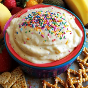 - 1 cup vanilla cake mix - 1/2 cup cream cheese, softened - 1/2 cup sour cream - 1/4 cup powdered sugar - 1 teaspoon pure vanilla extract - 1/4 cup rainbow sprinkles (for the dip and garnish) - 1 cup mini marshmallows (optional) The main ingredients for Funfetti Cake Batter Dip create a sweet and creamy treat. Each ingredient serves a vital role. The vanilla cake mix gives the dip its cake-like flavor. Cream cheese adds a rich creaminess. Sour cream keeps it smooth and light. Powdered sugar sweetens the dip without being gritty. Pure vanilla extract enhances the flavor with warmth. Rainbow sprinkles add a fun touch and color. Mini marshmallows can make it even more delightful, but they are optional. - Fresh fruit slices (e.g., strawberries, apples) - Pretzels (sweet or regular) - Graham crackers You need dippers to enjoy this fun dip. Fresh fruit slices, like strawberries and apples, add a fresh taste. Pretzels bring a salty crunch that contrasts the sweet dip. Graham crackers offer a classic option, perfect for scooping. Each of these dippers adds a new twist to the creamy delight. - Gather these ingredients and tools: - 1 cup vanilla cake mix - 1/2 cup cream cheese, softened - 1/2 cup sour cream - 1/4 cup powdered sugar - 1 teaspoon pure vanilla extract - 1/4 cup rainbow sprinkles (for the dip and garnish) - 1 cup mini marshmallows (optional) - A large mixing bowl - A hand mixer or whisk - A spatula - In your large mixing bowl, combine the vanilla cake mix, softened cream cheese, sour cream, and powdered sugar. Mix these together until they are well combined. - Use a hand mixer or whisk to blend the mixture. Start at medium speed. Mix until it becomes smooth and creamy. Make sure there are no lumps left. - Once it is creamy, add the pure vanilla extract. Mix again until the vanilla is fully blended in. This gives the dip a lovely flavor. - Carefully fold in the rainbow sprinkles and mini marshmallows, if you want. Use a spatula to ensure they are mixed evenly throughout the dip. This adds fun colors and textures. - Transfer the dip to a fun serving bowl. For a festive touch, sprinkle some extra rainbow sprinkles on top. This makes the dip look even more inviting! - Serve this dip right away. It tastes best when creamy. Pair it with fresh fruit slices, pretzels, or graham crackers for dipping. Enjoy the fun flavors and colorful mix! - Use a hand mixer for best results. - Avoid over-mixing to keep the dip's texture nice. When you mix the dip, start slow. A hand mixer makes it smooth quickly. You want a creamy dip, not a fluffy one. If you mix too much, the dip can get too airy. Just blend until everything is smooth and combined. - Choose vibrant serving dishes. - Arrange dippers attractively around the dip. A colorful bowl makes the dip pop. Use bright dishes that match the sprinkles. When you set up the dippers, make it fun! Place fresh fruit, pretzels, and graham crackers in a circle around the dip. This adds a festive touch and invites people to dig in. - Best served immediately for optimal creaminess. - Can be chilled slightly before serving if prepared in advance. This dip tastes best when fresh and creamy. Serve it right after making it. If you need to prepare it ahead of time, chill it in the fridge for a short while. Just let it sit out for a few minutes before serving to restore some of its creaminess. {{image_4}} You can easily change the flavor of your Funfetti Cake Batter Dip. Try using chocolate cake mix instead of vanilla. This gives the dip a rich, sweet taste that pairs well with the sprinkles. Another simple tweak is to add flavored extracts. Almond or lemon extracts can brighten the flavor profile. Just a teaspoon goes a long way! Get creative with fun mix-ins! Instead of mini marshmallows, try different candies. M&Ms, chocolate chips, or even gummy bears can bring new joy to your dip. You can also add crushed cookies or nuts for extra crunch. This will make the dip exciting and full of texture! Make your dip fit any occasion by changing the sprinkles. Use holiday-themed sprinkles for Christmas or Halloween. This adds a festive touch that everyone will love. For birthdays, go wild with rainbow colors! A bright mix of sprinkles makes it perfect for any celebration. Each variation keeps the dip fun and interesting! To keep your Funfetti Cake Batter Dip fresh, store leftovers in an airtight container. Place it in the refrigerator right after serving. For the best flavor, consume the dip within 2-3 days. This way, you won’t miss out on its creamy texture and sweet taste. Can the dip be frozen? I do not recommend freezing it. Freezing changes the dip's texture and makes it less enjoyable. It’s best to savor this dip fresh. This ensures that every bite stays creamy and delightful. If you have leftovers, let the dip come to room temperature before serving it again. This helps bring back its original creaminess. After it warms up a bit, mix gently to restore that smooth texture. Enjoying it at the right temperature makes all the difference! You can use Greek yogurt or mascarpone cheese. Both options work well and add creaminess. Greek yogurt gives a tangy taste, while mascarpone is richer and sweeter. You might want to adjust the sugar based on your choice. Yes, you can make this dip a day before. Just mix all the ingredients and store it in the fridge. Cover it well with plastic wrap or a lid. Before serving, stir it gently to get the creamy texture back. You can find gluten-free cake mix options at many stores. Make sure to check the label. Serve this dip with fresh fruit or gluten-free dippers like rice crackers. This way, everyone can enjoy it without worries. This blog post covered how to make Funfetti Cake Batter Dip with simple steps and fun variations. We explored key ingredients like vanilla cake mix and cream cheese, plus tasty dippers like fresh fruit and pretzels. Remember, serve it fresh for the best taste. You can switch flavors or add fun mix-ins to keep it exciting. This dip is perfect for any celebration. Enjoy creating and sharing this fun treat with friends and family!