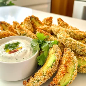 - 2 ripe avocados, sliced into wedges - 1 cup panko breadcrumbs - 1/2 cup all-purpose flour - 2 large eggs, beaten - 1 teaspoon garlic powder - 1 teaspoon smoked paprika - 1/2 teaspoon cayenne pepper (optional) - Salt and pepper, to taste - Cooking spray - 1/2 cup Greek yogurt - 1 tablespoon chipotle in adobo sauce, minced - 1 tablespoon lime juice - Pinch of salt, to taste Making air fryer avocado fries is simple and fun. You start with ripe avocados. They should be firm but give slightly when you press them. This means they are ready to eat. Next, you need to prepare the coating. I use panko breadcrumbs for a nice crunch. The breadcrumbs work best when mixed with spices like garlic powder, smoked paprika, and cayenne. The cayenne adds a kick, but you can skip it if you want less heat. For the dip, Greek yogurt gives a creamy base. I mix it with chipotle and lime juice. This dip is zesty and perfect with the fries. Adjust the chipotle to make it spicier or milder based on your taste. Gather all these ingredients, and you're ready to create a tasty snack. - Preheat the air fryer to 375°F (190°C). This step is key for crispy fries. - Set up the breading station. Use three shallow bowls. - In the first bowl, mix flour with salt, pepper, garlic powder, and smoked paprika. - Coat the avocado wedges with flour. Make sure each piece is covered well. - Dip the floured wedges into the beaten eggs. Let the extra egg drip off. - Finally, roll the wedges in panko breadcrumbs. Press gently to make them stick. - Arrange the coated avocado fries in the air fryer basket. Don’t overcrowd them. - Lightly spray the fries with cooking spray. This helps them become crispy. - Cook for 10-12 minutes. Flip them halfway through for even cooking. - Mix Greek yogurt, minced chipotle, lime juice, and a pinch of salt in a bowl. - Taste the dip and adjust the spice level. Add more chipotle for extra heat. To make your avocado fries nice and crispy, use panko breadcrumbs. They give a great crunch. Before air frying, lightly spray the fries with cooking oil. This step boosts crispiness and helps the breadcrumbs stick. Choose ripe avocados for the best fries. They should yield a bit when you press them. Avoid avocados that feel too soft or have brown spots. These signs mean they may not taste good. You can make the fries even tastier by adding spices to the breadcrumb mix. Try garlic powder, smoked paprika, or even some Italian herbs. For the chipotle dip, change the amount of chipotle depending on how spicy you like it. Adjusting spice levels helps fit your taste perfectly. {{image_4}} For those who need a gluten-free choice, you can easily adapt this recipe. Just swap the all-purpose flour for gluten-free flour. This keeps the texture right without any gluten. You should also use gluten-free breadcrumbs instead of panko. This way, you can still enjoy crispy avocado fries without worry. If you want a vegan version, that’s simple too. Instead of using beaten eggs, use flax eggs. To make a flax egg, mix 1 tablespoon of ground flaxseed with 2.5 tablespoons of water. Let it sit for a few minutes to thicken. You can also replace Greek yogurt in the dip with vegan yogurt. This keeps the dip creamy while making it plant-based. Want to kick up the flavor? Try adding lime zest to your chipotle dip. This adds a fresh, zesty twist that pairs well with the creamy base. You can also serve the fries with salsa or guacamole. These extras will bring new tastes and make your plate even more exciting. To keep your cooked avocado fries fresh, store them in an airtight container. This helps them stay crispy. You can keep them in the refrigerator for up to 2 days. Remember, they taste best when eaten fresh, but they still hold some flavor after a day or two. For the best results, reheat the avocado fries in the air fryer. Set it to 375°F (190°C) and cook for about 5 minutes. This method keeps them crispy. Avoid using the microwave, as it can make them soggy and soft. If you want to make these fries later, freeze the uncooked, breaded avocado wedges. Lay them in a single layer on a baking sheet. Once frozen, transfer them to a freezer bag. They are easy to cook straight from the freezer whenever you crave a snack! Yes, you can prepare them and refrigerate before cooking. Slice the avocados and coat them. Place them in the fridge for up to an hour. When you are ready, just pop them in the air fryer. This makes meal prep easy and quick. Regular breadcrumbs can be used, but the texture may vary. Panko gives a light and crispy bite. If you use regular breadcrumbs, the fries might not be as crunchy. You may also try crushed cornflakes for a fun twist. It should yield gently to pressure when squeezed. A ripe avocado feels soft, but not mushy. If it feels hard, it is not ready. If it feels very soft, it may be overripe. Choose firm avocados for the best results. The heat level can be adjusted by varying the amount of chipotle used. Start with a small amount and taste it. You can always add more if you like. If you prefer a milder dip, use less chipotle and add more yogurt. You have learned how to make crunchy avocado fries with a tasty chipotle dip. Remember to pick ripe avocados for the best flavor. Use panko breadcrumbs for extra crunch and try new spices for fun. You can also switch ingredients to make it vegan or gluten-free. Store any leftovers in the fridge or freeze them for later. These tasty treats are perfect for sharing or enjoying solo. Give them a try and enjoy a delicious snack that is both easy and healthy!