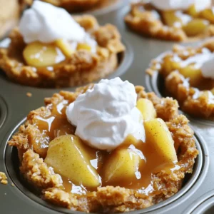 - 2 large Granny Smith apples - 1 tablespoon fresh lemon juice - 1 teaspoon ground cinnamon - ¼ cup packed brown sugar - ½ teaspoon pure vanilla extract - 1 tablespoon unsalted butter - 1 cup all-purpose flour - ½ cup granulated sugar - 1 tablespoon baking powder - ½ teaspoon salt - 1 cup milk - ¼ cup caramel sauce - Optional: whipped cream for serving These ingredients create a warm and sweet treat. The tartness of the Granny Smith apples pairs well with the rich caramel. Fresh lemon juice adds brightness, while ground cinnamon gives warmth. Brown sugar enhances the sweetness, and vanilla extract rounds out the flavors. The flour and baking powder make the cobbler light and fluffy. Milk keeps it moist. Unsalted butter adds richness and depth. You can top your cobbler cups with warm caramel sauce and whipped cream for extra delight. Feel free to personalize these ingredients. You can swap in different apple types or add nuts for crunch. Each choice can change the flavor and texture of your dessert. Let your taste guide you! 1. Preheat oven and prepare muffin tin Set your oven to 350°F (175°C). Grease a muffin tin lightly with butter or non-stick spray. This helps the cups pop out easily after baking. 2. Mix diced apples with lemon juice and spices In a bowl, mix 2 large diced Granny Smith apples with 1 tablespoon of fresh lemon juice, 1 teaspoon of ground cinnamon, ¼ cup of packed brown sugar, and ½ teaspoon of pure vanilla extract. Toss until the apples are well coated. Let them sit to absorb the flavors. 3. Combine dry ingredients in a separate bowl In another bowl, whisk together 1 cup of all-purpose flour, ½ cup of granulated sugar, 1 tablespoon of baking powder, and ½ teaspoon of salt. This mix forms the base of our batter. 1. Layer batter and apple mixture in muffin tin Spoon about 1 tablespoon of the batter into each muffin cup. This forms the base layer. Then add a generous spoonful of the apple mixture on top, dividing the apples evenly among the cups. 2. Cover apples with remaining batter Use the leftover batter to completely cover the apple mixture in each cup. Make sure the apples are hidden well under the batter. 1. Bake the cobbler cups Place the muffin tin in the oven and bake for 20-25 minutes. Look for a golden brown top. You can check doneness with a toothpick; it should come out clean. 2. Cool before serving Once baked, let the cobbler cups cool in the tin for about 5 minutes. Carefully remove them and place them on a wire rack or serving platter. This cooling helps them set and makes them easier to handle. - Avoid overmixing the batter. Mix just until combined. This keeps the cobbler light. - To check doneness, insert a toothpick in the center. It should come out clean. - Garnish with a sprinkle of cinnamon for a warm touch. - Serve with a scoop of vanilla ice cream or a cup of hot cider. - Adjust sweetness by adding more or less brown sugar. Taste as you go! - Try different toppings, like chopped nuts or a drizzle of chocolate sauce. {{image_4}} You can use other apple types for your cobbler cups. Fuji apples add a sweet touch. Honeycrisp apples bring a nice crunch. You can even mix different apples for depth. Want to try something new? Add pears for a soft, juicy bite. Berries like blueberries or raspberries also work well. They add a tart flavor that pairs nicely with the caramel. If you need a gluten-free option, use gluten-free flour. Almond or coconut flour also works great. Just remember that these might alter the texture slightly. For those avoiding dairy, almond or oat milk can replace regular milk. These substitutes keep the recipe moist while making it suitable for everyone. Looking to kick up the flavor? Add chopped nuts, like pecans or walnuts. They give a nice crunch and depth. You can also sprinkle in spices like nutmeg or cloves. These spices add warmth and complexity. Consider using flavored extracts too. A splash of almond or maple extract can enhance the taste. Just a little goes a long way, so start small. You can store cobbler cups at room temperature for a day. Keep them in a sealed container. If you want them to last longer, refrigerate them. Use an airtight container to keep them fresh. For long-term storage, you can freeze the cobbler cups. Place them in a freezer-safe bag or container. Make sure to remove as much air as possible. To reheat, first thaw them in the fridge. Then, warm them in the oven at 350°F (175°C) for about 10 minutes. This keeps them soft and tasty. When stored properly, cobbler cups can last up to a week in the fridge. In the freezer, they stay good for about three months. Always check for any signs of spoilage before eating. To make caramel sauce, you need just sugar, butter, and cream. Start by heating 1 cup of sugar in a pan over medium heat. Stir the sugar until it melts and turns golden brown. Then, add 6 tablespoons of butter and mix until melted. Finally, slowly pour in ½ cup of heavy cream while stirring. Let it cool before using. This sauce adds a rich touch to your cobbler cups. Yes, you can prepare the apple filling in advance. Just mix the diced Granny Smith apples with lemon juice, cinnamon, brown sugar, and vanilla extract. Store it in an airtight container in the fridge for up to two days. This saves time on baking day and lets the flavors blend well. To reheat leftovers, place the cobbler cups in a preheated oven at 350°F (175°C) for about 10-15 minutes. This keeps the texture nice and warm. You can also use a microwave, but that may make them softer. Always drizzle a bit more caramel sauce on top before serving. You can use a baking dish if you don't have a muffin tin. Just pour the batter and apple filling into the dish. Adjust the baking time to about 30-35 minutes, or until the top is golden brown. The cobbler will be a bit different in shape, but still tasty. Yes, you can substitute butter with coconut oil or vegetable oil. Use the same amount of oil as butter. The flavor will change slightly, but it will still be delicious. This is a great option for dairy-free diets. In this post, we explored how to make delicious apple cobbler cups using simple ingredients. You learned each step, from prepping the apples to baking and cooling the cups. I shared handy tips for baking and customizing your dish to suit your taste. Remember, these cups are quite versatile and can be enjoyed fresh or stored for later. Try different fruits and toppings to make them your own! Enjoy this fun and tasty treat with family or friends, and happy baking!