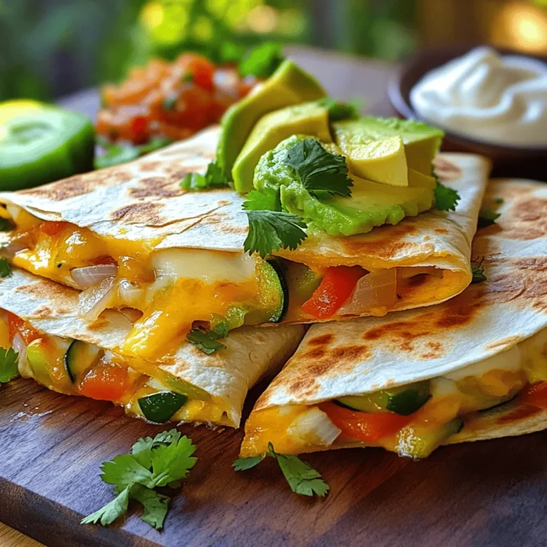 To make TikTok tortilla wrap quesadillas, you need the following items: - 4 large flour tortillas - 1 cup shredded mozzarella cheese - 1 cup shredded cheddar cheese - 1 medium bell pepper, thinly sliced - 1 small onion, thinly sliced - 1 medium zucchini, thinly sliced - 1/2 cup cooked chicken, shredded (optional) - 1/4 cup fresh cilantro, roughly chopped - 1 ripe avocado, sliced - 1 tablespoon olive oil - 1 teaspoon ground cumin - 1 teaspoon smoked paprika - Salt and pepper to taste - Sour cream and salsa for serving These ingredients create a tasty blend of flavors and textures. The mix of cheeses gives a rich, gooey feel. The veggies add freshness and crunch. You can skip the chicken if you want a vegetarian version. Use ripe avocado for creaminess and fresh cilantro for a burst of flavor. With these ingredients, you can customize your quesadilla. You can add different veggies or try other spices. This recipe lets you explore and have fun. Enjoy the process of cooking and make it your own! - Preheat the skillet: Start by heating a large non-stick skillet over medium heat. - Prepare the vegetable mix: In a bowl, mix the sliced bell pepper, onion, and zucchini. Drizzle with olive oil. Add ground cumin, smoked paprika, salt, and pepper. Toss well to coat the veggies. - Sautéing tips for best texture: Cook the veggies for 5-7 minutes. Stir occasionally for even cooking. - Achieving the right char: Look for a slight char on the edges for great flavor. - Layering tips for optimal flavor: Use one tortilla and place cheese on one half. Add the sautéed veggies next. If using chicken, sprinkle it on top. Finish with more cheese. - Proper folding technique: Fold the tortilla over the filling to create a half-moon shape. - Ideal cooking time for golden color: Cook each quesadilla for 3-4 minutes per side. - Signs the quesadilla is ready: Look for a golden brown color and melted cheese. - Slicing techniques for presentation: After cooking, let the quesadillas rest for a minute. Cut them into wedges for easy serving. - Recommended accompaniments: Serve with slices of avocado, sour cream, and salsa for added flavor. When making TikTok tortilla wrap quesadillas, I prefer flour tortillas. They are soft and easy to fold. Corn tortillas can work, too, but they may crack. For size, look for large tortillas. They hold more filling. Thicker tortillas give a nice bite, while thinner ones crisp up better. I suggest using a mix of mozzarella and cheddar cheese. This blend gives a great taste. Mozzarella melts well, while cheddar adds flavor. To ensure even melting, cook over medium heat. Press down gently with a spatula, so the cheese warms up nicely. Flip the quesadilla only when the bottom is golden. To make your quesadillas pop, add spices like cumin and smoked paprika. These give warmth and depth. You can also try garlic powder or chili powder for more kick. If you're feeling creative, swap the veggies. Spinach or mushrooms can replace zucchini. You can even add black beans for extra protein! {{image_4}} For a tasty vegetarian quesadilla, load it with vibrant veggies. Try these combinations: - Spinach and mushrooms - Corn and black beans - Roasted red peppers and artichokes If you want a dairy-free option, look for cheese made from nuts or soy. Brands like Daiya or Violife offer great flavors. You can melt them just like regular cheese. To make a loaded quesadilla, add more proteins. Black beans or pinto beans offer great taste and texture. Shredded chicken is a classic choice, but you can also use ground beef or turkey. Add toppings like: - Diced jalapeños for heat - Fresh salsa for zest - Sliced olives for saltiness These extras make each bite exciting. You can mix up the flavors based on your mood. For a Mexican-inspired twist, use: - Chorizo or seasoned ground beef - Refried beans and guacamole For a Mediterranean flair, fill your quesadilla with: - Feta cheese and sun-dried tomatoes - Spinach and olives These variations keep your meals fun and fresh! To keep your quesadillas fresh, store them in an airtight container. Place parchment paper between layers if stacking them. This helps prevent sticking. Refrigerate for up to three days. If you want to keep them longer, freezing is a great option. Wrap each quesadilla tightly in plastic wrap. Then, place them in a freezer bag. They can last up to two months in the freezer. When it’s time to eat your leftovers, reheating is key. The best way to keep them crispy is using a skillet. Heat a non-stick skillet over medium heat. Place the quesadilla in the pan and cook for about 2-3 minutes on each side. This method revives the crunch. You can use a microwave too, but it may make them soft. If you go this route, place a paper towel under the quesadilla. This helps absorb extra moisture. Heat for about 30 seconds to one minute, checking to avoid sogginess. Enjoy your tasty quesadillas! Yes, you can switch up the cheese in your quesadillas. Here are some great options: - Pepper jack for a spicy kick - Monterey Jack for a mild flavor - Cream cheese for a creamy texture - Vegan cheese if you're dairy-free Feel free to mix cheeses too! Combining mozzarella and cheddar adds depth. Always choose cheese that melts well for the best results. To keep your quesadillas crispy, follow these tips: - Don't overfill them; less is more! - Make sure your veggies are cooked before adding them. - Use a hot skillet to cook the quesadilla fast. - Press down gently with a spatula while cooking. These steps will help you achieve a nice, crisp texture. Serving quesadillas at a party can be fun! Here are some ideas: - Slice them into wedges for easy sharing. - Arrange on a colorful platter for a nice look. - Add small bowls of salsa and sour cream on the side. - Garnish with fresh cilantro and lime wedges. These touches make your quesadilla spread look vibrant and inviting! You now have a clear guide to make delicious quesadillas. We covered ingredients, cooking steps, tips, variations, and storage. Follow these tips for great flavor and texture. Don't be afraid to try new ingredients, too! Enjoy your cooking journey and impress your friends. Happy eating!