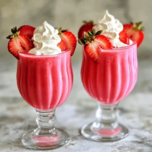 - 1 cup fresh strawberries, hulled and roughly chopped - 1/2 cup vanilla-flavored Greek yogurt - 1/2 cup almond milk (or your preferred milk alternative) - 1 scoop vanilla protein powder - 2 tablespoons cream cheese, softened to room temperature - 1 tablespoon honey (or maple syrup for a vegan option) - 1/4 teaspoon pure vanilla extract - A pinch of ground cinnamon - Ice cubes (optional, for a thicker texture) To create the best Strawberry Cheesecake Smoothie, use fresh ingredients. The strawberries bring a bright flavor. Greek yogurt adds creaminess and extra protein. Almond milk keeps it light and smooth. The vanilla protein powder packs in more protein for your day. You can add cream cheese for a richer taste. Honey or maple syrup sweetens the mix. Pure vanilla extract enhances the flavors. A pinch of cinnamon gives a warm, cozy note. Ice cubes help thicken the smoothie if you prefer a denser texture. Make sure to use the best quality ingredients. Fresh strawberries will always taste better. Choose a yogurt that’s creamy and flavorful. This will make your smoothie a true delight! First, you need to hull and chop the strawberries. Hulling means removing the green tops. Once you have done that, chop the strawberries into smaller pieces. This helps them blend better. Next, measure out the yogurt, almond milk, and protein powder. You will need 1/2 cup of yogurt, 1/2 cup of almond milk, and 1 scoop of protein powder. Now it’s time to assemble your blender. Make sure it’s clean and ready to go. Start by adding the hulled strawberries, yogurt, almond milk, and protein powder to the blender. Next, add the softened cream cheese, honey, vanilla extract, and a pinch of cinnamon. Blend everything on high speed. You want a smooth and creamy texture. If you like it thicker, toss in a few ice cubes and blend again. After blending, check the sweetness of your smoothie. If you want it sweeter, add more honey or maple syrup and blend once more. Now, pour the smoothie into glasses. For a nice touch, you can garnish with fresh strawberries or a dollop of whipped cream. This adds a lovely finish to your delightful smoothie! To make your strawberry cheesecake smoothie super creamy, start with soft ingredients. Use room-temperature cream cheese and Greek yogurt. These ingredients blend together easily, giving you that smooth texture. When blending, start on low speed. Gradually increase it to high. This method helps mix everything well without splattering. Choosing sweeteners is fun! You can use honey or maple syrup. Both add a nice touch of sweetness. During prep, taste your smoothie. If it needs more sweetness, just add a bit more honey or syrup. Blend again to mix it well. For a beautiful display, use clear glasses. This lets you show off the lovely pink color of the smoothie. You can garnish with fresh sliced strawberries. A sprinkle of crushed graham crackers adds a nice touch, making it look like cheesecake. Enjoy serving this delightful treat! {{image_4}} You can easily make this smoothie dairy-free. For yogurt, swap Greek yogurt with a vegan yogurt, like coconut or almond. For cream cheese, use a vegan cream cheese made from nuts or tofu. This keeps the creamy texture while being plant-based. Use almond milk or coconut milk to maintain a rich flavor without dairy. Want to change up the taste? Add other fruits! Bananas give it a creamy feel, and blueberries add a fresh burst. You can also play with spices. Try adding a bit of nutmeg or extra cinnamon for warmth. A splash of almond or coconut extract can deepen the flavor even more. To up the protein, you can swap vanilla protein powder for chocolate or a plant-based option. Add chia seeds for extra fiber and omega-3s. Oats are another great choice; they give your smoothie a thicker texture and more staying power. Just blend them in with the other ingredients for a nutritious boost. To keep your strawberry cheesecake smoothie fresh, store it in the fridge. Use an airtight container. This helps keep the flavors intact and prevents spoilage. The smoothie can stay fresh for about 1-2 days. If you notice separation, just give it a good shake before drinking. You can freeze your smoothie for later use. Pour it into freezer-safe containers, leaving some space at the top. The smoothie can last for about a month in the freezer. To thaw, simply place it in the fridge overnight. For a quick thaw, you can use the microwave on low. After thawing, blend it again to restore its creamy texture. For the best taste, enjoy your smoothie within a day of making it. Its flavor and texture are at their peak right after blending. If you have leftovers, consider turning them into smoothie popsicles. Just pour the leftover smoothie into molds and freeze. You’ll have a tasty treat for later! Yes, you can easily make this smoothie vegan. Here are some substitutions for dairy ingredients: - Use coconut yogurt instead of Greek yogurt. - Replace almond milk with any plant-based milk, like oat or soy milk. - Swap cream cheese with vegan cream cheese or silken tofu. - For sweetening, use maple syrup instead of honey. These changes keep the tasty flavor while making it plant-based. To make this smoothie thicker, try these techniques: - Add more frozen strawberries instead of fresh ones. - Include ice cubes while blending for a cold, dense texture. - Use less almond milk to create a creamier base. - Consider adding a banana for natural thickness. Experiment with these tips to find your perfect texture. Yes, you can prepare this smoothie in advance. Here are some best practices: - Blend all ingredients except ice and store in the fridge for up to 24 hours. - If you want to freeze it, pour into a freezer-safe container, leaving space for expansion. - Thaw in the fridge overnight before blending again to restore its creamy texture. These steps make it easy to enjoy your smoothie anytime. This blog post covers how to make a delicious smoothie with fresh ingredients. You learned about the main ingredients like strawberries and yogurt, plus optional ones for added flavor. I shared step-by-step directions for blending and adjusting sweetness. Tips for creaminess and presentation can help elevate your drink. Remember, you can customize flavors and boost protein to fit your needs. With proper storage, you can enjoy your smoothie fresh or frozen. Dive in and make it your own, and enjoy the tasty benefits!