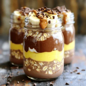 Here’s everything you need to make your Protein Chocolate Peanut Butter Overnight Oats. Gather these simple ingredients for a tasty and healthy meal. - 1 cup rolled oats - 2 cups almond milk (or any milk of your choice) - 2 tablespoons unsweetened cocoa powder - 2 tablespoons creamy peanut butter (or any nut butter you prefer) - 1 scoop protein powder (chocolate or vanilla) - 1 tablespoon maple syrup (optional) - 1 small banana, sliced - 1 tablespoon chia seeds (optional) - A pinch of salt Each ingredient plays a big role in taste and nutrition. The oats give you fiber for energy. The almond milk makes it creamy. Cocoa powder adds rich chocolate flavor. Peanut butter brings in protein and healthy fats. Protein powder boosts your protein intake. Maple syrup sweetens it just right. Bananas add natural sweetness and texture. Chia seeds, if you choose to add them, give a nice crunch and more nutrients. Lastly, salt balances the flavors. Feel free to swap any ingredient based on your taste or needs. It’s all about making this recipe your own! Start by mixing the rolled oats, cocoa powder, and a pinch of salt in a big bowl. Make sure to stir well so that everything blends evenly. This step is key to get that rich chocolate flavor in every bite. In another bowl, whisk together the almond milk, creamy peanut butter, protein powder, and maple syrup. Blend until smooth. This mixture adds creaminess and boosts the protein in your breakfast. Now, pour the wet mix into the dry ingredients. Stir gently until all the oats are coated. If you are using chia seeds, fold them in at this point. This extra step gives your oats a nice texture. Next, divide the mixture into jars. Layer the sliced banana on top of each jar for a fruity touch. Cover them tightly and place in the fridge overnight, or for at least 6 hours. This helps the oats absorb all the flavors. When it's time to eat, stir the oats again. If you want a thinner mix, just add a splash of milk! You can change the sweetness of your oats. Start with one tablespoon of maple syrup. Taste it after mixing. If you want it sweeter, add more syrup. You can also try honey or agave. This way, you can find your perfect taste. Texture matters in overnight oats. For a thicker mix, use less milk. For a creamier blend, add more milk. You can use Greek yogurt for extra creaminess. If you want a chunkier style, add more oats or nuts. Play around to find what you like best. Make your oats look great! Use a mason jar for a fun touch. Layer the sliced banana on top for color. You can add a drizzle of peanut butter for style. For crunch, sprinkle cacao nibs or nuts on top. This makes your breakfast not just tasty but also beautiful! {{image_4}} You can easily switch up the flavors in your protein chocolate peanut butter overnight oats. Try different nut butters like almond or cashew for a unique taste. You can also change the protein powder flavor. Vanilla, for example, adds a nice twist. Just remember, each flavor brings its own magic. Want to make your oats extra special? Add fruits like berries, apples, or mango slices. Nuts and seeds, such as walnuts or sunflower seeds, also add crunch. If you like a bit of sweetness, toss in some dried fruit. These add-ins not only boost flavor but also pack in nutrients. If you prefer dairy-free or vegan options, go for almond milk, oat milk, or coconut milk. Each milk has its own flavor, so pick what you like. For sweetening, instead of maple syrup, you can use agave or a ripe banana. These swaps keep your oats tasty and healthy. Store your protein chocolate peanut butter overnight oats in the fridge. They stay fresh for up to five days. This makes them great for meal prep. Just make sure to use airtight containers. This helps keep your oats moist and flavorful. You can freeze these oats if you want to save them for later. Portion the oats into freezer-safe containers. Leave some space at the top for expansion. When you want to eat them, thaw them in the fridge overnight. For a quick option, microwave them for a minute or two. Add a splash of milk to help soften them. Adjusting portions is easy. This recipe makes two to four servings. For meal prep, you can double the recipe. This way, you have delicious oats ready for busy mornings. If you want a smaller serving, just divide the mixture into smaller jars. Enjoy your oats however you like! You can store these oats in the fridge for up to five days. This makes them great for meal prep. Just keep them in an airtight container. Enjoy the flavors for days! Yes, you can skip the protein powder. You can replace it with more oats or yogurt. This will still give you a tasty breakfast. The oats will be a bit different in texture but still filling. Overnight oats are packed with fiber, which helps digestion. They also provide energy for your day. The oats can keep you full longer, which is great for weight control. Adding fruits and nuts gives you extra vitamins and minerals. You can use instant oats, but the texture will change. Instant oats will be softer and mushier. Rolled oats give a better bite and chew. If you want quick oats, cut the soaking time to about 30 minutes. This blog post covered a simple recipe for protein chocolate peanut butter overnight oats. You learned the key ingredients, easy steps to prepare, and tips for customizing flavors. You can store these oats in the fridge or freeze them for later. Experiment with different flavors and toppings to find your favorite. Overall, these oats are a tasty, healthy choice for breakfast. Enjoy making them your own!