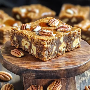 - 1 cup unsalted butter - 1 cup packed brown sugar - 1/2 cup granulated sugar - 2 large eggs - 1 tablespoon pure vanilla extract - 1 1/2 cups all-purpose flour - 1 teaspoon baking powder - 1/2 teaspoon salt - 1/2 cup pure maple syrup - 1 cup pecans, roughly chopped - 1/2 cup white chocolate chips (optional) Unpacking the ingredients is key to making great blondies. First, we start with butter. Unsalted butter gives you control over the salt level. Brown sugar adds moisture and a rich flavor. Granulated sugar balances the sweetness. Eggs bind everything together and add a nice texture. Next, we have maple syrup. It brings a unique sweetness and a lovely aroma. The pecans add crunch and nuttiness, enhancing the overall flavor. They also provide a contrast to the soft blondie texture. White chocolate chips are optional but fun! They add a creamy sweetness that pairs well with the maple flavor. If you skip them, the blondies will still be great. Each ingredient plays a role in making these blondies a delightful treat. To start, you need to prepare your baking pan. Use parchment paper to line a 9x9 inch pan. This paper helps you lift the blondies out easily. It also keeps the edges from sticking. Next, preheat your oven to 350°F (175°C). Preheating is key for even baking. If you skip this step, your blondies may bake unevenly. Now, let’s make the brown butter, which adds a deep flavor. Melt 1 cup of unsalted butter in a medium saucepan over medium heat. Stir it often. After about 5-7 minutes, it will turn golden brown. You will smell a nutty aroma when it is ready. Remove the saucepan from heat and let the butter cool for a few minutes. Cooling helps you mix it without cooking the eggs later. In a large mixing bowl, blend the cooled brown butter with both sugars. Whisk until smooth. Then, add in 2 large eggs, one at a time. Mix well after each egg. Stir in 1 tablespoon of vanilla extract and 1/2 cup of maple syrup. In another bowl, whisk together 1 1/2 cups of flour, 1 teaspoon of baking powder, and 1/2 teaspoon of salt. Gradually fold the dry ingredients into the wet mixture. Be careful not to over-mix, as this can make the blondies tough. Pour the batter into your lined pan. Spread it evenly across the surface. Place it in the preheated oven and bake for 25-30 minutes. Watch for the edges to turn lightly golden. To test for doneness, insert a toothpick into the center. If it comes out with a few moist crumbs, the blondies are ready. After baking, cool them in the pan on a wire rack for about 15 minutes. Use the parchment overhang to lift them out and let cool completely before cutting into squares. Timing Your Preheat Always preheat your oven to 350°F (175°C) before you start mixing. This step ensures even baking. If your oven is not hot enough, your blondies may not rise or cook well. Cooling Properly Before Cutting Let your blondies cool in the pan for about 15 minutes. This cooling time helps them set. Use the parchment paper to lift them out and let them cool completely on a wire rack. Cutting them too soon may cause them to fall apart. Additional Flavor Options For a burst of flavor, sprinkle a bit of sea salt on top before baking. This adds a nice contrast to the sweet maple flavors. You can also try adding a dash of cinnamon for warmth. Mixing in Spices or Other Nuts Feel free to mix in other nuts like walnuts or almonds. You can also try spices like nutmeg or ginger for a unique twist. Just remember to keep the measurements balanced to avoid overpowering the maple taste. Serving Suggestions for an Elegant Display Serve your blondies on a pretty cake stand. This makes them look inviting. You can add a small scoop of ice cream next to each piece for a fun touch. Garnishing with Maple Syrup and Pecans Drizzle some extra maple syrup over the top just before serving. This adds shine and extra sweetness. For a final touch, sprinkle whole pecans on top for a beautiful finish. {{image_4}} You can change the nuts or chocolates in the blondies. Try using walnuts or almonds for a new twist. You can also add dark chocolate chips instead of white chocolate. The options are endless, and each choice brings a new taste to the table. Adding fruit or spices can also make these blondies unique. Chopped apples or pears add moisture and sweetness. A dash of cinnamon or nutmeg brings warmth and depth to the flavor. I love to experiment with different combinations to find my favorite. For those who need gluten-free options, you can use gluten-free flour blends. They work well in this recipe and keep the texture nice. Make sure to check the labels for safe baking. If you want to make vegan blondies, replace the eggs with flax eggs or applesauce. Use vegan butter and dairy-free chocolate chips for a tasty treat that everyone can enjoy. These swaps keep the deliciousness while meeting different dietary needs. To keep your blondies fresh, you need the right methods. First, let them cool completely. Then, cut them into squares. Place them in an airtight container. This helps keep them soft and moist. You can also wrap them in plastic wrap. This method works well for short-term storage. For longer storage, line the container with parchment paper. It prevents sticking and makes for easy serving. Store them at room temperature for up to five days. If you want to keep them longer, refrigeration is a good option. Just remember to let them come to room temp before serving. Freezing blondies is simple and keeps them tasty. Start by cutting them into squares. Wrap each square tightly in plastic wrap. This prevents freezer burn. After wrapping, place them in a freezer-safe bag or container. Be sure to label the container with the date. You can freeze them for up to three months. When you want to enjoy a blondie, take it out and thaw it. The best way to thaw is to leave it in the fridge overnight. If you need it fast, let it sit at room temperature for about an hour. Enjoy your sweet treat just like fresh! Blondies and brownies differ mainly in flavor and color. Blondies use brown sugar and no cocoa. They taste sweet and buttery, with a hint of vanilla. Brownies include cocoa, giving them a rich chocolate flavor. Blondies are lighter, while brownies are darker and denser. Yes, you can use white sugar instead of brown sugar. However, the flavor will change. Brown sugar adds a deeper, caramel taste. If you use white sugar, consider adding a bit of molasses to mimic the flavor. To check if your blondies are done, look for golden edges. Insert a toothpick in the center. If it comes out with a few moist crumbs, they are ready. If the toothpick has wet batter, bake for a few more minutes. Absolutely! You can make these blondies a day in advance. Store them in an airtight container at room temperature. This helps the flavors develop more, making them even more delicious. You can serve these blondies with a scoop of vanilla ice cream. Whipped cream is also a great choice. Drizzling extra maple syrup on top adds to the flavor. For a fun twist, pair them with a cup of coffee or tea. This blog post covered how to make delicious maple brown butter pecan blondies. We explored key ingredients, detailed step-by-step baking instructions, and shared helpful tips and tricks. I discussed variations like gluten-free options and flavor tweaks. Following these steps leads to blondies that delight. Remember, baking is both an art and a science. Use fresh ingredients and enjoy the process. Happy baking!