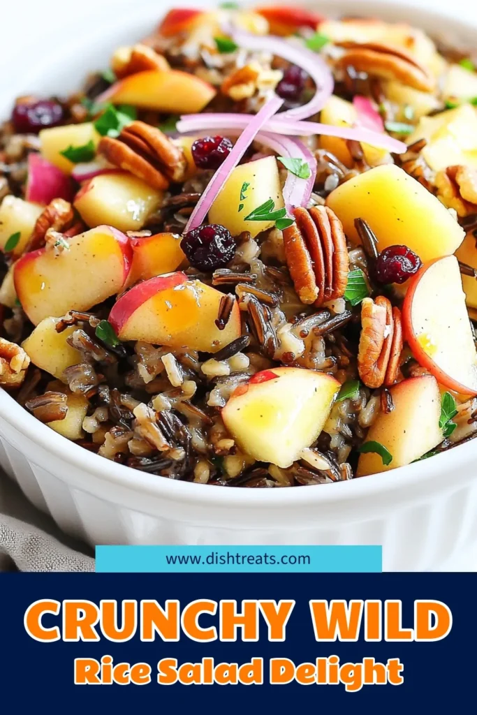 Discover the deliciousness of Crunchy Wild Rice Salad with Apples & Pecans! This vibrant salad combines nutty wild rice, crisp apples, and toasted pecans, creating a delightful mix of flavors and textures. Perfect as a side dish or a light meal, this recipe is easy to follow and bursting with freshness. Click through to explore the full recipe and bring this tasty, healthy dish to your table today! #WildRiceSalad #HealthyRecipes #SaladInspiration #CookingMadeEasy