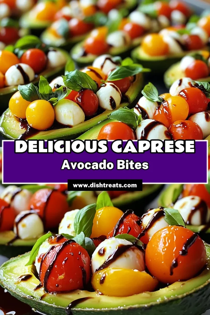Elevate your snacking with these delicious Caprese Stuffed Avocados! This easy recipe combines creamy avocados, juicy cherry tomatoes, and fresh mozzarella for a refreshing treat. Drizzled with balsamic glaze and garnished with basil, they're perfect for any occasion. Ready in just 10 minutes, these tasty bites are sure to impress! Click through to explore the recipe and bring this vibrant dish to your table. #CapreseStuffedAvocados #HealthyRecipes #AvocadoLove #EasySnacks
