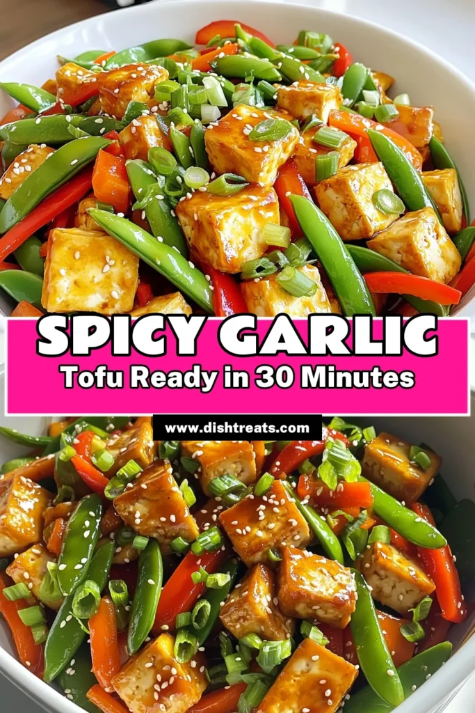 Discover the bold flavors of Spicy Garlic Tofu Stir Fry that will tantalize your taste buds! This easy recipe features perfectly crispy tofu tossed with colorful veggies and a savory sauce that packs a punch. Ready in just 30 minutes, it's ideal for a quick weeknight dinner. Click through to explore the full recipe and elevate your cooking game! #TofuRecipes #VeganDinner #HealthyEating #StirFryDelight