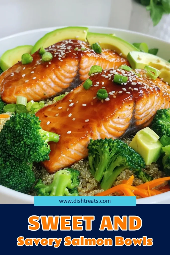 Elevate your meal prep with these Honey Garlic Salmon Bowls! Packed with nutritious ingredients like quinoa, broccoli, and avocado, this easy recipe features tender salmon glazed with a delicious honey-soy marinade. Perfect for a quick weeknight dinner, these bowls are not only tasty but visually stunning too! Dive into the complete recipe and enjoy fresh flavors tonight. Click through for more! #HoneyGarlicSalmon #HealthyEating #MealPrep #SalmonRecipes