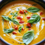 - 1 cup pumpkin purée (canned or homemade) - 2 cups ripe tomatoes, diced or 1 can of diced tomatoes - 1 medium onion, finely chopped - 2 cloves garlic, minced - 1 cup vegetable broth (low-sodium recommended) - 1 cup coconut milk (or heavy cream) - 1 teaspoon ground cumin - 1 teaspoon smoked paprika - 1 tablespoon extra virgin olive oil - Salt and freshly ground black pepper to taste - Fresh basil leaves for garnish You can use heavy cream instead of coconut milk. It gives a rich taste. If you want a dairy-free option, stick with coconut milk. For more nutrition, add veggies like carrots or spinach. They blend well and add color. If you don’t have fresh tomatoes, canned ones work great too. Always pick ripe ones for the best taste. First, we need to chop the onion and garlic. Use a sharp knife to finely chop one medium onion. Aim for small pieces to help it cook faster. Next, peel and mince two garlic cloves. Now it’s time to dice the tomatoes. You can use fresh tomatoes or a can of diced tomatoes. If using fresh ones, wash, core, and cut them into small cubes. Aim for about two cups of diced tomatoes. In a large pot, heat one tablespoon of extra virgin olive oil over medium heat. Add the chopped onion and sauté for about five minutes. Stir it often until the onion turns soft and clear. Next, add the minced garlic. Sauté for one more minute. This will bring out its rich aroma. Now, toss in the diced tomatoes and one cup of pumpkin purée. Pour in one cup of vegetable broth too. Sprinkle one teaspoon of ground cumin and one teaspoon of smoked paprika into the pot. Stir well to mix all the ingredients. Increase the heat to bring the soup to a gentle boil. Once it boils, lower the heat and let it simmer for 15 minutes. This helps all the flavors come together. After simmering, it’s time to blend the soup. You can use an immersion blender directly in the pot. This tool is easy and quick. If you don’t have one, ladle the soup into a countertop blender. Be sure to vent the lid to allow steam to escape. Blend until the soup is smooth. Once blended, return it to the pot. Now, stir in one cup of coconut milk for creaminess. If you prefer, you can use heavy cream instead. Warm the soup on low heat for five minutes. Taste it and add salt and black pepper to your liking. You can also adjust the spices, adding more cumin or paprika if you want. Serve the soup hot in bowls. Top it with torn fresh basil leaves for a burst of color and flavor. Enjoy this comforting and delicious dish! - Overcooking garlic: Garlic adds a great flavor. If you cook it too long, it turns bitter. Sauté it just until fragrant, about one minute. - Not blending long enough: A smooth soup feels good. Blend it until there are no chunks left. This creates that creamy texture we love. - Adjusting spice levels: Want more kick? Add extra cumin or smoked paprika. Start with a little, then taste and add more. - Adding herbs and aromatics: Fresh herbs boost flavor. Toss in cilantro, parsley, or thyme. You can also add a bay leaf during cooking for depth. - Garnishing techniques: Use torn basil leaves to add color. A swirl of coconut milk on top looks fancy. - Suggested side dishes: Serve with crusty bread or a fresh salad. This adds texture and makes a meal complete. {{image_4}} You can make your soup even better with a few changes. - Adding roasted red peppers: This adds a sweet and smoky taste. Just chop them up and stir them in with the tomatoes. - Incorporating different spices: Try adding a pinch of nutmeg or a dash of cayenne pepper. This gives your soup a unique flavor. If you want a vegan version, I have some great ideas. - Using plant-based cream alternatives: Swap coconut milk for almond or cashew cream. This keeps the soup creamy without dairy. - Additional vegetable options: You can add spinach or kale for more nutrients. Just stir them in at the end for a burst of color. Make your soup fresh with seasonal picks. - Incorporating seasonal vegetables for freshness: Add butternut squash in the fall or zucchini in the summer. These veggies blend well with pumpkin. - Flavorful herbs for specific seasons: Use fresh thyme in spring or sage in autumn to enhance the soup's taste. Just toss some in before serving for a fresh kick. To keep your creamy pumpkin tomato soup fresh, store it properly. First, let the soup cool down at room temperature. Then, pour it into an airtight container. You can refrigerate it for up to 4 days. If you want to save it for longer, freezing is an option. Transfer the soup into freezer-safe containers or bags. Leave some space at the top for expansion. This way, your soup will stay tasty for up to 3 months. When reheating, aim to keep the texture smooth and creamy. The best way is to use a pot on low heat. Stir it often to avoid sticking. If the soup seems thick, add a splash of broth or water. For added flavor, a pinch of fresh herbs can help refresh the taste. You can also use a microwave, but stir every minute to heat evenly. Your creamy pumpkin tomato soup lasts about 4 days in the fridge. In the freezer, it can last up to 3 months. However, always check for signs of spoilage. If you see any mold or if it smells off, it’s best to throw it away. A quick taste test can help too; if it doesn’t taste right, don’t eat it. Yes, you can make this soup ahead of time. It tastes even better the next day. To prepare in advance, follow these tips: - Cook the soup as the recipe states. - Let it cool down before storing. - Place it in an airtight container and store it in the fridge. - Reheat on the stove before serving. If your soup is too thin, don’t worry! Here are some options to thicken it: - Add a cornstarch slurry. Mix cornstarch with cold water and stir it in. - Blend in a small amount of cooked potato. - Stir in more pumpkin purée for extra flavor and thickness. - Use a little more coconut milk or cream to enrich the texture. Yes, this soup freezes well. Here’s how to do it right: - Allow the soup to cool completely. - Pour it into freezer-safe containers. - Leave some space at the top for expansion. - Label and date the containers before freezing. To thaw, place it in the fridge overnight and reheat on the stove. This soup pairs well with many side dishes. Here are some suggestions: - Crusty bread or grilled cheese sandwiches for dipping. - A fresh green salad with a light vinaigrette. - Roasted vegetables for a hearty side. - Crispy breadsticks for a fun crunch. This blog post covered everything you need for a delicious creamy pumpkin tomato soup. We explored key ingredients, preparation steps, and helpful tips. You learned about tasty variations and proper storage methods. All this ensures a great cooking experience. Remember, adjusting flavors and trying new ingredients can make this soup your own. Enjoy making this comforting dish, and don’t forget to share it with friends and family! Happy cooking!