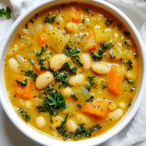 - 2 cans (15 oz each) white beans (cannellini or great northern), drained and rinsed - 4 cups vegetable broth - 1 medium onion, finely chopped - 4 cloves garlic, minced - 2 medium carrots, diced - 2 celery stalks, diced - 1 cup kale, roughly chopped - 1 cup coconut milk (preferably full-fat for extra creaminess) - 2 tablespoons olive oil - 1 teaspoon dried thyme - 1 teaspoon smoked paprika - Salt and freshly ground black pepper to taste - Fresh parsley, finely chopped (for garnish) You can make your stew even better! Try adding: - A squeeze of lemon juice for brightness - Chopped spinach for extra greens - Sliced mushrooms for a meaty texture - A pinch of red pepper flakes for spice This stew is not just tasty; it’s healthy too! Here’s how: - White Beans: They are full of protein and fiber. They help keep you full. - Kale: This leafy green is rich in vitamins A, C, and K. It supports your immune system. - Olive Oil: A heart-healthy fat that adds flavor. It’s good for your heart. - Garlic: Known for its immune-boosting properties. It has many health benefits. - Coconut Milk: Provides healthy fats and a creamy texture. It helps make the stew rich and satisfying. This creamy garlic white bean stew is not just a meal; it’s a warm hug in a bowl! Enjoy the flavors and the health benefits in every spoonful. {{ingredient_image_2}} Start by heating the olive oil in a large pot over medium heat. You want the oil to shimmer. Once it's ready, add the finely chopped onion, diced carrots, and diced celery. Sauté these veggies for about 5 to 6 minutes. You want the onions to turn translucent and the veggies to soften. This step builds a great base for your stew. Next, stir in the minced garlic. Cook it for 1 to 2 minutes. Keep stirring so the garlic becomes fragrant but does not burn. After that, add the drained white beans, vegetable broth, dried thyme, and smoked paprika to the pot. Stir everything well to mix. This is where the magic begins! Now, bring the mixture to a gentle simmer. Reduce the heat to low and let it simmer for about 15 to 20 minutes. This time allows the flavors to blend nicely. After the simmering, add the chopped kale and pour in the coconut milk. Simmer for another 5 to 10 minutes until the kale wilts and the stew becomes creamy. Adjust the taste with salt and black pepper before serving. To achieve the perfect creamy texture in your stew, always use full-fat coconut milk. This adds richness and smoothness. You can blend part of the white beans for an even creamier base. Just reserve a cup of beans, blend them with some broth, and stir them back in. This makes the stew thick and luscious. To boost the flavor, add fresh herbs like thyme or rosemary. Fresh herbs can brighten up the dish. A squeeze of lemon juice right before serving adds a tasty zing. Always taste as you cook, adjusting salt and pepper for your perfect balance. Smoked paprika adds a lovely depth. You can even try a splash of soy sauce for an umami kick. For vegan or gluten-free diets, this stew is already a great choice. If you want more protein, add tofu or tempeh. For a heartier meal, serve it over brown rice or quinoa. If you like spice, add red pepper flakes or diced jalapeños. These options let you customize the stew to fit your needs while keeping it delicious and satisfying. Pro Tips Perfect Bean Choice: Use a mix of cannellini and great northern beans for a more complex texture and flavor in your stew. Enhance the Creaminess: For an extra creamy texture, blend a portion of the beans with the coconut milk before adding it to the stew. Season Gradually: Taste and adjust seasoning throughout the cooking process to ensure the flavors develop harmoniously. Add a Kick: If you like heat, consider adding a pinch of red pepper flakes or a dash of hot sauce to the stew for an extra layer of flavor. {{image_4}} This creamy garlic white bean stew is already vegetarian. To make it vegan, just use vegetable broth and coconut milk, which it already calls for. You can add more veggies like bell peppers or zucchini. They will add flavor and color. If you want to add some herbs, try fresh basil or oregano for a fresh twist. If you want more protein, consider adding cooked quinoa or lentils. Both options blend well with the stew and keep it hearty. You can also add tofu for a protein boost. Just make sure to sauté the tofu until it's golden. This will give it a nice texture and flavor. If you love heat, kick up the spice! Add crushed red pepper flakes or diced jalapeños. Start with a small amount and taste as you go. This way, you can control the heat. For a smoky flavor, a bit more smoked paprika works great. You can even add a splash of hot sauce at the end if you want an extra kick. After enjoying your creamy garlic white bean stew, let it cool. Place the stew in an airtight container. It keeps well in the fridge for up to four days. This makes it easy to have a quick meal later. When you want to eat it, just take it out and enjoy! If you want to save the stew for later, freezing is a great option. Pour the cooled stew into freezer-safe bags or containers. Leave some space at the top for expansion. It can last in the freezer for up to three months. When you're ready for a warm meal, just thaw it in the fridge overnight. To reheat, you can use the stove or microwave. For the stove, pour the stew into a pot. Heat on low, stirring often until it's hot. If you're using a microwave, place the stew in a microwave-safe bowl. Heat on high for 1-2 minutes. Stir halfway to ensure even heating. Enjoy it hot and fresh, just like the first time! Yes, you can use dried beans. Start by soaking them overnight. After soaking, cook them until soft. This may take about 1-2 hours. Once cooked, drain and rinse before using. You will need about 1.5 cups of cooked beans for this stew. This stew pairs well with many dishes. You can serve it with crusty bread for dipping. A fresh salad adds a nice crunch. Rice or quinoa can also make it a more filling meal. If you want a side, roasted veggies work great too. To spice up your stew, add a pinch of cayenne pepper. You can also use red pepper flakes for heat. If you like fresh flavors, try adding chopped jalapeños. Just remember to start small. You can always add more spice as it cooks. This blog post covered how to make a creamy garlic white bean stew. We explored the key ingredients and their health benefits. I shared step-by-step instructions, tips for creaminess, and ways to add flavor. You learned about variations for different diets and how to store leftovers. In closing, this stew is easy and delicious. You can adjust it to fit your taste and needs. Enjoy making it your own!