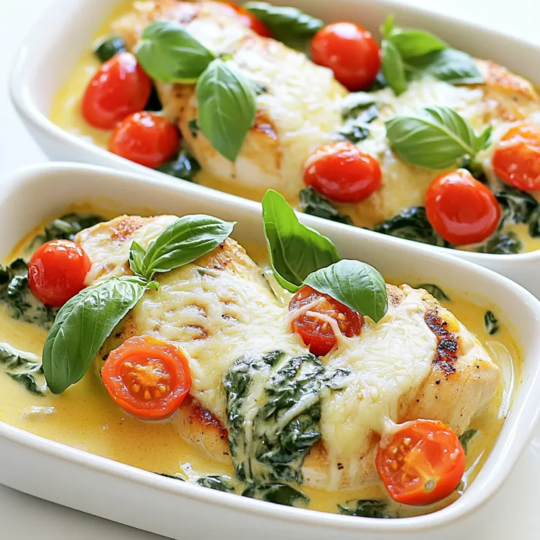 - 4 boneless, skinless chicken breasts - 1 cup cherry tomatoes, halved - 2 cups fresh baby spinach - 1 cup heavy cream - 1 cup chicken broth - 4 cloves garlic, minced - 1 teaspoon Italian seasoning - 1/2 teaspoon red pepper flakes (optional for added heat) - Salt and pepper to taste - 1/2 cup grated Parmesan cheese - Fresh basil leaves, for garnish The foundation of this dish starts with chicken. I like to use boneless, skinless chicken breasts. They cook evenly and stay juicy in the slow cooker. Next, we add cherry tomatoes. Their sweetness brightens the dish and adds color. Fresh baby spinach brings a nice texture and a pop of green. Cream gives it a rich base. Heavy cream works best for that dreamy, silky sauce. We also need chicken broth. It adds flavor and keeps everything moist. Garlic is a must for that savory taste. I use four cloves, minced finely. For flavor, we add Italian seasoning. It brings herbs together nicely. If you want some heat, red pepper flakes are perfect. Just half a teaspoon adds a nice kick. Don’t forget salt and pepper to taste. Finally, Parmesan cheese adds a salty, nutty flavor. It melts beautifully into the sauce. For a fresh touch, garnish with basil leaves when serving. Gather all these ingredients, and you’re ready to create a simple delight! To start, season both sides of the chicken breasts well with salt and pepper. This step is key for adding great flavor. Use enough salt to coat the chicken evenly. You want to make sure that each bite is tasty. This simple seasoning will enhance the natural taste of the chicken. Next, it’s time to layer your ingredients correctly in the slow cooker. First, place the seasoned chicken breasts at the bottom. This keeps them moist as they cook. Then, sprinkle the halved cherry tomatoes and minced garlic over the chicken. Distributing them evenly helps all the flavors mix well. After that, carefully pour in the chicken broth and heavy cream. This liquid should cover most of the chicken. It creates a rich sauce. Finally, add the Italian seasoning and optional red pepper flakes on top. These spices give your dish a lovely kick. Now, secure the lid on the slow cooker. Set it to low for 6-7 hours or high for 3-4 hours. Cooking it low and slow makes the chicken tender and juicy. Always check that the chicken reaches an internal temperature of 165°F (75°C) for safety. About 30 minutes before serving, gently fold in the fresh baby spinach. This wilts it down nicely. Then, sprinkle the grated Parmesan cheese on top. Stir everything together for a creamy finish. Enjoy the wonderful aroma as it cooks! To make your sauce extra creamy, you can adjust the cream ratio. If you want a thicker sauce, add more heavy cream. If you prefer a lighter dish, reduce the cream and add more chicken broth. You can also use half-and-half instead of heavy cream for a different texture. You can boost the flavor of your dish by adding spices and herbs. Consider using fresh thyme or oregano for a brighter taste. A dash of lemon juice can add a nice zing. If you like a bit of heat, increase the red pepper flakes. You can also mix in sun-dried tomatoes for a richer flavor. For a beautiful presentation, serve the creamy chicken in shallow bowls. Drizzle the sauce over the chicken. Add a sprinkle of extra Parmesan cheese on top for a nice touch. Garnish with fresh basil leaves to brighten the dish. A little cracked black pepper can also enhance the look and flavor. {{image_4}} You can switch up the chicken in this dish. Use chicken thighs for a richer flavor. They stay juicy and tender. Another option is turkey breast. It cooks well and has a mild taste. If you want beef, consider using thin cuts of flank steak. Just cut them into strips. For pork lovers, try pork tenderloin for a new twist. Each protein adds its own flavor, making the dish unique. Want a meatless version? Use hearty vegetables instead of meat. Replace the chicken with mushrooms. They add a nice texture and absorb flavors well. You can also use chickpeas for protein. They work well with creamy sauces and add a nice bite. Another option is to use tofu. Firm tofu holds its shape and soaks up the sauce wonderfully. Don't forget to add extra spices to boost the flavor! Changing up ingredients can create new tastes. Try using sun-dried tomatoes for a deeper flavor. They add a nice sweetness. You can also experiment with different herbs. Basil and oregano can change the whole feel of the dish. For a spicy kick, add jalapeños or other hot peppers. If you like a tangy taste, use lemon zest or a splash of balsamic vinegar. Each of these changes can give your creamy Tuscan chicken a fresh twist! To keep your creamy Tuscan chicken fresh, follow these steps: - Allow the chicken to cool down to room temperature. - Place it in an airtight container. - Store it in the fridge for up to four days. This way, you keep the flavors intact and prevent spoilage. When reheating, you want to keep that creamy texture. Here are two great methods: - Stovetop: Place the chicken in a pan over low heat. Add a splash of chicken broth or cream to help it stay creamy. Stir often until heated through. - Microwave: Put the chicken in a microwave-safe dish. Cover it loosely with a lid or microwave-safe wrap. Heat in 30-second intervals, stirring in between. This helps prevent drying out. Both methods work well to keep the dish rich and smooth. Yes, you can freeze this dish! Here’s how: - Cool the chicken completely before freezing. - Use a freezer-safe container or bag. Remove as much air as possible. - Label it with the date and freeze for up to three months. To reheat, let it thaw overnight in the fridge. Then, follow the reheating tips for the best results. Enjoy your meal later! Cooking time depends on your slow cooker setting. If you use the low setting, it takes about 6 to 7 hours. For the high setting, it takes about 3 to 4 hours. The chicken should reach 165°F (75°C) for safe eating. This method makes the chicken tender and juicy, perfect for your meal. Yes, you can use frozen chicken. However, cooking it from frozen may take longer. You should add about an hour to the cooking time. Make sure to check the internal temperature to ensure it cooks through. If you use fresh chicken, it will cook more evenly and quickly. Pair this dish with various sides for a complete meal. Here are some great ideas: - Garlic bread to soak up the sauce - Steamed vegetables for a healthy touch - Rice or pasta to complement the creamy sauce - A fresh salad for a light option These sides will enhance your meal and make it more enjoyable. This blog covered how to make delicious Slow Cooker Creamy Tuscan Chicken. We looked at key ingredients, like chicken, tomatoes, and spices. I shared step-by-step instructions to make cooking easy. Tips helped with taste and texture. Plus, I gave ideas for variations and storage. In the end, enjoy your cooking. With some practice, you can master this dish. Happy cooking!