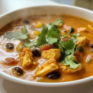 - 1 lb boneless, skinless chicken breasts, diced into bite-sized pieces - 1 can pumpkin puree (15 oz) - 1 can black beans (15 oz), drained and rinsed - 1 can diced tomatoes in juice (15 oz) - 1 medium onion, finely diced - 3 cloves garlic, minced - 2 cups chicken broth (low sodium preferred) - 1 cup heavy cream The main ingredients in this creamy pumpkin chicken chili create a rich and hearty dish. The chicken provides protein, while the pumpkin adds creaminess and a slight sweetness. Black beans offer fiber and texture, and diced tomatoes add acidity. Onions and garlic give depth to the flavor, while chicken broth enriches the base. Finally, heavy cream brings it all together, making each bite smooth and satisfying. - 2 tablespoons chili powder - 1 teaspoon ground cumin - 1 teaspoon smoked paprika - Salt to taste - Black pepper to taste Spices turn a good chili into a great one. Chili powder adds warmth and depth. Ground cumin provides an earthy flavor, while smoked paprika introduces a mild smokiness. Salt and black pepper are essential for balancing all the flavors. These spices work together to create a comforting and fragrant chili that warms you up on chilly days. - Fresh cilantro leaves For a pop of color and freshness, you can garnish your chili with fresh cilantro leaves. This herb brightens up the dish and adds a lovely contrast to the rich flavors. You can also serve the chili in hollowed-out mini pumpkins for a festive look. Pairing it with crusty bread makes it perfect for dipping. {{ingredient_image_2}} First, you need to gather your ingredients. Start by dicing 1 pound of boneless, skinless chicken breasts into bite-sized pieces. Next, finely dice 1 medium onion. Then, mince 3 cloves of garlic. These steps ensure the flavors blend well in your chili. Now, let’s cook! In a large pot or Dutch oven, pour in 2 tablespoons of olive oil and heat it over medium heat. Once the oil shimmers, add the diced onion. Sauté for about 5 minutes until the onion is soft and clear. Then, add the minced garlic and cook for 1 more minute, stirring often. Next, raise the heat to medium-high. Carefully add the diced chicken to the pot. Season the chicken with salt, black pepper, 1 teaspoon of ground cumin, 2 teaspoons of chili powder, and 1 teaspoon of smoked paprika. Sauté the chicken for 5 to 7 minutes until it turns brown on all sides. Stir occasionally to cook evenly. After browning the chicken, stir in the 15 ounces of pumpkin puree, 15 ounces of diced tomatoes with their juice, and 15 ounces of drained black beans. Pour in 2 cups of low-sodium chicken broth. Increase the heat to bring everything to a gentle simmer. This step helps the flavors mix together. Once simmering, reduce the heat to low. Let the chili cook for 20 minutes, stirring every so often. This prevents sticking and allows the ingredients to blend beautifully. After 20 minutes, gently stir in 1 cup of heavy cream. This gives the chili a rich, creamy texture. Let it warm for an extra 5 minutes, tasting and adjusting the seasoning as needed. If you want, you can add more salt or spices to suit your taste. Enjoy the warmth and comfort of this delightful dish! To make the best chili, start with the right cooking time. After you sauté the onions and garlic, add the chicken. Cook it until brown, about 5-7 minutes. This step adds great flavor. Once you add the other ingredients, let the chili simmer gently for 20 minutes. This helps all the flavors mix well. Stir often to avoid sticking on the bottom of the pot. If you notice it sticking, lower the heat a bit. Achieving a creamy texture is simple. When you add the heavy cream, do it slowly. Stir gently to combine without curdling. If you stir too fast, the cream might separate. Let the chili warm up for a few minutes after adding the cream. This helps it stay smooth and creamy. Always taste your chili before serving. Adjust the salt and pepper as needed for the best flavor. For an eye-catching presentation, serve your chili in hollowed-out mini pumpkins. It looks festive and fun! Pair it with crusty bread for dipping. This adds great texture and taste. You can also sprinkle some cumin on top for an extra touch. A few cilantro leaves will brighten the dish and add freshness. Enjoy your meal in a cozy setting, perfect for fall! Pro Tips Use Fresh Ingredients: Opt for fresh herbs and spices to elevate the flavor of your chili. Fresh cilantro adds a vibrant touch to the final dish. Control the Heat: Adjust the spiciness by adding diced jalapeños or a dash of cayenne pepper if you like it hotter. Taste as you go! Make it Ahead: This chili tastes even better the next day! Make a big batch and store leftovers in the fridge for a quick meal later. Garnish Creatively: Beyond cilantro, consider topping with avocado slices or a dollop of sour cream for added creaminess and flavor contrast. {{image_4}} You can easily change up the protein in this chili. Try using turkey or beef instead of chicken. These meats will still give you that hearty feel. If you're looking for a different texture, swap in chickpeas or kidney beans for the black beans. For a lighter option, use vegetable broth instead of chicken broth. This will keep the flavors bright and fresh. If you love heat, you can spice things up! Add diced jalapeños right at the start with the onions. You can also mix in hot sauce when you add the heavy cream. Start with a little and taste as you go. This way, you can find the perfect heat level for your chili. Want to go meatless? No problem! Just skip the chicken and add more veggies. Zucchini, bell peppers, or corn work great. You can also use lentils for a protein boost. They will add heartiness and soak up the chili's flavors. This makes a filling meal even without meat. To store your creamy pumpkin chicken chili, use airtight containers. Glass or plastic containers work well. Let the chili cool down before sealing. It lasts in the fridge for 3 to 4 days. If you want to enjoy it later, freezing is a great option. To freeze the chili, first, let it cool completely. Transfer it to freezer-safe bags or containers. Remove as much air as possible to prevent freezer burn. Label each bag with the date. You can freeze it for up to 3 months. When ready to eat, thaw it in the fridge overnight before reheating. Reheat the chili gently to keep it creamy. Use a saucepan over low heat. Stir often to avoid sticking. If it seems thick, add a splash of chicken broth or water. You can also microwave it in a bowl. Cover the bowl to keep moisture. Stir halfway through to warm evenly. Enjoy your comforting meal! Yes, you can! To make this chili in a slow cooker, start by sautéing the onion and garlic in a pan. Then, add everything to the slow cooker. Include the chicken, pumpkin puree, black beans, diced tomatoes, chicken broth, and spices. Cook on low for 6-8 hours or on high for 3-4 hours. Stir in the heavy cream just before serving. This method allows the flavors to blend beautifully. To make this chili dairy-free, simply swap the heavy cream for coconut cream or a dairy-free cream alternative. You can also use almond milk, but be mindful of its flavor. Just add it in the same way as the heavy cream. This keeps the chili rich and creamy without dairy. This chili pairs well with many sides. Here are some tasty options: - Crusty bread for dipping - Cornbread for a sweet touch - A fresh salad to balance the flavors - Rice or quinoa for added heartiness These sides enhance the chili and make the meal more filling. This chili has a mild to medium spice level. The chili powder and smoked paprika give it warmth without overwhelming heat. If you like spice, add more chili powder or toss in jalapeños. Adjust it to your taste for the perfect kick. Yes, fresh pumpkin works well! To use it, peel and chop the pumpkin into small cubes. Cook the pumpkin until soft, then blend it until smooth. You can also roast it for added flavor before blending. Use this fresh pumpkin in place of the canned puree. This blog post covered how to make a delicious creamy pumpkin chicken chili. I shared the key ingredients, spices, and seasonings. You learned how to prepare, cook, and perfect this dish with easy tips. There are even fun variations and storage methods to keep your chili fresh. Try it out and adapt the recipe to fit your taste. Enjoy your warm bowl of chili, and share it with friends or family for a cozy meal!