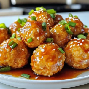 To make teriyaki chicken meatballs, gather these items: - 1 lb ground chicken - 1/4 cup breadcrumbs - 1/4 cup grated carrot - 1/4 cup green onions, finely chopped - 1 garlic clove, minced - 1 tablespoon fresh ginger, minced - 1 egg, lightly beaten - 1/4 cup soy sauce - 2 tablespoons honey - 1 tablespoon rice vinegar - 1 tablespoon sesame oil - 1 teaspoon cornstarch mixed with 1 tablespoon water (slurry for sauce) - Sesame seeds and additional chopped green onions for garnish You can add more flavor with these ingredients: - Chopped red pepper flakes for spice - Pineapple chunks for sweetness - Chopped cilantro for freshness To prepare this dish, use the following tools: - Mixing bowl - Baking sheet - Parchment paper - Small saucepan - Whisk for sauce - Measuring cups and spoons - Spoon or cookie scoop for forming meatballs {{ingredient_image_2}} To start, grab a big mixing bowl. Add the ground chicken, breadcrumbs, and grated carrot. Toss in chopped green onions, minced garlic, and minced ginger. Remember to add the lightly beaten egg. Use your hands or a fork to mix it all well. Make sure every bite has a nice blend of flavors. Now, let's get the oven ready. Preheat it to 400°F (200°C). While it heats, line a baking sheet with parchment paper. This step helps keep the meatballs from sticking and makes cleaning easy. Next, take about a tablespoon of the chicken mix. Roll it into a ball shape with your hands. Place each meatball on the baking sheet. Make sure they are about an inch apart. This space helps them cook evenly. Bake them in the oven for 15-20 minutes. Look for a nice golden brown color to know they're done. While the meatballs bake, let's whip up the teriyaki sauce. In a small saucepan, combine soy sauce, honey, rice vinegar, and sesame oil. Heat it over medium heat. Stir it well and wait for it to simmer gently. Once the sauce simmers, add the cornstarch slurry. Keep stirring for 1-2 minutes. This will help the sauce thicken nicely. When you reach the right consistency, remove it from the heat. After the meatballs are golden, take them out of the oven. Carefully move them to a serving dish. Pour the warm teriyaki sauce over the meatballs. Make sure each meatball gets a nice coating. For a final touch, sprinkle sesame seeds and chopped green onions on top. This adds flavor and makes your dish look beautiful. Enjoy your tasty teriyaki chicken meatballs! To make the juiciest meatballs, I use ground chicken. It’s lean, yet tender. Add breadcrumbs to help bind the meat. The grated carrot also adds moisture and sweetness. Make sure not to overmix the meatball mixture. This keeps them soft. Roll them gently into balls. This helps them stay light and fluffy. You can add more flavors easily. Try mixing in some chopped herbs like cilantro or basil for freshness. A splash of sriracha adds a nice kick if you like spice. You can also swap honey for maple syrup for a different sweetness. Want some crunch? Toss in finely chopped bell peppers. A few mistakes can ruin your meatballs. One common error is baking them at too high a temperature. Stick to 400°F for even cooking. Another mistake is using too much filler, like breadcrumbs. This can dry them out. Finally, don’t skip the sauce! The teriyaki glaze is key to making these meatballs shine. Pro Tips Use Fresh Ingredients: Fresh ginger and garlic add a vibrant flavor to your meatballs. Whenever possible, use fresh rather than jarred or powdered options for the best taste. Don’t Overmix: While it's important to combine the ingredients well, overmixing can result in tough meatballs. Mix just until everything is incorporated. Adjust Sauce Thickness: If you prefer a thinner sauce, reduce the amount of cornstarch in the slurry. Conversely, add more cornstarch for a thicker sauce to suit your preference. Experiment with Flavors: Feel free to add other ingredients like chopped bell peppers or cilantro to the meatball mixture for added flavor and texture. Make this recipe your own! {{image_4}} You can spice up your teriyaki chicken meatballs easily. Add some heat by mixing in sriracha or chili flakes. Start with a teaspoon of sriracha in the meatball mix. Taste and adjust to your heat level. You can also add a dash of hot sauce to the teriyaki sauce for an extra kick. For a healthy twist, add vegetables to your meatballs. You can mix in finely chopped bell peppers, zucchini, or mushrooms. Grated zucchini keeps the meatballs moist. Just make sure to squeeze out extra water from the veggies before mixing. This keeps the meatballs from being too soggy while baking. If you want gluten-free meatballs, swap out regular breadcrumbs for gluten-free ones. You can also use crushed gluten-free crackers or oats as a binder. Check your soy sauce for gluten-free options, like tamari. These swaps make the dish safe for those with gluten sensitivities, while keeping it delicious. To keep your leftover meatballs fresh, follow these steps: - Let the meatballs cool to room temperature. - Place them in an airtight container. - Store in the fridge for up to 3 days. This method helps keep the meatballs moist and tasty. Freezing is a great way to save time. Here’s how to do it: - Allow cooked meatballs to cool completely. - Arrange them in a single layer on a baking sheet. - Freeze for about 1-2 hours until firm. - Transfer the meatballs to a freezer-safe bag or container. - Label with the date and freeze for up to 3 months. This way, you can enjoy them later. Reheating meatballs can be simple and rewarding. Try these tips: - For the oven, preheat to 350°F (175°C). - Place meatballs on a baking sheet. - Heat for about 15-20 minutes until warmed through. - For microwave reheating, place meatballs in a bowl with a splash of water. - Cover and heat for 1-2 minutes in short bursts. These methods keep the meatballs juicy and help the flavors shine. You can tell the meatballs are cooked when they are golden brown. Use a meat thermometer to check if the inside reaches 165°F (75°C). This means they are safe to eat. If you cut one open, the center should not be pink. Yes, you can use other meats. Ground turkey or pork works great too. Each type of meat adds a unique flavor. Just adjust the cooking time if needed. These meatballs pair well with rice or noodles. You can add steamed veggies for a healthy touch. A simple salad also makes a great side. To make teriyaki sauce, mix soy sauce, honey, rice vinegar, and sesame oil. Heat the mix in a saucepan. Stir in cornstarch slurry to thicken it. Cook until it reaches your desired thickness. Yes, you can prepare the meatballs ahead of time. Form them and store in the fridge for up to a day. You can also freeze them for later. Just cook them straight from frozen when ready. This post covered everything you need for teriyaki chicken meatballs. We went through key ingredients, step-by-step cooking, and helpful tips. You learned how to adapt the recipe and store leftovers too. Remember to try adding your favorite flavors and avoid the common mistakes. With practice, you'll master these meatballs. Cooking can be fun and rewarding. Enjoy your dish and share it with family and friends!
