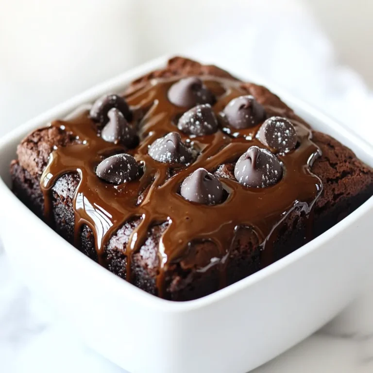 To make these tasty brownies, you need just a few simple ingredients. Here’s what you’ll need: - 1 can (15 oz) black beans, thoroughly rinsed and drained - 1/2 cup almond butter (or your preferred nut/seed butter) - 1/4 cup pure maple syrup - 1/4 cup unsweetened cocoa powder - 1/4 cup vegan chocolate chips (plus a handful for topping) - 1 teaspoon vanilla extract - 1/2 teaspoon baking powder - 1/4 teaspoon fine sea salt - 2 tablespoons almond milk (or any plant-based milk of choice) These ingredients work together to create a rich and fudgy texture. The black beans give the brownies moisture and a nice base. Almond butter adds creaminess and helps bind everything. While the main ingredients are great, you can also switch things up. Here are some ideas: - Use peanut butter instead of almond butter for a nutty flavor. - Substitute maple syrup with agave syrup for a different sweetness. - If you want a richer taste, add a splash of espresso or coffee. - For added crunch, toss in chopped nuts or seeds. Feel free to customize these brownies to match your tastes! These brownies not only taste good, but they also offer some health benefits: - Black beans are packed with fiber, protein, and antioxidants. They can help with digestion and keep you full. - Almond butter provides healthy fats and vitamin E, which is good for your skin. - Cocoa powder is rich in flavonoids, which may help improve heart health. - Maple syrup offers minerals like manganese and zinc, adding some natural sweetness. This recipe is a delicious way to enjoy a treat while still being mindful of nutrition! {{ingredient_image_2}} First, I preheat the oven to 350°F (175°C). This step helps the brownies bake evenly. Next, I line an 8x8-inch baking pan with parchment paper. I let some paper hang over the sides. This makes it easy to lift the brownies out later. I grab my food processor and add the rinsed black beans, almond butter, and maple syrup. I also add cocoa powder and vanilla extract. I blend this mixture until it is smooth. I stop to scrape down the sides to mix all the ingredients well. Then, I add the baking powder, sea salt, and almond milk. I blend again until the mix is thick and fudgy. Lastly, I fold in the vegan chocolate chips. This ensures every bite is rich in flavor. Now, I pour the brownie batter into the lined baking pan. I spread it out evenly and smooth the top. For a special touch, I sprinkle a handful of chocolate chips on top. I bake the brownies for 20-25 minutes. To check if they are done, I insert a toothpick into the center. If it comes out mostly clean, they are ready. I let them cool in the pan for about 10 minutes. Then, I lift them out using the parchment paper and let them cool completely on a wire rack before cutting them into squares. To get that rich, fudgy texture, blend the beans well. I use a food processor to make the mix smooth. This helps the black beans integrate into the batter. Don’t skip the almond butter; it adds creaminess. Use the right amount of cocoa powder too. Too little can make them taste bland, while too much can dry them out. Bake just until a toothpick comes out with a few moist crumbs. Letting them cool will help them set up perfectly. One mistake is overbaking. Keep an eye on the time. If you bake them too long, they become dry. Also, ensure the black beans are rinsed well. This removes the canning liquid that can alter the taste. Using too much cocoa powder can also make them too dense. If the batter feels too thick, add a bit more almond milk. Finally, don’t forget to fold in the chocolate chips gently. This keeps the brownies gooey and chocolatey. These brownies shine when served warm. Top them with dairy-free ice cream for a treat. A dusting of powdered sugar adds a nice touch too. For a fun twist, drizzle peanut butter or dark chocolate sauce on top. Cut them into small squares for easy sharing. You can even add some fresh berries on the side for color and flavor. Enjoy every delicious bite! Pro Tips Use Black Beans for Moisture: The black beans add moisture and a rich texture, but ensure they are well-rinsed to avoid any unwanted bean flavor. Experiment with Nut Butters: Almond butter is great, but feel free to substitute with peanut butter or sunflower seed butter for a different flavor profile. Adjust Sweetness to Your Taste: If you prefer a sweeter brownie, add an extra tablespoon of maple syrup or sweetener of your choice to the batter. Cool Completely for Better Cutting: Allow the brownies to cool completely before cutting to achieve clean, neat squares without crumbling. {{image_4}} You can make these brownies even better with fun add-ins. Try mixing in: - 1/2 cup chopped nuts, like walnuts or pecans. - 1/4 cup shredded coconut for a tropical twist. - A teaspoon of espresso powder for a coffee kick. - Dried fruit, like cherries or cranberries, for sweetness. For toppings, you can sprinkle more chocolate chips on top before baking. You can also add a drizzle of nut butter or a dusting of cocoa powder once they cool. These small changes keep the recipe exciting! This recipe is already gluten-free since it uses no flour. The main ingredient, black beans, adds protein and fiber. Just make sure your nut or seed butter is also gluten-free. Many brands are, but it’s good to check the label. You can switch up the nut or seed butter to change the flavor. Almond butter is great, but here are some other options: - Cashew butter gives a creamy taste. - Sunflower seed butter is perfect for nut-free diets. - Peanut butter brings a classic flavor that many love. Each option gives a unique twist to the brownies while keeping them rich and fudgy. Feel free to experiment and find your favorite! To keep your brownies fresh, store them in an airtight container. This helps block out air and moisture. You can place parchment paper between layers to prevent sticking. If you keep them at room temperature, they stay good for about three days. If you want to keep them longer, refrigerate them. The cold will help extend their shelf life to about a week. You can also freeze your brownies for later. Cut them into squares first. Wrap each square tightly in plastic wrap. Place the wrapped brownies in a freezer-safe bag. They can last up to three months in the freezer. To thaw, take the brownies out and let them sit at room temperature for about 30 minutes. You can also microwave them for about 10-15 seconds if you want them warm. Enjoy your fudgy treat any time! No, you cannot taste the black beans. They blend into the mix. The cocoa and almond butter give the brownies their rich flavor. Black beans add moisture and a fudgy texture. This makes the brownies delicious without any bean taste. You can enjoy a sweet treat without knowing they are in there! To make these brownies refined sugar-free, use pure maple syrup or dates. Maple syrup adds sweetness without refined sugars. If you prefer dates, blend them with the black beans. This gives a natural sweetness. You can also use coconut sugar as a substitute. This option is still sweet but less processed. Black beans offer many health benefits. They are high in fiber, which helps digestion. This fiber can also keep you feeling full longer. Black beans provide protein, which is great for muscle health. They have antioxidants that fight free radicals in the body. Plus, they contain essential vitamins and minerals, like iron and magnesium. Using black beans makes your dessert healthy and still tasty! These Vegan Fudgy Black Bean Brownies are easy and delicious. We covered main and optional ingredients, showing their health benefits. I outlined the baking steps and shared tips for the best texture. You can try different flavors and store them well. In conclusion, these brownies are a fun way to eat healthy. Enjoy making this tasty treat!