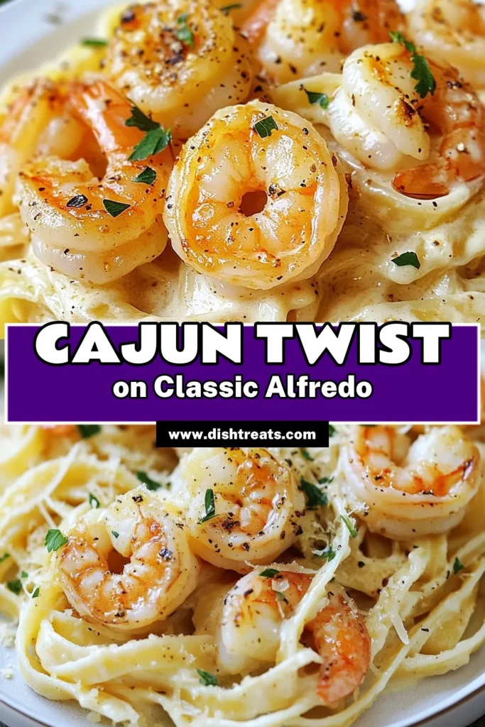 Craving a bold and flavorful dinner? Try this Spicy Cajun Shrimp Alfredo! This easy seafood pasta meal combines perfectly seasoned shrimp with creamy Alfredo sauce over fettuccine for a delicious Cajun pasta dish that's ready in just 30 minutes. Ideal for family dinners or impressing guests. Don't miss out on this delightful shrimp fettuccine recipe! Save this recipe for a taste explosion tonight! #CajunShrimp #PastaRecipe #SeafoodLovers #EasyDinnerIdeas