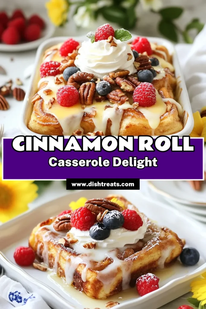 Indulge in a heavenly morning treat with this Cinnamon Roll French Toast Casserole! This easy breakfast casserole combines the sweetness of cinnamon rolls with a creamy custard, making it perfect for brunch recipes with cinnamon rolls. Follow our simple French Toast Casserole recipe to create a dish your family will love! Don't forget to save this for your next weekend brunch! #CinnamonRollFrenchToast #EasyBreakfastCasserole #CinnamonRollCasserole #BrunchRecipes