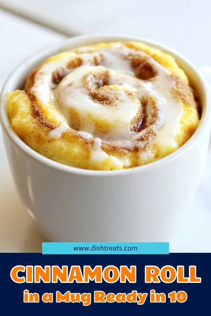 Satisfy your sweet cravings with this delicious Cinnamon Roll Mug Cake! This easy mug cake recipe is perfect for a quick dessert when you want something sweet without all the fuss. In just minutes, you can enjoy a warm, gooey Microwave Cinnamon Roll Cake that’s made just for one! Perfect for any time of day, this single serving cake recipe is a must-try. Pin now for a delightful treat! #CinnamonRollMugCake #EasyMugCakeRecipe #QuickDessertMugCake #SingleServingCakeRecipe