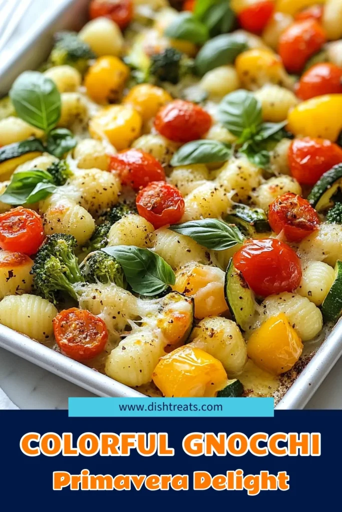 Discover the vibrant flavor of this Sheet Pan Gnocchi Primavera! This easy sheet pan dinner combines roasted vegetable gnocchi with colorful bell peppers, zucchini, and cherry tomatoes for a delightful meal that's ready in just 30 minutes. Enjoy a quick gnocchi primavera recipe that's perfect for busy nights. Whip it up for a scrumptious and healthy dinner option. Save this recipe now to make mealtime fun and colorful! #SheetPanGnocchi #EasySheetPanDinner #GnocchiPrimavera #RoastedVegetableGnocchi