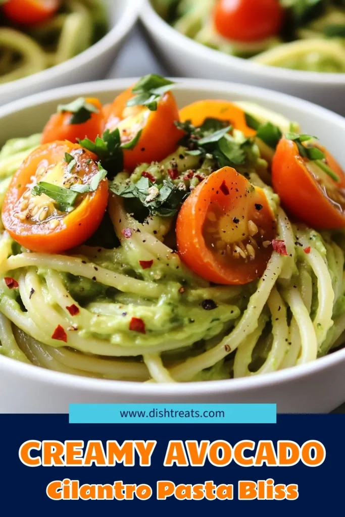 Indulge in this creamy avocado pasta that’s bursting with flavor! This cilantro pasta recipe is not only quick to prepare but also a healthy avocado recipe perfect for vegetarians. Enjoy a delicious vegetarian pasta dish in just 20 minutes, making it ideal for busy nights. Toss it with a few cherry tomatoes for a refreshing twist. Give it a try today! #CreamyAvocadoPasta #CilantroPastaRecipe #HealthyAvocadoRecipes #QuickPastaMeals