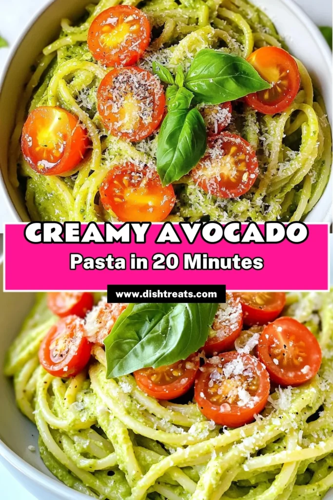 Discover a delightful twist on your favorite meal with this creamy avocado pasta recipe! Bursting with flavor, this vegan pasta sauce is made from ripe avocados, garlic, and fresh basil, perfect for healthy pasta dishes. In just 20 minutes, whip up this easy avocado recipe that’s not only delicious but also nutritious. Save this creamy avocado pasta recipe for your next dinner and impress your guests! #CreamyAvocadoPasta #EasyAvocadoRecipes #HealthyPastaDishes #VeganPastaSauce