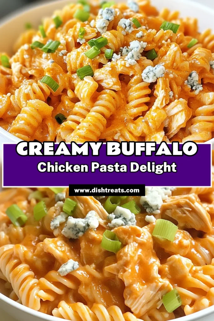 Discover the ultimate Spicy Buffalo Chicken Pasta that’s both creamy and delicious! This easy pasta recipe combines tender chicken and flavorful buffalo sauce for a satisfying chicken pasta dish. Perfect for weeknight dinners or a fun gathering, this Buffalo sauce pasta will delight your taste buds. Try this creamy pasta recipe today and elevate your meal prep! Save this for later! #BuffaloChickenPasta #EasyPastaRecipes #CreamyPastaRecipe #ChickenPastaDish