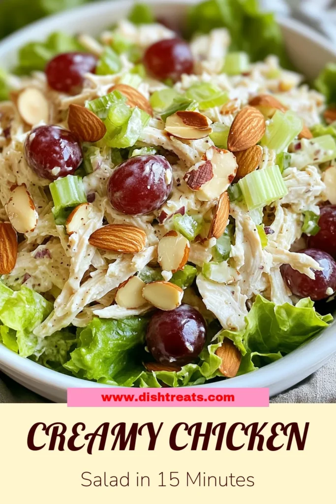 Discover a deliciously creamy Greek yogurt chicken salad that’s perfect for any meal! This healthy chicken salad recipe combines tender shredded chicken with crunchy celery, sweet red grapes, and toasted almonds, all tossed in a flavorful yogurt dressing. It’s an easy chicken salad idea packed with protein, making it a satisfying choice for lunch or dinner. Try this protein-packed chicken salad today for a refreshing twist on a classic dish! Don't forget to save this recipe! #HealthyRecipes #ChickenSalad #GreekYogurt #MealPrep