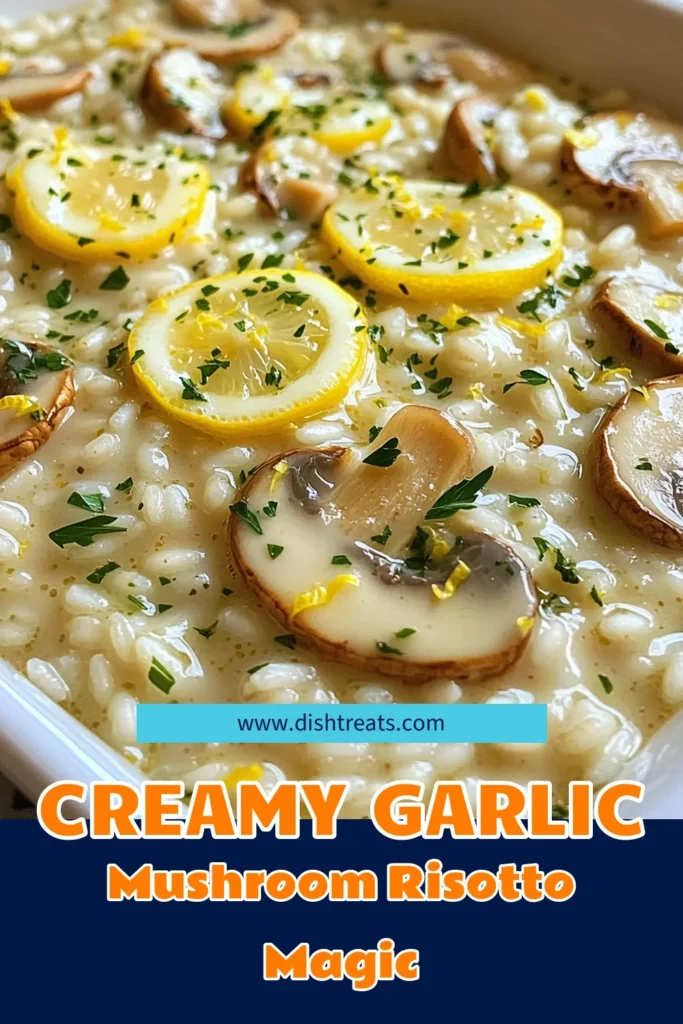 Indulge in the creamy goodness of Garlic Butter Mushroom Risotto! This delicious recipe combines Arborio rice, fresh cremini mushrooms, and a touch of lemon for a vibrant flavor experience. Perfect for a cozy dinner, this dish is simple to make and will impress your guests. Ready to elevate your cooking? Click through to explore the full recipe and make this culinary delight tonight! #MushroomRisotto #GarlicButter #ComfortFood #RecipesToTry