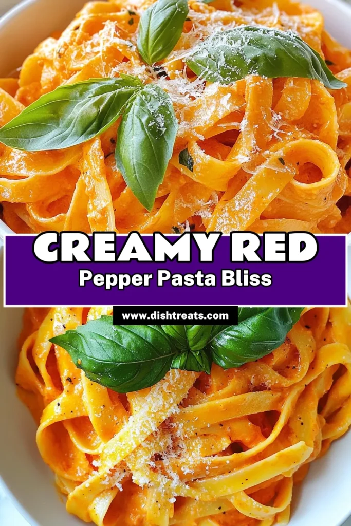 Craving something delicious? Try this Creamy Roasted Red Pepper Pasta recipe! With easy steps, you can whip up a mouthwatering dish featuring a vegan pasta sauce that’s rich and creamy. The roasted red pepper recipe is perfect for a cozy dinner, and fettuccine with red pepper sauce is sure to impress. Save this recipe for a flavorful meal that everyone will love! #CreamyRoastedRedPepperPasta #EasyPastaRecipes #VeganPastaSauce #RoastedRedPepperRecipe