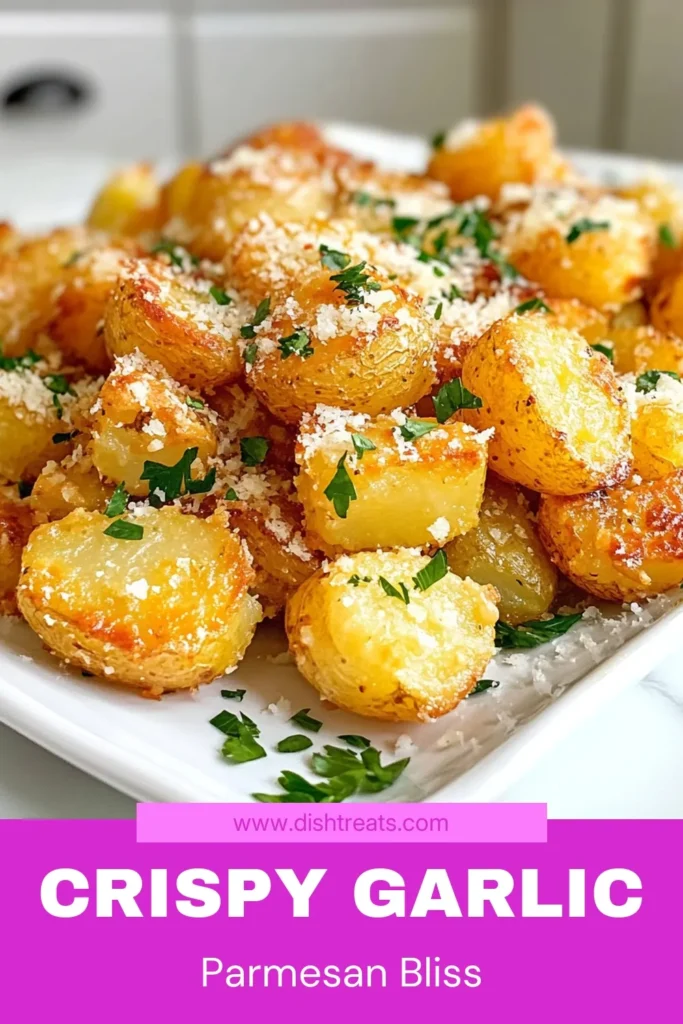 Discover the perfect side dish with these crispy garlic parmesan potatoes! This roasted baby potatoes recipe is easy to make and packed with flavor, making it the best crispy potatoes you'll ever serve. Great for family dinners or gatherings, this garlic parmesan side dish pairs well with any meal. Try this easy potato recipe today and elevate your dining experience! Save this for later! #CrispyGarlicParmesanPotatoes #EasyPotatoRecipes #GarlicParmesanSideDish #RoastedBabyPotatoes