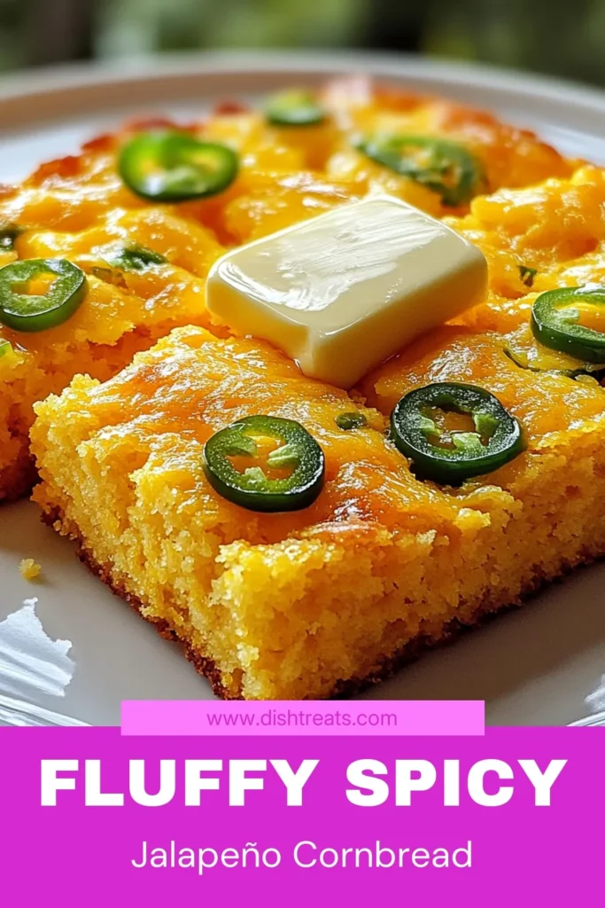 Savor the flavor with this spicy jalapeño cornbread! This easy cornbread with jalapeños features sharp cheddar cheese, making it a perfect addition to any meal. Impress your guests with this homemade cornbread with cheese, best enjoyed warm and drizzled with honey for a perfect balance of flavors. Try this delicious cheddar cornbread recipe today! Save and share the love! #JalapeñoCheddarCornbread #CornbreadRecipe #SpicyCornbread #ComfortFood