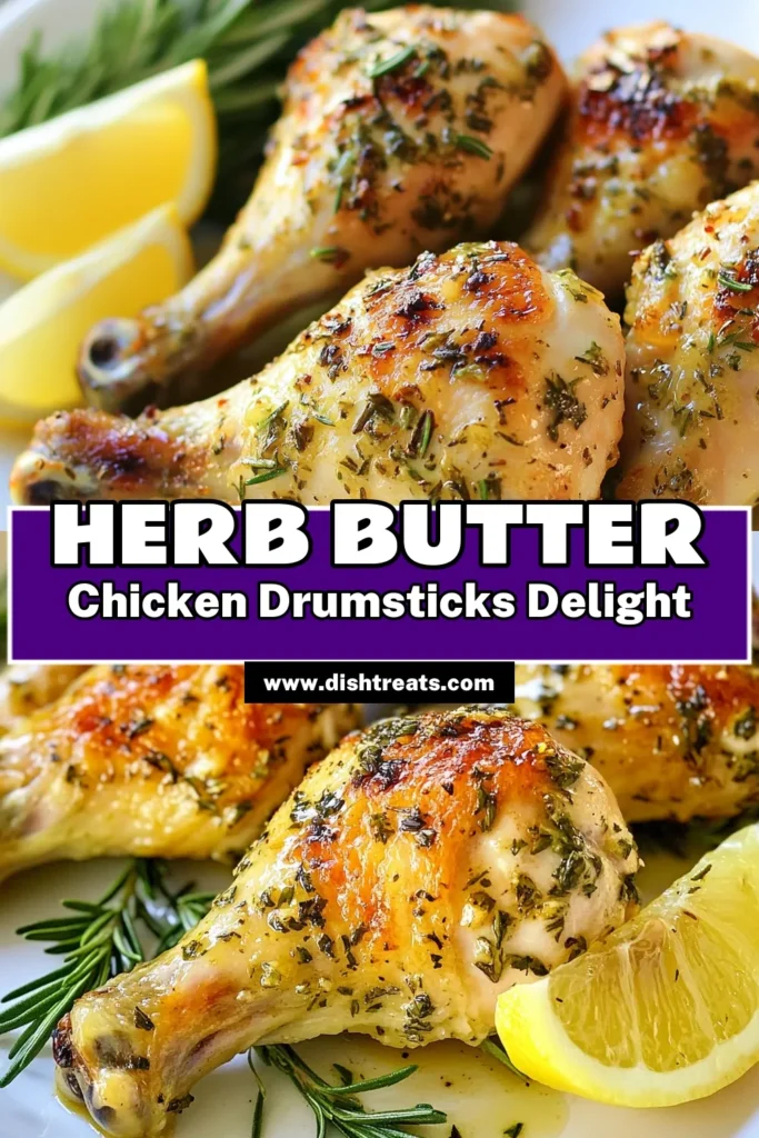 Enjoy a delicious meal with these Buttery Herb Chicken Drumsticks! This baked chicken drumsticks recipe is perfect for a quick chicken drumsticks dinner any night of the week. Coated in a flavorful mix of herbs, these herb-seasoned chicken drumsticks are sure to delight your taste buds. Try this flavorful chicken drumsticks recipe today and impress your family! Don't forget to save this recipe! #ChickenDrumsticks #EasyDinner #DeliciousRecipes #HerbedChicken