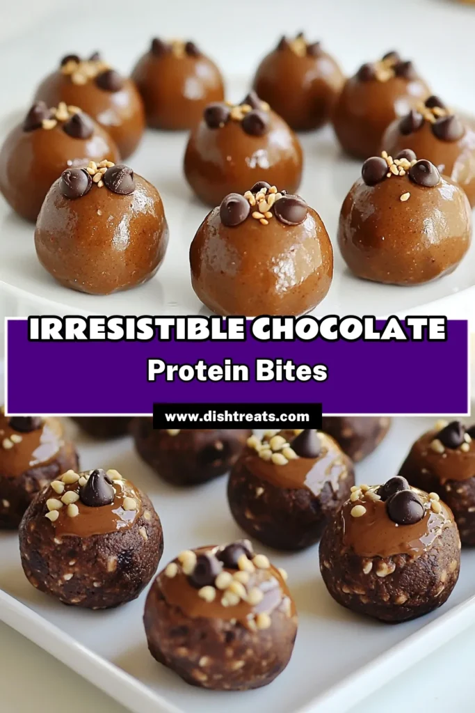 Indulge in these Chocolate Peanut Butter Protein Bites, the ultimate healthy protein snacks that satisfy your sweet tooth! Perfect for meal prep, these no-bake energy bites are a quick snack recipe the whole family will love. Homemade protein balls are easy to make and packed with goodness. Try this delightful treat today and fuel your day with energy! Save this recipe for later! #HealthySnacks #NoBake #MealPrep #ProteinBites