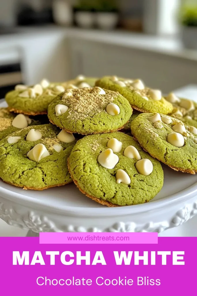 Indulge in the delightful flavors of Matcha White Chocolate Cookies with this easy matcha cookie recipe! These delicious matcha cookies combine the richness of white chocolate and the earthy taste of matcha for a perfect treat. Perfect for any occasion, try this matcha cookies recipe today and impress your friends and family with these unique matcha dessert ideas. Don't forget to save this recipe! #MatchaCookies #WhiteChocolateMatchaCookies #EasyMatchaRecipe #MatchaDessertIdeas
