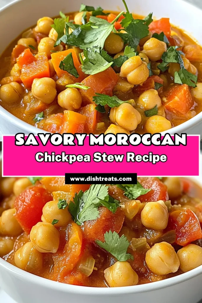 Discover the perfect Moroccan chickpea stew recipe that combines rich spices with vibrant vegetables. This easy chickpea stew is not only packed with flavor but also healthy and vegan. Whip up this spiced vegetable stew in just 45 minutes for a comforting meal that's perfect for any occasion. Don't miss out on this delicious and nutritious dish—save this healthy Moroccan stew for later! #MoroccanChickpeaStew #VeganChickpeaStew #EasyChickpeaRecipes #HealthyStew